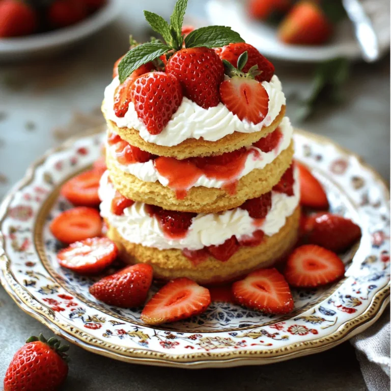To make a delightful easy strawberry shortcake, gather these simple ingredients: