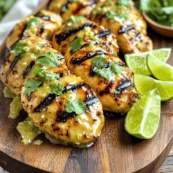 - 4 boneless, skinless chicken breasts - 1 can (13.5 oz) coconut milk - 2 tablespoons lime juice - Zest of 1 lime For Coconut Lime Chicken, the main ingredients are simple yet flavorful. You need juicy chicken breasts, creamy coconut milk, and bright lime juice. The zest of the lime adds extra punch. This combination makes a dish that is both fresh and rich. - 3 cloves garlic, minced - 1 tablespoon fresh ginger, grated - 1 teaspoon ground coriander - 1 teaspoon cumin - 1 teaspoon salt - ½ teaspoon black pepper Now, let’s talk about the spices. Garlic and ginger add warmth and depth. Ground coriander and cumin bring an earthy flavor. Salt and pepper balance everything. These spices will elevate your chicken, making it taste amazing. - Fresh cilantro - Lime wedges Finally, for garnish, fresh cilantro brightens the dish. Lime wedges are great for squeezing on top right before eating. Their fresh taste complements the chicken perfectly. For the complete recipe, check out the Full Recipe section. It will guide you through each step to create this delicious meal. First, grab a large bowl. You will mix the coconut milk, lime juice, and seasonings. Add the lime zest, minced garlic, grated ginger, ground coriander, cumin, salt, and black pepper. Stir it well until everything blends smoothly. This will be your flavorful marinade. Now, take your chicken breasts and coat them in the marinade. Make sure they are fully covered. This step is key for juicy chicken. Cover the bowl and refrigerate. Let it sit for at least 30 minutes. For even more flavor, you can marinate them for up to 4 hours. Next, preheat your grill or stovetop grill pan over medium-high heat. Brush it lightly with olive oil to keep the chicken from sticking. Now, take the chicken from the marinade. Let any extra marinade drip off, but save it for later. Cook the chicken for about 6-7 minutes on each side. It’s done when it reaches 165°F (75°C) and has a nice golden color. For the best flavor, marinate the chicken for at least 30 minutes. This time allows the chicken to soak up that delicious coconut and lime taste. If you can, aim for 2 to 4 hours. Longer marinating enhances the flavors even more. Just remember, don’t go over 4 hours. The chicken may get too soft. Managing heat is key when grilling. Preheat your grill to medium-high heat. This helps achieve a nice sear on the chicken. Cook each side for about 6 to 7 minutes. You want the internal temperature to reach 165°F (75°C). This ensures the chicken is safe to eat and super juicy. If you notice flare-ups, move the chicken to a cooler part of the grill. This way, it cooks evenly without burning. Pair your Coconut Lime Chicken with tasty sides. Rice or quinoa works well, soaking up the sauce. A fresh salad adds crunch and color. For a fun touch, serve with lime wedges and fresh cilantro on top. This makes it look beautiful and adds extra flavor. You can also drizzle the thickened marinade over the chicken for a lovely finish. This gives each bite a burst of flavor. For the full recipe, check the earlier sections. {{image_2}} You can swap chicken for shrimp or tofu. Shrimp cooks fast and adds a sweet taste. Marinate it just like the chicken. Cook until pink, about 3-4 minutes per side. Tofu is a great choice for a plant-based meal. Use firm tofu for a good texture. Press it to remove excess water. Cut it into cubes and marinate as you would chicken. Sauté it in a pan until golden brown, about 5-6 minutes. Add fresh herbs or spices for extra zing. Cilantro adds brightness and pairs well with lime. You may also try basil or mint for a different twist. For spices, consider red pepper flakes for heat. A dash of smoked paprika gives a subtle smokiness. Mix in a teaspoon of curry powder for a unique flavor. These additions can really elevate your dish. You can cook this dish in different ways. Oven-baking works well if you prefer a hands-off approach. Preheat your oven to 400°F (200°C). Place the marinated chicken in a baking dish and cover it. Bake for 25-30 minutes until cooked through. Stovetop frying is also an option. Heat a skillet over medium heat, add olive oil, and cook the chicken. This method gives a nice crust and keeps the chicken juicy. Aim for about 6-7 minutes per side, just as with grilling. You can explore these variations to find your perfect Coconut Lime Chicken. Check the Full Recipe for all the details. After cooking, let your Coconut Lime Chicken cool down. Place leftovers in an airtight container. This keeps the chicken fresh. Store it in the fridge for up to four days. Always label the container with the date. This helps you remember when you made it. If you want to keep your chicken longer, freezing is a great option. First, let the chicken cool completely. Then, put it in a freezer-safe bag. Remove as much air as you can. This prevents freezer burn. You can also freeze the marinade separately. It adds flavor when you thaw and cook the chicken later. To reheat your chicken, use the oven for the best results. Preheat your oven to 350°F (175°C). Place the chicken in a baking dish. Cover it with foil to keep moisture in. Heat for about 15-20 minutes. If you use the microwave, heat in short bursts. Check often to avoid drying out the chicken. Enjoy your meal warm and tasty! For the full recipe, check out the Coconut Lime Chicken. Yes, you can use bone-in chicken. It adds flavor and moisture. However, you need to adjust the cooking time. Bone-in chicken takes longer to cook. Aim for about 10-15 minutes more than boneless chicken. Always check the internal temperature with a meat thermometer. It should reach 165°F (75°C) for safety. I love serving Coconut Lime Chicken with rice or quinoa. They soak up the tasty sauce well. Grilled vegetables or a fresh salad also make great sides. For drinks, try coconut water or a fruity mocktail. They pair nicely with the dish's bright flavors. Yes, this recipe is naturally dairy-free! Coconut milk is a great substitute for cream. If you want a thicker sauce, use full-fat coconut milk. You can also add a splash of lime juice for extra brightness. All the flavors will still shine through, making it delicious. The best way to check is by using a meat thermometer. Insert it into the thickest part of the chicken. It should read 165°F (75°C) to ensure it's safe to eat. If you don't have a thermometer, cut the chicken open. The juices should run clear, not pink. In this article, we explored a delicious Coconut Lime Chicken recipe. We covered key ingredients like chicken, coconut milk, and lime, as well as essential spices. I shared tips for marinating and grilling to ensure great flavor. We discussed variations, storage methods, and answered common questions. With these simple steps, you can create a tasty dish everyone will love. Enjoy experimenting with flavors and cooking methods to make this meal your own! Happy cooking!