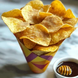 To make the best cinnamon sugar tortilla chips, gather these simple items: - 6 flour tortillas - 1/4 cup granulated sugar - 2 tablespoons ground cinnamon - 1/4 cup unsalted butter, melted - Pinch of salt These ingredients create a sweet, crunchy snack. The flour tortillas provide a soft base. The sugar and cinnamon add sweetness and flavor. Butter helps the chips crisp up nicely in the oven. When you finish baking your chips, you can enjoy them with toppings or dips. Here are some great ideas: - Honey - Chocolate sauce - Whipped cream - Fresh fruit These toppings enhance the flavor. Honey brings a floral sweetness. Chocolate sauce makes it indulgent. You can mix and match to find your favorite. You can also switch things up with some optional ingredients. Try adding: - A sprinkle of nutmeg for warmth - Vanilla extract for extra flavor - A pinch of sea salt for contrast These variations can give your chips a unique twist. Use your imagination to create new flavors. Each option makes your cinnamon sugar tortilla chips even more exciting! To make the cinnamon sugar mixture, grab a small bowl. Add 1/4 cup of granulated sugar. Then, mix in 2 tablespoons of ground cinnamon. Finally, add a pinch of salt to balance the sweetness. Stir this mix well until it’s all combined. Set this bowl aside. You will sprinkle this on the tortillas later. Start with 6 flour tortillas. Place one tortilla flat on a clean surface. Use a sharp knife or pizza cutter to slice each tortilla into triangles. Aim for even pieces, like pizza slices. Next, take 1/4 cup of melted unsalted butter. Brush this melted butter on one side of each tortilla triangle. Be sure to cover the surface well. Now, sprinkle the cinnamon sugar mixture generously over the buttered side. It should look sweet and inviting. Preheat your oven to 350°F (175°C). Line a baking sheet with parchment paper for easy cleanup. Place the tortilla triangles in a single layer on the sheet. Make sure none overlap. Bake for 10 to 12 minutes. Flip the chips halfway through for even baking. They should turn golden brown and crisp. After baking, let them cool for a moment. If desired, sprinkle a bit more cinnamon sugar on top while still warm. Enjoy these crunchy treats warm or at room temperature with honey or chocolate sauce for dipping. Check out the Full Recipe for more details! To keep your leftover tortilla chips crisp, store them in an airtight container. This prevents air from making them soggy. You can also place a paper towel in the container. This helps absorb any moisture. If you want them to stay fresh longer, try to eat them within a few days. For perfect tortilla chips, make sure they are in a single layer on the baking sheet. If they overlap, they will not bake evenly. Flip them halfway through baking to ensure both sides get golden and crispy. Keep an eye on them near the end of the baking time. You want them just right, not burnt. You can make these chips a bit healthier with simple swaps. Try using whole wheat tortillas instead of flour. You can also use coconut oil instead of butter. For the sugar, consider using a natural sweetener like agave syrup. These changes can keep your treat tasty while cutting down on calories. For the full recipe, check the earlier section. {{image_2}} You can have fun with different types of tortillas. Corn tortillas give a great crunch. Whole wheat tortillas add a nutty flavor. You can even use flavored tortillas, like spinach or tomato, for a twist. For sweet additions, try nutmeg or vanilla extract. Just a sprinkle of nutmeg adds warmth. A splash of vanilla in the melted butter brings out the sweetness. Both make your chips even more special. Savory twists can change the game. Try adding cheese before baking. A sprinkle of chili powder or paprika can add a kick. These flavors make the chips great for savory dips. You can create a whole new snack experience! For the full recipe, check out the steps to make these delicious chips. To keep your cinnamon sugar tortilla chips fresh, place them in an airtight container. Line the bottom of the container with paper towels. This helps absorb any moisture. Stack the chips in a single layer if you can. If you have a lot, add more paper towels between layers. Store them at room temperature, away from heat and light. They stay good for about 3 days. You can freeze cinnamon sugar tortilla chips for longer storage. First, let the chips cool completely. Then, arrange them in a single layer on a baking sheet. Freeze them for about 30 minutes. This prevents them from sticking together. After freezing, place the chips in a freezer bag. Squeeze out as much air as you can before sealing. They last up to 3 months in the freezer. To reheat your chips, use the oven for the best results. Preheat your oven to 350°F (175°C). Spread the chips in a single layer on a baking sheet. Heat them for about 5-7 minutes. Check them frequently to avoid burning. If you want them even sweeter, sprinkle a bit more cinnamon sugar on top before serving. Enjoy them warm for the crunchiest texture. I recommend using flour tortillas for the best flavor and texture. They crisp up nicely and are soft inside. Corn tortillas can work too, but they have a different taste and texture. Choose tortillas that are fresh for the best results. Yes, you can! An air fryer is a great option. Just brush the tortillas with butter and coat them with cinnamon sugar. Place them in a single layer in the air fryer. Cook at 350°F (175°C) for 5-8 minutes. Check often to prevent burning. These chips taste best on the day you make them. If stored in an airtight container, they will stay fresh for about 2-3 days. They may get soft over time, so enjoy them soon! For a vegan option, use vegan butter instead of regular butter. For gluten-free chips, choose gluten-free tortillas. Both options will still give you that tasty flavor. You can still enjoy this recipe without losing the sweet crunch! For the full recipe, check the detailed instructions and enjoy this crunchy treat! Cinnamon sugar tortilla chips are easy and fun to make. You just need tortillas, sugar, and cinnamon, plus some oil. Bake them until they're crispy. Customize with toppings or dips to your taste. You can even try different tortillas or add sweet or savory twists. Store them to keep them fresh or freeze for later. With these simple steps, you can enjoy a delicious snack anytime. Now, go ahead and make some tasty chips!