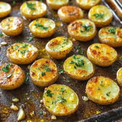 To create the perfect garlic herb roasted potatoes, you need simple and fresh ingredients. Each one plays a key role in achieving that amazing flavor. - Baby potatoes - Garlic - Olive oil - Dried herbs (thyme and rosemary) - Paprika, salt, and pepper - Fresh parsley for garnish Baby potatoes are small and tender. They roast beautifully, becoming crispy on the outside and soft inside. Garlic adds a strong, rich flavor. Olive oil helps crisp the potatoes while adding a nice taste. Dried herbs, like thyme and rosemary, bring earthy notes to the dish. Paprika adds a hint of smokiness along with color. Salt and pepper balance the flavors. Finally, fresh parsley gives a bright finish that makes the dish pop. For the full recipe, check the section above. You’ll find all the steps to make these delicious garlic herb roasted potatoes! 1. Preheat your oven to 425°F (220°C). This step helps the potatoes cook evenly. 2. In a large mixing bowl, add the halved baby potatoes, minced garlic, and olive oil. Include dried thyme, dried rosemary, paprika, salt, and pepper. 3. Toss everything together until the potatoes are coated well. This mix gives them great flavor. 4. Spread the potatoes in a single layer on a baking sheet. Make sure they have space to roast well. 1. Roast the potatoes in the preheated oven for 25 to 30 minutes. Check that they turn golden brown and crispy. 2. Flip the potatoes halfway through cooking. This helps them brown evenly on all sides. 1. Once the potatoes are done, sprinkle chopped fresh parsley on top. It adds a nice color and fresh taste. 2. Serve the roasted potatoes hot. They pair well with chicken, beef, or fish. Enjoy them as a tasty snack, too! For the full recipe, refer to the original instructions provided above. To ensure crispy texture, use baby potatoes. Their smaller size helps them cook well. Halve them for even roasting. Coat them well with olive oil. This step is key for crispiness. Spread them in a single layer on the baking sheet. Avoid stacking potatoes to let air circulate. For managing oven space, use two baking sheets if needed. This way, you can roast more potatoes evenly. Rotate the sheets halfway through cooking. This helps every potato get that golden color. You can add other herbs or spices for more flavor. Try oregano or basil for a fresh twist. A pinch of cayenne pepper adds heat, if you like spice. Mixing different dried herbs can also create a unique taste. Using different types of potatoes can change the dish. Yukon Golds are buttery and smooth. Russets have a fluffier texture, perfect for a heartier dish. Mixing types gives a fun flavor and texture. Avoid overcrowding the baking sheet. This can lead to steaming instead of roasting. Each potato needs space to crisp up. Pay attention to seasoning balance. Too much salt can overpower the dish. Start with a little salt and add more if needed. Taste as you go to find the right mix. {{image_2}} You can switch up the herbs in garlic herb roasted potatoes. Fresh herbs add great flavor. Try using basil or oregano for a twist. For seasonal dishes, mix in fresh dill in spring or sage in fall. Each herb brings a new taste to the table. For vegan options, use olive oil and skip any butter. You can also make these potatoes gluten-free by sticking to the basic ingredients. If you want lower sodium, reduce the salt. Fresh herbs can help keep the taste strong while using less salt. You can turn roasted potatoes into a salad. Just let them cool, then toss them with greens and a light dressing. You can also add them to soups or stews for extra texture. Roasted potatoes work well in breakfast bowls too. Check out the Full Recipe for more ideas! To keep your garlic herb roasted potatoes fresh, place them in an airtight container. Store them in the fridge. They will stay good for about 3 to 4 days. If you want to freeze them, lay the potatoes on a baking sheet first. Once frozen, transfer them to a freezer-safe bag. This method keeps them from sticking together. When you reheat your potatoes, use the oven if you can. Preheat it to 375°F (190°C) and spread the potatoes on a baking sheet. Heat for about 10 to 15 minutes. This method helps keep them crispy. You can also use a skillet. Just warm them over medium heat. Stir gently to avoid mushiness. In the fridge, garlic herb roasted potatoes last for 3 to 4 days. If they start to smell sour or look slimy, it’s time to toss them. Always trust your senses. If anything seems off, don’t eat it. For frozen potatoes, they can last up to 2 months. After that, they may lose flavor and texture. You can enjoy garlic herb roasted potatoes with many tasty dips. Here are some of my favorites: - Sour cream - Ketchup - Ranch dressing - Garlic aioli - Spicy mayo These sauces add fun flavors. You can mix and match to find your perfect pair! Yes, you can use larger potatoes! Just cut them into smaller, even pieces. Aim for pieces that are about the same size. This helps them cook evenly. Baby potatoes are great for their creamy texture, but you can use any kind you like. To get that perfect crispy texture, follow these tips: - Preheat your oven well. A hot oven helps them crisp. - Toss potatoes well with olive oil. This ensures an even coat. - Don't overcrowd the baking sheet. Space lets heat circulate. - Flip them halfway through cooking. This helps all sides get golden brown. These steps will give you crispy, delicious potatoes! You can prep the potatoes ahead of time! Cut and season them, then store in the fridge. Keep them in an airtight container for up to 24 hours. Just remember to roast them right before serving for that fresh taste. Here’s a quick look at the nutritional info for one serving (about 1 cup): - Calories: 180 - Protein: 3g - Carbohydrates: 30g - Fat: 7g - Fiber: 3g This dish is a great source of energy and fits well in a balanced diet. Enjoy the flavor without the guilt! For the full recipe, check out the Garlic Herb Roasted Potatoes section. This blog post shared a simple and tasty recipe for garlic herb roasted potatoes. You learned about essential ingredients, step-by-step cooking, and tips for great textures. I also covered storage and reheating methods to keep leftovers fresh. Remember, you can change up the herbs and substitute ingredients for your needs. Enjoy these tasty potatoes as a side or in salads. Get creative, and make this dish your own!
