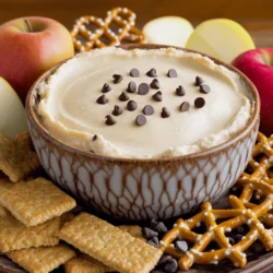 Making chocolate chip cookie dough dip is simple and fun. You only need ten key ingredients and a few minutes. This dip is great for parties or a sweet snack. You can serve it with dippers like graham crackers, apple slices, or pretzels. - 1 cup all-purpose flour - 1/2 cup unsalted butter, softened - 1/2 cup brown sugar, packed - 1/4 cup granulated sugar - 1 teaspoon vanilla extract - 1/2 teaspoon salt - 1 cup cream cheese, softened - 1/2 cup mini chocolate chips - 1/2 cup powdered sugar - 1-2 tablespoons milk (optional, for consistency) - Graham crackers, apple slices, or pretzels for dippers I love how each ingredient plays a role in this dip. The flour gives it the classic cookie dough taste. The butter adds creaminess, while the sugars bring sweetness. Cream cheese makes it smooth and rich. The mini chocolate chips are the best part! Start by heating 1 cup of all-purpose flour. Use a microwave-safe bowl. Heat it for about 1 minute. Aim for a temperature of 160°F (70°C). This step makes the flour safe to eat. Let it cool before using it in the dip. In a large bowl, mix the softened butter, brown sugar, and granulated sugar. Use a hand mixer or stand mixer to cream them together. Mix until the texture is fluffy. Next, add the cream cheese, vanilla extract, and salt. Blend until you see a smooth mixture. Now, gradually add the cooled flour to the creamy mixture. Mix on low speed until just combined. It’s okay if some bits of flour remain. Be sure to scrape down the sides of the bowl. This helps to mix everything evenly. Finally, fold in 1/2 cup of mini chocolate chips and 1/2 cup of powdered sugar. Use a spatula to gently mix them in. If the dip feels too thick, add 1-2 tablespoons of milk. Keep adding until you reach your desired consistency. Transfer the dip to a serving bowl and smooth the top with a spatula. You can find the Full Recipe to ensure you have all the steps down perfectly! To get the right texture, start with softened cream cheese. Mix it with butter and sugars. This step helps create a smooth base. If the dip feels too thick, add milk slowly. One tablespoon at a time works best. Mix well after each addition. Aim for a creamy, spreadable dip that isn’t runny. Serve the dip in a fun bowl. You can use a colorful or decorative one. Arrange your dippers around the bowl. Graham crackers, apple slices, or pretzels make great choices. For a special touch, drizzle melted chocolate on top. Sprinkling mini chocolate chips also adds a nice look. This makes the dip more inviting for your guests. This dip works well at parties or casual get-togethers. Pair it with fresh fruits or crunchy snacks. You can even use cookies for an extra treat. It’s great for sharing, so have plenty of dippers ready. Your friends will love the sweet taste of cookie dough. For the full recipe, check the earlier section. {{image_2}} You can change the flavor of your dip to keep it exciting. Try adding a nutty twist with almond or hazelnut extract. A minty version works great too. Just add a few drops of peppermint extract. Both choices give a fun spin to the classic taste. Want to make it more fun? You can add different mix-ins. Chopped nuts like walnuts or pecans add a nice crunch. You can also sprinkle in some colorful sprinkles for a festive look. Mini marshmallows or toffee bits also make great add-ins. Just remember to fold them in gently so they mix well. You don’t have to stick to just graham crackers. Fresh fruit like strawberries or apple slices pair well with the dip. For a crunchy option, try pretzels or even cookies. The sweet and salty combo works nicely. Each dipper brings its own fun twist to each bite, making it a treat for all! For the full recipe, check out the details above. Enjoy! To store leftover dip, place it in an airtight container. This keeps it fresh and tasty. Make sure to cover the top with plastic wrap for added protection. Store it in the fridge. It should last for about three days. You can freeze the dip for later use. First, place it in a freezer-safe container. Leave some space at the top because it will expand when frozen. Seal it tightly and label it with the date. When you're ready to enjoy it, thaw it in the fridge overnight. The dip is best eaten fresh, but it can last in the fridge for up to three days. If it changes texture or smells off, it's time to toss it. Always check for signs of spoilage before serving. For the best taste, eat it within the first day or two. For a full recipe, check out the earlier section. Yes, you can make this dip ahead of time. I like to prepare it a few hours before serving. This gives the flavors time to meld. Just store it in an airtight container in the fridge. When you’re ready to serve, just give it a quick stir. If it seems thick, add a splash of milk to help it mix. No, raw flour can carry bacteria. To make sure it’s safe, heat it in the microwave. Heat the flour for one minute until it reaches 160°F (70°C). This step kills any harmful bacteria. Always remember to let it cool before mixing it in. If your dip is too runny, don’t worry! You can thicken it easily. Add more flour, a tablespoon at a time, until you reach the right texture. If you want a creamier dip, add more cream cheese. Mix well after each addition to check the consistency. Yes, you can substitute cream cheese. Use Greek yogurt for a lighter option. It makes the dip tangy and creamy. You can also try mascarpone cheese for a richer taste. Just keep in mind, different cheeses will change the flavor a bit. This post covered a tasty cream cheese dip recipe. We discussed the key ingredients and shared step-by-step instructions. You learned helpful tips for perfecting the dip's texture and presentation. I also shared fun variations and storage advice. Now, you have the tools to create this delicious treat. Get creative with flavors and dippers. Enjoy making and sharing this dip with friends and family!