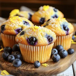 - 1 ½ cups all-purpose flour - ¾ cup granulated sugar - ½ teaspoon baking powder - ½ teaspoon baking soda - ¼ teaspoon salt - 1 large lemon (zest and juice) - ½ cup unsalted butter, melted - 1 large egg - ½ cup buttermilk - 1 cup fresh blueberries - 1 teaspoon vanilla extract - 2 tablespoons coarse sugar (for topping) You can use milk mixed with vinegar as a substitute for buttermilk. This gives a similar tangy flavor. Fresh blueberries work best, but frozen blueberries can be used if needed. Just remember they may color the batter a bit. To make these muffins, you'll need: - Muffin tin - Mixing bowls - Whisk and spatula These items help you mix and bake your muffins easily. For the full recipe, check the details in the section above. - Preheat your oven to 350°F (175°C). - Line a muffin tin with paper liners or grease it with cooking spray. - In a large bowl, mix 1 ½ cups of all-purpose flour, ¾ cup of granulated sugar, ½ teaspoon of baking powder, ½ teaspoon of baking soda, and ¼ teaspoon of salt. Whisk well to combine. - In another bowl, combine ½ cup of melted butter, the zest and juice of 1 large lemon, and 1 large egg. Stir until smooth. - Add ½ cup of buttermilk and 1 teaspoon of vanilla extract, mixing gently until just combined. - Gradually fold the wet mixture into the dry ingredients. Mix until just combined. - Be careful not to overmix, as this can make the muffins tough. - Gently fold in 1 cup of fresh blueberries. Make sure they are evenly distributed but do not break them. - Fill the muffin tins about ¾ full with the batter. - Sprinkle 2 tablespoons of coarse sugar on top for a crunchy finish. - Bake for 18-20 minutes. Check for doneness by inserting a toothpick; it should come out clean. - Allow the muffins to cool in the tin for 5 minutes. Then, transfer them to a wire rack to cool completely. Follow these steps to make tasty Lemon Blueberry Muffins. For the full recipe, check out the complete instructions above! To get fluffy muffins, avoid overmixing. When you mix the batter, do it gently. Overmixing can make your muffins dense. Use room temperature ingredients for the best results. Cold butter or eggs can lead to uneven baking. Want to boost the lemon flavor? Consider adding lemon extract or extra zest. These small changes make a big difference. You can also play with the amount of blueberries. More blueberries add sweetness and moisture. When it comes to serving, arrange your muffins on a pretty platter. This makes them look inviting. Garnish your muffins with fresh blueberries and a sprinkle of lemon zest. This adds color and shows off your effort. For the full recipe, check the steps I've shared. {{image_2}} You can easily add fun twists to your muffins. Consider adding poppy seeds. They give a great crunch and a nice flavor. Just mix in about 1-2 tablespoons with the dry ingredients. You can also change the fruit. Raspberries or strawberries work well too. They add a sweet and tangy punch to each bite. Just make sure to chop larger fruits into smaller pieces. If you want a healthier muffin, try using whole wheat flour. It adds fiber and a nutty taste. You can also cut back on the sugar. Try using half the amount, or swap it for honey or maple syrup. This keeps the muffins tasty but lowers the calories. For those who follow a vegan diet, it’s easy to make these muffins plant-based. Use a flax egg instead of a regular egg. To make a flax egg, mix 1 tablespoon of ground flaxseed with 2.5 tablespoons of water. Let it sit for a few minutes to thicken. You can also swap butter for coconut oil. This keeps the muffins moist and adds a hint of coconut flavor. To keep your lemon blueberry muffins fresh, store them in an airtight container. This helps keep moisture in and prevents them from drying out. If you plan to eat them within a few days, room temperature is fine. For longer storage, move them to the fridge. You can freeze these muffins for later use. Allow them to cool completely first. Then, wrap each muffin in plastic wrap. Place the wrapped muffins in a freezer bag. Label the bag with the date. They will stay fresh for up to three months. When you want to enjoy your muffins again, simply reheat them. You can use the microwave for a quick warm-up. Heat them for about 15-20 seconds. Alternatively, warm them in the oven at 350°F for 5-10 minutes. This helps restore their fluffy texture. For the full recipe, check the earlier sections. Yes, but they may color the batter slightly. Frozen blueberries can add great flavor. Just remember to fold them in gently to avoid breaking them apart. To make them fluffier, add a bit more baking powder. Using fresh ingredients helps too. Fresh eggs and butter can trap more air, resulting in a lighter muffin. If your muffins are too dense, check if you overmixed the batter. Mix just until combined. Also, check the freshness of your baking powder. Old baking powder won't rise well. To check if the muffins are done, insert a toothpick into the center. If it comes out clean, your muffins are ready. If it has wet batter on it, bake a few more minutes. These Lemon Blueberry Muffins are simple and fun to make. You learned how to mix ingredients, choose substitutes, and enhance flavors. Following the steps and tips will lead you to perfect muffins. Always store them right for lasting freshness. With these ideas, you can enjoy a tasty treat any time. Try new flavors and share your creations with friends. Happy baking!