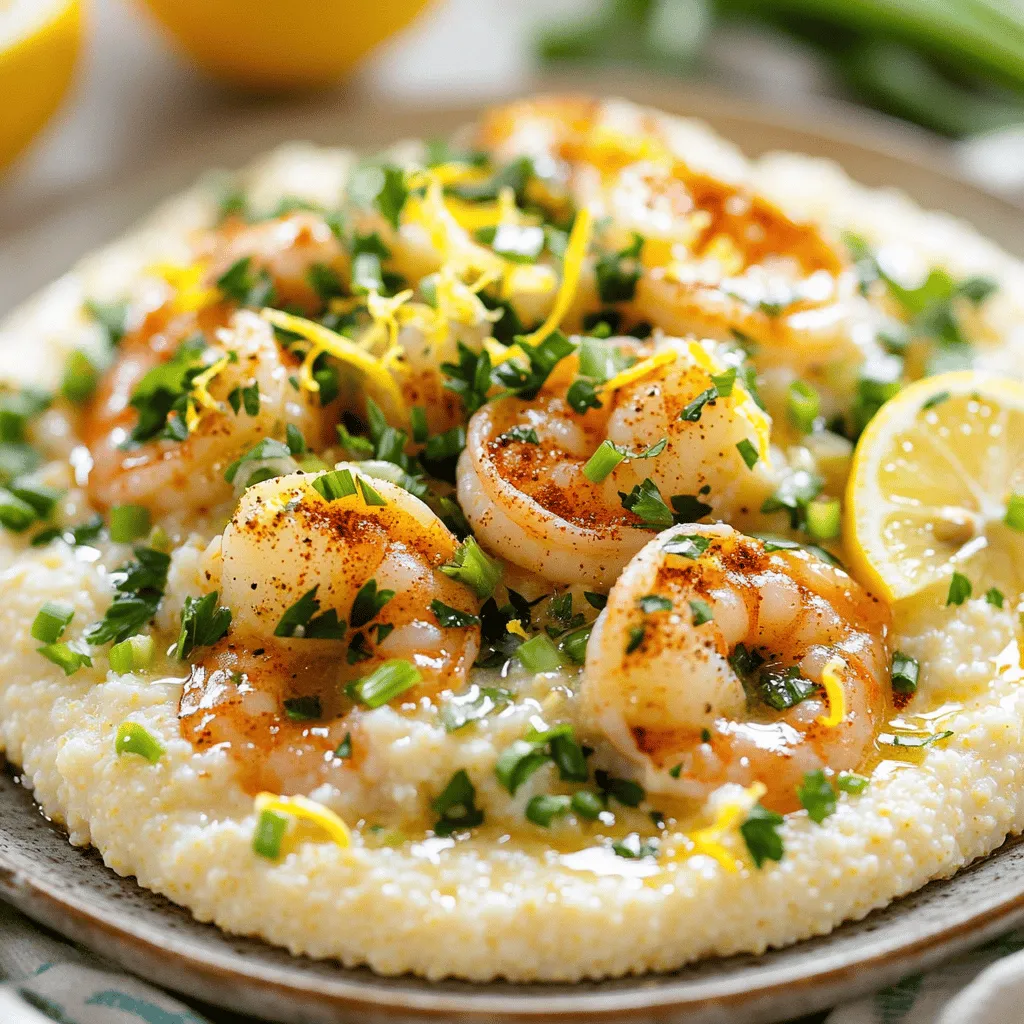To make garlic butter shrimp and grits, you need quality ingredients. Here’s the list of core items: - 1 cup stone-ground grits - 4 cups water - 1 ½ cups milk - 1 teaspoon salt - 1 pound large shrimp, peeled and deveined - 4 tablespoons unsalted butter - 4 cloves garlic, minced - 1 teaspoon paprika - ½ teaspoon cayenne pepper (adjust to taste) - 1 lemon, juiced and zested - ¼ cup green onions, chopped (plus extra for garnish) - ½ cup grated Parmesan cheese - Fresh parsley, chopped (for garnish) - Black pepper to taste Using fresh, high-quality ingredients makes a big difference. Stone-ground grits create a creamy, rich base. Large shrimp add a delightful texture. Fresh garlic infuses the dish with flavor. Always choose the best you can find for great results. Garnishes enhance both looks and taste. Here are some suggested garnishes: - Extra green onions, chopped - Fresh parsley, chopped - Lemon wedges Using fresh herbs brightens the dish. They add color and fresh flavor. A sprinkle of green onions gives a nice crunch. Fresh parsley also adds a pop of color, making your dish look inviting. To make perfect grits, start with a medium saucepan. Bring 4 cups of water to a boil. Add 1 teaspoon of salt to the water. Gradually whisk in 1 cup of stone-ground grits. This helps avoid lumps. Once mixed, reduce the heat to low. Stir the grits often for about 20-25 minutes. You want them thick and creamy. If they seem too thick, add a bit more water. The right consistency is key for a smooth dish. Heat a pan over medium heat and add 2 tablespoons of unsalted butter. Once melted, add 4 minced garlic cloves. Sauté them for about 1 minute until they smell great. Next, add 1 pound of peeled and deveined shrimp. Sprinkle in 1 teaspoon of paprika and ½ teaspoon of cayenne pepper. Cook the shrimp for 3-4 minutes until they turn pink and opaque. This means they are done. Squeeze the juice of 1 lemon over the shrimp for a fresh taste. Stir in some lemon zest and ¼ cup of chopped green onions before taking the pan off the heat. To create a balanced dish, serve the grits first. Spoon a generous amount onto each plate. Then, top with the garlic butter shrimp. This layering gives a nice look. For a pop of color, garnish with extra green onions and fresh parsley. The bright herbs make the meal more inviting. Enjoy the creamy grits with the flavorful shrimp for a delightful meal. For the full recipe, check the above section. - Overcooking shrimp: Cook shrimp until they turn pink and opaque. This takes about 3-4 minutes. If you cook them too long, they become tough and chewy. Watch them closely! - Incorrect grits-to-water ratio: Use 1 cup of grits to 4 cups of water. This ratio keeps the grits creamy and smooth. Too much water makes them runny, while too little makes them dry. Stick to this for the best results. - Additional spices and herbs to consider: Feel free to add spices like thyme or basil. They can boost the flavor of your shrimp. You might also try a pinch of Old Bay seasoning for a nice twist. - Cooking methods for more depth: For deeper flavor, you could sauté the shrimp in bacon grease instead of butter. It adds a smoky taste that pairs well. Also, let the garlic cook until golden for a richer flavor. - Recommended kitchen tools for ease: A medium saucepan works great for grits. A large skillet is best for the shrimp. Use a whisk for smooth grits and a spatula for easy shrimp flipping. - Benefits of using the right equipment: Using the right tools makes cooking easier and faster. Good pans heat evenly, which helps prevent burning. A solid whisk ensures no lumps in your grits. Having the right tools makes cooking fun! For a complete look at making Garlic Butter Shrimp and Grits, check out the Full Recipe. {{image_2}} To make Garlic Butter Shrimp and Grits with a Cajun twist, use Cajun spices. This gives the dish a bold flavor. Adding Andouille sausage can enhance the meal even more. You can cook the sausage first to get that nice, smoky taste. Then, use the sausage drippings to sauté your garlic and shrimp. This method adds depth to the dish and is a classic Cajun technique. You can easily make this dish healthier. For a gluten-free option, choose certified gluten-free grits. Swap the milk with almond milk or coconut milk for a dairy-free option. You can also cut back on butter and cheese. Instead, use olive oil and nutritional yeast for a cheesy flavor. These changes will keep the dish light while still being delicious. Want to explore different flavors? Try adding Asian elements by incorporating soy sauce or sesame oil. You can also include bok choy or snap peas for crunch. For a Mediterranean vibe, use ingredients like feta cheese, sun-dried tomatoes, and olives. These swaps can transform your dish while still keeping its core elements. Each variation brings new life to your Garlic Butter Shrimp and Grits. For the full recipe, check out the details above! Garlic butter shrimp and grits last in the fridge for up to three days. To keep them fresh, store the dish in airtight containers. This helps prevent moisture loss and keeps flavors intact. You can freeze shrimp and grits for later use. Portion them into freezer-safe containers. Make sure to label them with the date. For reheating, let them thaw overnight in the fridge. Then, reheat them gently in a pan over low heat. Add a splash of water or milk to restore creaminess. Leftover shrimp and grits can shine in new dishes. Mix them into a breakfast scramble with eggs and veggies. You can also use them as a filling for tacos or quesadillas. For a quick soup, blend with broth and add fresh herbs. These ideas keep your meals exciting and reduce waste. Check out the Full Recipe to get started on this tasty dish! To make your dish spicier, simply add more cayenne pepper. You can also include red pepper flakes for extra heat. If you enjoy bold flavors, try using hot sauce in the shrimp mix. Taste as you go to find the right level of spice for you. Yes, you can use frozen shrimp. Before cooking, thaw them in the fridge overnight or run them under cold water for about 10-15 minutes. Make sure to pat them dry with a towel before cooking. This helps achieve a nice sear and prevents excess water in the dish. This dish pairs well with a light salad or sautéed greens. Try serving it with steamed asparagus or a fresh spinach salad. These sides add color and balance to your meal. You can also include crusty bread to soak up all that delicious sauce. Shrimp and grits has roots in the Southern United States. It started as a breakfast dish for fishermen. The Gullah people of the Lowcountry region popularized it. Today, it’s a staple in Southern cuisine, loved for its rich flavors and comforting texture. Yes, you can prep parts of this recipe in advance. Cook the grits and shrimp separately, then store them in the fridge. When you're ready to eat, reheat them gently. For the best taste, serve them fresh, but this method saves time on busy days. For the full recipe, check here: [Full Recipe]. Garlic butter shrimp and grits is a tasty dish you can make easily. Using the right ingredients is key for great flavor. Pay attention to cooking times for shrimp, and avoid overcooking. Remember to enhance your dish with fresh herbs and spices. You can also try various styles to keep it exciting. Store leftovers well and repurpose them for new meals. Whether spicy or healthy, this dish is versatile and fun to create. Now, it's your turn to whip up this delicious seafood classic. Enjoy your cooking adventure!
