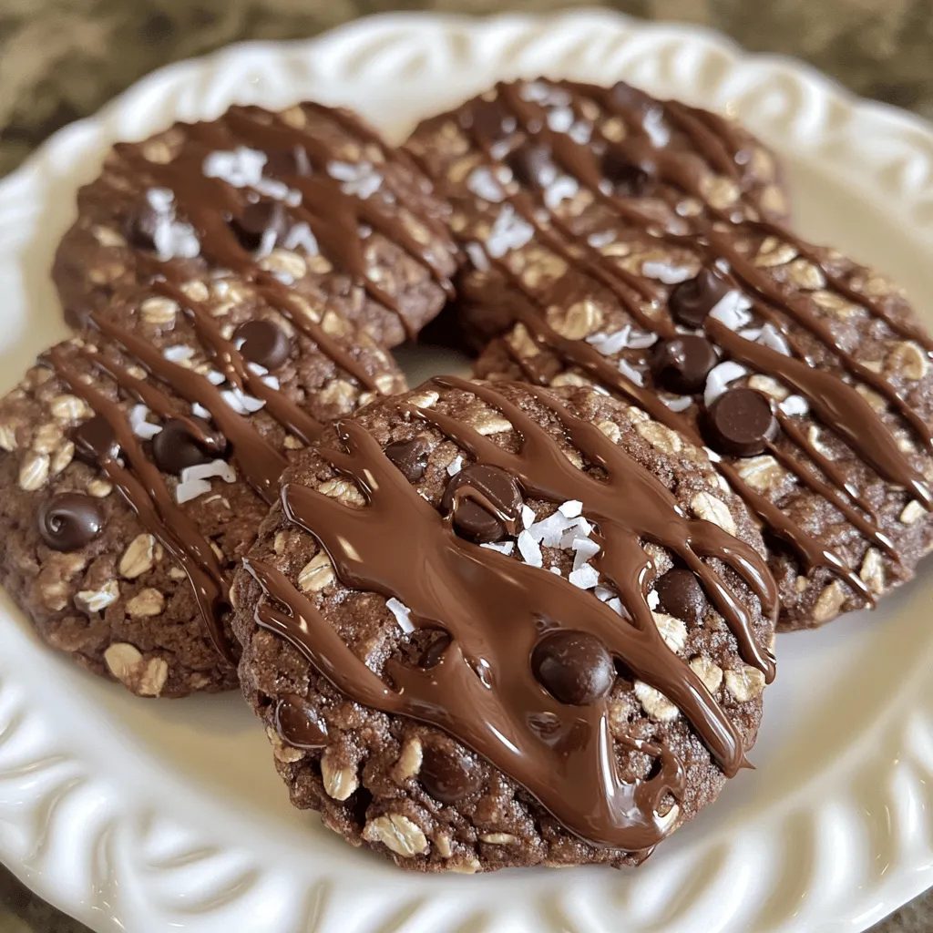 - 1 cup rolled oats - 1/2 cup natural peanut butter (or almond butter) - 1/2 cup honey (or maple syrup) - 1/3 cup unsweetened cocoa powder - 1/4 cup milk (dairy or plant-based) - 1 teaspoon vanilla extract - Pinch of salt These main ingredients make a great base for our no-bake cookies. Rolled oats give the cookies a chewy texture. Natural peanut butter adds creaminess and protein. Honey or maple syrup acts as a sweetener and binder. Unsweetened cocoa powder provides that rich chocolate flavor. Milk adds moisture, while vanilla and salt enhance all the tastes. - 1/4 cup chocolate chips - 1/4 cup shredded coconut - 1/4 cup chopped nuts You can add extras to make your cookies even better. Chocolate chips bring extra sweetness and texture. Shredded coconut adds a tropical touch, while chopped nuts give a nice crunch. Feel free to mix and match these add-ins based on what you love. For the complete list of ingredients and steps, check out the Full Recipe. Start by taking a medium saucepan. Place it on low heat. - Combine the following ingredients: - 1/2 cup natural peanut butter (or almond butter) - 1/2 cup honey (or maple syrup) - 1/3 cup unsweetened cocoa powder - 1/4 cup milk (dairy or plant-based) - A pinch of salt Stir these together until smooth. This should take about 2 or 3 minutes. You want it well mixed and creamy. Once the mixture is smooth, take it off the heat. Now, add 1 teaspoon of vanilla extract. Stir it in well. Next, grab a large mixing bowl. Add 1 cup of rolled oats to the bowl. If you want extra flavor, now is the time to include any optional add-ins, like: - 1/4 cup chocolate chips - 1/4 cup shredded coconut - 1/4 cup chopped nuts Pour the warm chocolate mixture over the oats. Mix it all together until every oat is coated. Now, it’s time to shape your cookies. Using a spoon or a cookie scoop, drop spoonfuls of the mixture onto a lined baking sheet. Be sure to flatten each scoop slightly. This helps the cookies form a uniform shape. Once you finish this step, place the cookies in the fridge. Let them set for at least 30 minutes until firm. You can find the full recipe for more details. To get the right texture in your no-bake cookies, keep the mixture warm when you mix in the oats. If it cools too much, you may end up with a dry cookie. Stir the mixture on low heat until it is smooth. Cooking time can change based on your stovetop heat, so keep an eye on it. You want it hot enough to mix well but not boiling. Let your taste buds explore! Try different nut butters like almond or cashew. Each will change the flavor a bit. You can also add a pinch of sea salt to bring out the sweetness. This contrast makes each bite even better. Make your cookies look as good as they taste. Serve them on a nice plate to impress your guests. You can drizzle melted chocolate over the top or sprinkle cocoa powder for a fancy touch. These little details make your no-bake chocolate oatmeal cookies shine. For the full recipe, check out the detailed instructions provided earlier. {{image_2}} You can switch up the flavor of your cookies easily. Try different nut butters, like cashew or hazelnut. Each nut butter brings its own taste. You can also add spices like cinnamon or nutmeg. These spices add warmth and depth to your cookies. Making these cookies vegan is simple. Use maple syrup instead of honey and plant-based milk. This way, everyone can enjoy them. For gluten-free options, choose certified oats. They keep the recipe safe for those with gluten issues. Let’s make these cookies even more fun! You can mix in dried fruits like raisins or cranberries. They add a chewy texture and sweetness. If you want a protein boost, try adding protein powders. This helps make your cookies a bit more nutritious. With these variations, you can tailor your No-Bake Chocolate Oatmeal Cookies to fit your taste and dietary needs. Check out the Full Recipe for more details on how to make these delightful treats! To keep your no-bake chocolate oatmeal cookies fresh, use an airtight container. This step helps prevent them from drying out. You can store them at room temperature for a few days. If you want to keep them longer, refrigerate them. This simple trick can extend their life by a week or more. You can freeze these cookies for later enjoyment. Place them in a single layer on a baking sheet. After they freeze, transfer them to a freezer-safe bag. Make sure to remove as much air as possible before sealing. To defrost, take out the cookies and leave them in the fridge overnight. They’ll be ready to eat the next day. These cookies last up to a week in the fridge. If you freeze them, they can last up to three months. Always check for any signs of spoilage before eating. The cookies will taste great, but the texture may change after freezing. Enjoy the convenience of having these sweet treats ready whenever you want! For the full recipe, check out the No-Bake Chocolate Oatmeal Cookies. These cookies usually take about 30 minutes to set in the fridge. Factors like room temperature and how warm the mixture is can affect the time. If your kitchen is hot, consider chilling them for a bit longer. You want them firm enough to hold together but still tasty to eat. Yes, you can! If you have nut allergies, use sunflower seed butter instead of peanut butter. You can also swap honey for maple syrup if you're vegan. For a dairy-free option, stick to plant-based milk. This recipe is flexible, so feel free to make it your own! If your cookies turn out too soft, check a few things. First, ensure the mixture is warm when you add the oats. If it cools too much, it won't set well. You might also want to add a bit more cocoa powder or oats to thicken the mixture. If all else fails, extra time in the fridge can help! Absolutely! You can make these cookies a day or two in advance. Store them in an airtight container in the fridge. This way, they stay fresh and ready to enjoy anytime. Just remember to let them set properly before storing. In this post, we explored a simple recipe for No-Bake Chocolate Oatmeal Cookies. We covered the key ingredients, step-by-step instructions, and helpful tips for texture and flavor. You learned about variations and storage methods to keep cookies fresh. These cookies are easy to make and fun to customize. Whether you want sweet or a bit salty, there’s a version for you. Enjoy creating your own treats!