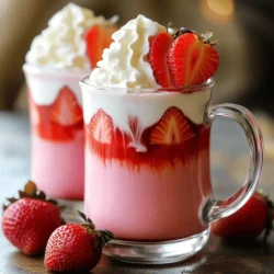 You need fresh strawberries for this latte. They bring a bright flavor. Choose ripe, juicy strawberries for the best taste. Rinse them well, hull, and slice them. Fresh fruit makes a big difference in your drink. Vanilla bean paste gives a rich flavor with tiny specks. It makes the latte feel fancy. If you don’t have it, vanilla extract works too. Use one teaspoon of vanilla extract if you go this route. Both options will add a lovely sweet note to your drink. You can use any milk you like. Whole milk makes the latte creamy and rich. Almond, oat, or soy milk are great non-dairy choices. Each type will change the taste a little. Try different milks to find your favorite. Sweeten your latte to taste. Honey adds a smooth, floral note. Maple syrup brings a warm, earthy flavor. Start with one tablespoon of your chosen sweetener. You can always add more if you like it sweeter. Remember, these ingredients come together to create something special. For the full recipe, check out the detailed instructions. Enjoy making your Strawberry Vanilla Bean Latte! First, take 1 cup of fresh strawberries. Hull and slice them. Place the strawberries in a small saucepan. Add 1-2 tablespoons of honey or maple syrup. Heat this mixture over medium heat. Cook for about 5-7 minutes. Stir it occasionally. The strawberries will soften and release their juices. Once done, remove it from the heat and let it cool slightly. In a separate saucepan, pour in 2 cups of milk. You can use dairy or a non-dairy option. Heat the milk over medium heat until it is hot. Do not let it boil. Add 2 tablespoons of vanilla bean paste. Whisk it well until fully mixed and slightly frothy. This will give your latte a rich vanilla flavor. While your milk is heating, brew your coffee. You can use a shot of espresso or 1/2 cup of strong brewed coffee. Pour it into a large mug. This will be the base for your latte. Now, strain the cooked strawberry mixture. Use a fine mesh sieve to pour it into your coffee. Discard the solids unless you want more texture. Slowly pour the vanilla-infused milk into the mug. Stir gently to mix everything. If you like, add whipped cream on top. Garnish with fresh strawberry slices for a lovely finish. Enjoy your homemade Strawberry Vanilla Bean Latte! For the full recipe, check the details above. To make your milk frothy, heat it slowly. Use medium heat and keep stirring. When it’s hot, whisk it well. You can also use a frother or blender for a nice foam. This adds a lovely touch to your latte. Sweetness is key in this drink. Start with one tablespoon of honey or maple syrup. Taste your mixture. If it needs more sweetness, add a bit more. This way, you can make your latte just how you like it. When straining, use a fine mesh sieve. Place it over a bowl or your mug. Pour the cooked strawberry mixture in slowly. Use a spoon to push the juice through. This keeps the solid bits out for a smooth drink. For a great look, serve your latte in clear glass mugs. You can see the layers of colors. Top it off with whipped cream and a fresh strawberry slice. A sprig of mint adds a nice touch too. This makes your drink even more inviting. {{image_2}} You can enjoy your Strawberry Vanilla Bean Latte hot or iced. For a hot drink, follow the full recipe. The warmth brings out the flavors of the strawberries and vanilla. If you prefer it iced, just let the drink cool after making it. Pour the latte over ice and enjoy a refreshing twist. This way, you can have a tasty drink year-round. You can change the sweetness in your latte. Instead of honey or maple syrup, try agave syrup or stevia. These options can add a unique taste. They also let you control the sweetness better. If you want a richer flavor, consider using brown sugar. Each sweetener can change the latte's flavor profile, so feel free to experiment. Flavored milks can add a fun twist to your latte. You could try almond milk with a hint of vanilla. Coconut milk gives a tropical touch. Oat milk offers a creamy texture that blends well. Each type of milk changes the drink’s taste, so find your favorite. Mixing flavors can lead to new and exciting combinations to enjoy. Store any leftover strawberry mixture in an airtight container. It should last about three days in the fridge. When you want to use it again, just give it a quick stir. You can even warm it up slightly if you prefer. This mixture is great for adding to yogurt or pancakes too! If you have extra vanilla-infused milk, store it in a jar or container. Keep it sealed in the fridge for up to two days. To reheat, pour it into a saucepan over low heat. Stir gently until it’s warm, but don’t let it boil. You can also microwave it in short bursts, stirring in between. To keep your Strawberry Vanilla Bean Latte fresh, drink it right after making it. If you need to store it, mix the components separately. Keep the coffee, milk, and strawberry mixture in their own containers. When you're ready to enjoy, combine them for the best taste. Yes, you can use frozen strawberries. Just thaw them first. They may have more water than fresh ones, so adjust the honey or maple syrup to avoid too much sweetness. Frozen strawberries work well and still taste great in your latte. To make more servings, simply multiply the ingredients. For four servings, use 2 cups of strawberries, 4 tablespoons of vanilla bean paste, and 4 cups of milk. You can also adjust the coffee quantity to match. This way, you keep the flavors balanced. Strawberries are high in vitamins and antioxidants. They help boost your immune system and improve heart health. Vanilla has calming effects and may help reduce stress. Together, they make a delicious drink that is not only tasty but also good for you. You can find a Strawberry Vanilla Bean Latte at many coffee shops. Look for places that offer seasonal drinks or specialty lattes. Some larger coffee chains may have it on their menu, especially in spring and summer. This blog post covered all the steps to make a delicious Strawberry Vanilla Bean Latte. You learned how to choose fresh ingredients, like strawberries and vanilla, and various milk options. I shared easy cooking steps and tips for frothy milk and adjusting sweetness. You can even try hot or iced versions. Now, enjoy experimenting with this drink. It’s easy to customize and make it your own. Drink it fresh for the best taste. Delight your taste buds with this simple recipe!