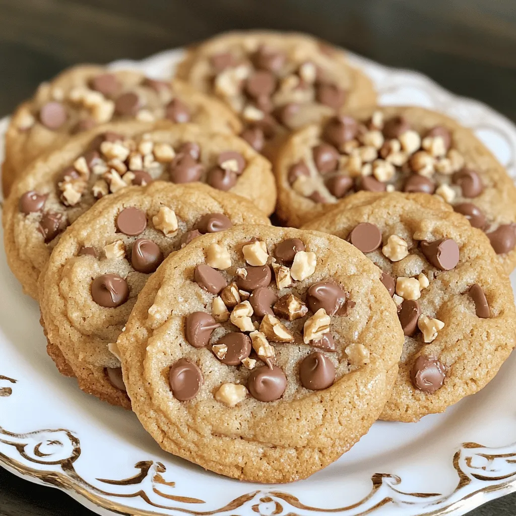 Let's dive into what you need to make these vegan chocolate chip cookies. Each ingredient plays a key role in making them tasty and fun. Here's the detailed list: - 1 cup almond flour - 1/2 cup all-purpose flour - 1/2 teaspoon baking soda - 1/4 teaspoon sea salt - 1/3 cup coconut oil, melted - 1/2 cup brown sugar - 1/4 cup maple syrup - 1 teaspoon vanilla extract - 1/2 cup vegan chocolate chips - 1/4 cup chopped walnuts (optional) Almond flour gives a nutty flavor and helps keep the cookies moist. It adds a nice texture, too. All-purpose flour provides structure. It balances the almond flour and helps the cookies hold their shape. Baking soda is your leavening agent. It helps the cookies rise and get that nice, soft bite. Sea salt enhances the flavors. It makes the sweetness of the cookies pop, creating a tasty contrast. Coconut oil acts as the fat here. It makes the cookies rich and gives them a slight coconut flavor. Brown sugar adds moisture and a deep, caramel-like sweetness. This helps create that chewy texture. Maple syrup brings in natural sweetness while keeping everything moist. It complements the brown sugar well. Vanilla extract adds warmth and depth. It rounds out the flavors beautifully, making the cookies taste homemade. Vegan chocolate chips are the stars of the show! They melt perfectly and provide that gooey goodness. Chopped walnuts are optional but offer a great crunch. They add a nice contrast to the soft cookies. This mix of ingredients makes for a simple yet delicious recipe. If you want to see how to put it all together, check the Full Recipe! First, I preheat my oven to 350°F (175°C). This helps the cookies bake evenly. Next, I line a baking sheet with parchment paper. This keeps the cookies from sticking. You can use any baking sheet you have. In a medium bowl, I whisk together the almond flour, all-purpose flour, baking soda, and sea salt. It’s important to mix well. This ensures the leavening agent works. I make sure there are no lumps in the flour mix. In another large bowl, I mix the melted coconut oil, brown sugar, maple syrup, and vanilla extract. I stir until the mixture is smooth and creamy. This step helps to blend all the flavors together. It also adds moisture to the cookies. Now, I gradually add the dry ingredients to the wet mixture. I stir gently until just combined. I avoid overmixing to keep the cookies soft. Next, I fold in the vegan chocolate chips and walnuts, if I’m using them. This makes the dough rich and tasty. Using a tablespoon or cookie scoop, I drop rounded balls of dough onto the prepared baking sheet. I leave about 2 inches of space between each ball. This helps the cookies spread while baking. I flatten each cookie slightly for an even bake. I bake them for 10-12 minutes. I look for lightly golden edges. The cookies will be soft but will harden as they cool. After baking, I let the cookies cool for 5 minutes before moving them to a wire rack. Try out this full recipe for my decadent vegan chocolate chip cookies! When you bake vegan, follow some simple rules. First, always measure your ingredients. Use a kitchen scale for the best results. This helps keep your cookies light and fluffy. Second, mix wet and dry ingredients separately. This step ensures even blending. Last, do not overmix your dough. Overmixing can make cookies tough. One common mistake is using cold coconut oil. Warm it until it melts before mixing. Another mistake is not preheating the oven. A hot oven helps cookies rise well. Keep an eye on your baking time, too. Every oven is different, so check your cookies a minute or two early. For the best flavor, use high-quality chocolate chips. They add richness to each bite. If you want a chewier cookie, add a bit more brown sugar. For a crispier cookie, flatten them a bit more before baking. These small changes can make a big difference in taste and texture. For more detailed instructions, check the Full Recipe. {{image_2}} You can easily change up your vegan chocolate chip cookies. Try adding different nuts or seeds. Chopped pecans or almonds give a nice crunch. You can also use dried fruit. Raisins or cranberries add a sweet twist. For a fun twist, mix in a tablespoon of nut butter. This will make your cookies even richer and creamier. If you want a hint of spice, add cinnamon or nutmeg. Just a pinch makes a big difference. If you need gluten-free cookies, you can still enjoy this recipe. Substitute the all-purpose flour with a gluten-free blend. Look for one that works cup-for-cup like regular flour. This way, your cookies will still taste great. Make sure to check the labels for gluten-free status. You can also add a bit of xanthan gum. This helps give your cookies the right texture. If you want to switch up the sweeteners, you have options. Instead of brown sugar, try coconut sugar. It has a nice caramel flavor. You can also use agave syrup instead of maple syrup. It will keep your cookies sweet and moist. Honey can work too, but it’s not vegan. Use any sweetener you like, but adjust the amount based on how sweet you want your cookies to be. For the full recipe, check out the detailed instructions earlier. Enjoy your cookie adventure! To keep your vegan chocolate chip cookies fresh, store them in an airtight container. This helps maintain their soft texture. If you stack them, add parchment paper between layers. This prevents sticking and keeps them nice. Cookies can stay fresh for about five days at room temperature. If you want them to last longer, consider freezing. Freezing is a great way to save cookies for later. First, let the cookies cool completely. Then, place them in a single layer on a baking sheet. Freeze for one to two hours until firm. After that, transfer them to a freezer-safe bag. Remove as much air as possible to prevent freezer burn. Your cookies can last for up to three months in the freezer! When you're ready to enjoy your frozen cookies, reheat them simply. Take out the desired number of cookies and let them thaw for about 10 minutes. Preheat your oven to 350°F (175°C) and bake for about five minutes. This will warm them up nicely. You can also microwave them for about 15 seconds for a quick treat. Enjoy them warm for a delightful experience! Yes, you can use regular flour. However, almond flour gives a nice flavor and texture. If you swap, use the same amount. The cookies will be less soft but still tasty. You can use vegetable oil or vegan butter. Both options work well. They will change the taste slightly, but the cookies will still be good. Make sure to melt the butter before mixing. Look for golden edges and a soft center. The cookies will firm up as they cool. You can also use a toothpick. If it comes out clean, they are ready. Absolutely! You can leave out the chocolate chips. Try adding dried fruit or nuts instead. The cookies will still be delicious and fun to eat. You now know how to make delicious vegan cookies using simple ingredients. We covered the key items like almond flour and vegan chocolate chips. I shared step-by-step instructions to ensure you can bake them perfectly. Plus, I provided tips to improve your vegan baking skills and offered fun variations to try. Remember to store your cookies properly for the best taste. Baking can be fun and easy, so go ahead and enjoy your cookie-making journey!