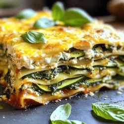 - 3 medium zucchinis, thinly sliced - 2 cups fresh spinach, packed - 15 oz ricotta cheese - 1 cup shredded mozzarella cheese - 1 cup grated Parmesan cheese - 1 large egg - 2 cups marinara sauce - 2 cloves garlic, minced - 1 teaspoon Italian seasoning - Salt and pepper to taste - Olive oil for cooking - Fresh basil leaves for garnish Zucchini and spinach make a great pair in this lasagna. You get the best of both worlds: a hearty dish that is also light and healthy. The zucchinis replace traditional pasta, which helps cut down on carbs. To start, gather your ingredients. Fresh zucchinis bring a crisp texture that holds up well in the oven. Spinach adds a vibrant green color and a healthy punch of nutrients. Ricotta cheese gives the dish creaminess. I love mixing it with an egg and some grated Parmesan. This blend helps bind the filling and adds depth. Marinara sauce brings a rich tomato flavor, while garlic and Italian seasoning enhance the taste even more. This recipe is easy to follow. You can find the Full Recipe in this article. Make sure to have all your ingredients ready before you start. Having everything prepped helps the cooking process go smoothly. Enjoy the colors and fresh scents as you prepare this tasty meal! - Preheat the oven to 375°F (190°C). - In a bowl, mix 15 oz of ricotta cheese, 1 large egg, and 1 cup of grated Parmesan cheese. Add 1 teaspoon of Italian seasoning, salt, and pepper to taste. Set this aside. - In a skillet, drizzle olive oil and heat over medium. Add 2 minced cloves of garlic and cook for about 1 minute until fragrant. - Toss in 2 cups of fresh spinach and cook until it wilts, about 2-3 minutes. Mix this into the ricotta mixture. - Start by spreading a thin layer of 2 cups of marinara sauce on the bottom of a baking dish. - Next, layer zucchini slices over the sauce. Use 3 medium zucchinis, thinly sliced. - Add half of the ricotta-spinach mixture on top of the zucchini. - Repeat with another layer of marinara sauce, more zucchini slices, and the rest of the ricotta-spinach mixture. - Finish with a final layer of zucchini, the remaining marinara sauce, and top it with 1 cup of shredded mozzarella cheese. - Cover the baking dish with aluminum foil and bake for 30 minutes. - Remove the foil and bake for an additional 15 minutes, or until the cheese bubbles and turns golden brown. - Let the lasagna cool for 10 minutes before slicing. This helps the layers set better. How to cut zucchini for optimal layering Cut zucchinis into thin slices. Aim for about 1/8 inch thick. This helps them cook well and blend in with the layers. You can use a sharp knife or a mandoline for even slices. Remember, even slices mean even cooking! Tips for seasoning the ricotta mixture Mix the ricotta cheese with one large egg and grated Parmesan. Add Italian seasoning, salt, and pepper. Taste it to adjust the flavor. If you want a kick, add a pinch of red pepper flakes. This step makes the ricotta rich and tasty. Best practices for sautéing spinach Heat olive oil in a skillet over medium heat. Add minced garlic and cook for about one minute. This makes your kitchen smell amazing! Then, add the fresh spinach. Cook until it wilts, about 2 to 3 minutes. Don't overcook—keep that vibrant green color! Recommended side dishes Serve your zucchini spinach lasagna with a fresh salad. A simple green salad with a light vinaigrette works great. Garlic bread also pairs well and adds a nice crunch. Best wines to pair with zucchini spinach lasagna A light red wine like Pinot Noir is perfect. If you prefer white, try a Chardonnay. Both wines enhance the flavors of the dish and make your meal feel special. Creative ways to use leftovers Leftover lasagna makes a quick lunch! You can also chop it up and mix it into a salad for a twist. Another idea is to bake it in a pie crust for a fun lunch option. For the full recipe, check out the [Full Recipe]. {{image_2}} If you want to change things up, you have great options. For the ricotta cheese, try cottage cheese or cream cheese. These swaps keep it creamy and delicious. You can also add different veggies. Consider mushrooms, bell peppers, or eggplant for added flavor. Mixing in these vegetables makes your lasagna colorful and fun. If you're gluten-free, use gluten-free lasagna noodles. You can also use thinly sliced zucchini as the noodle base. This keeps the dish light and healthy. To boost the taste, add spices like red pepper flakes or fresh herbs. Basil, oregano, or thyme can add depth to your dish. Just sprinkle them between the layers for extra flavor. You can use different cheeses for more richness. Try goat cheese or a sharp cheddar. Mixing cheeses creates a unique taste that you’ll love. Adjust your marinara sauce for more flavor. Add a splash of red wine or some chopped olives. This gives your sauce a special twist that makes it stand out. For the full recipe, check out the original instructions to see how all these ideas fit in. Store leftover zucchini spinach lasagna in an airtight container. Glass or plastic containers work well. Make sure to let it cool before sealing. The lasagna stays fresh in the fridge for up to three days. You can also freeze it. Wrap the lasagna tightly in plastic wrap and then in foil. It can last in the freezer for up to three months. When you're ready to eat it again, thaw it in the fridge overnight. To reheat lasagna, use an oven or microwave. Preheat the oven to 350°F (175°C). Cover the lasagna with foil to keep it moist. Heat for about 20 minutes or until warm. In the microwave, place a slice on a microwave-safe plate. Heat it for 2-3 minutes on high. Check to make sure it’s hot all the way through. This will help keep the texture and flavor intact. Enjoy your delicious zucchini spinach lasagna again! For a detailed guide, check the Full Recipe. Can I make zucchini spinach lasagna ahead of time? Yes, you can prepare the lasagna a day in advance. Assemble it, then cover it with foil. Store it in the fridge overnight. Bake it the next day. This helps the flavors blend well. What can I serve with this dish? I love to serve zucchini spinach lasagna with a fresh salad or garlic bread. A light Caesar salad pairs nicely. You can also try a crisp green salad with a lemon vinaigrette. Is this recipe suitable for meal prep? Absolutely! Zucchini spinach lasagna works great for meal prep. You can divide it into portions. Store leftovers in airtight containers. This makes it easy to grab a meal on busy days. How to prevent watery lasagna To avoid watery lasagna, salt the zucchini slices first. Let them sit for 15 minutes to draw out moisture. Pat them dry before layering. This keeps the dish from becoming soggy. Can I make this lasagna vegan? Yes, you can make a vegan version! Substitute ricotta with cashew cheese or tofu. Use a plant-based egg replacer for binding. Choose vegan mozzarella for topping. What if I don’t have fresh spinach? If you lack fresh spinach, you can use frozen spinach. Thaw and drain it well before mixing. Another option is to use kale or Swiss chard for a twist on flavor. This zucchini spinach lasagna recipe is a great way to enjoy healthy meals. You learned about the key ingredients, simple instructions, and helpful tips for perfecting flavor and texture. Don't forget the variations and storage tips to make the most of your dish. With this recipe, you'll impress family and friends while enjoying delicious meals all week. Cooking can be fun and rewarding, so dive in and make this lasagna your own!