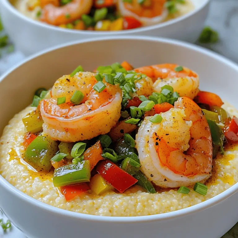 Cajun shrimp and grits is a warm dish from the South. It mixes creamy grits with spicy shrimp. The blend of flavors makes it a favorite comfort food. This dish is simple yet packed with taste. The full recipe is easy to follow and perfect for all skill levels. To make Cajun shrimp and grits, you'll need some key items: - 1 cup grits (stone-ground preferred) - 4 cups water or low-sodium chicken broth - 1 pound shrimp, peeled and deveined - 1 tablespoon Cajun seasoning - 1 tablespoon olive oil - 2 tablespoons unsalted butter - 1 bell pepper (red or green), diced - 1/2 cup onion, finely chopped - 2 cloves garlic, minced - 1/2 cup heavy cream - Salt and pepper to taste - Chopped green onions, for garnish Each ingredient plays a part in the dish. The grits provide a creamy base, while the shrimp adds flavor. Cajun seasoning gives it a kick. The butter and cream make it rich and smooth. You might want to keep some items on hand to enhance the dish: - Extra Cajun seasoning for more spice - Various hot sauces for a kick - Fresh herbs like parsley or cilantro for garnish - Lemon wedges to brighten the flavors These pantry staples can help you customize your dish. You can make it milder or spicier based on your taste. Having these items ready allows for quick and easy meals. Start by heating four cups of water or low-sodium chicken broth in a medium saucepan. Bring it to a boil. Gradually add one cup of grits while whisking. This helps prevent lumps. Reduce the heat to low once all the grits are in. Cook for 20 to 25 minutes. Stir occasionally until the grits thicken. If you choose quick-cooking grits, follow the package instructions instead. When done, add a pinch of salt and pepper. Stir in a tablespoon of butter for extra creaminess. While the grits cook, heat one tablespoon of olive oil in a large skillet over medium heat. Add the diced onion, bell pepper, and minced garlic. Sauté for about three to four minutes. You want them softened and fragrant. Next, season one pound of shrimp with Cajun seasoning. Add the shrimp to the skillet. Cook for three to five minutes until they turn pink and opaque. Stir in two tablespoons of unsalted butter and half a cup of heavy cream. Let this simmer for two minutes. Adjust the seasoning with salt and pepper to taste. Once the grits are ready, it's time to bring everything together. Spoon a generous amount of grits onto each plate. Top the grits with the Cajun shrimp mixture. Finish with a sprinkle of chopped green onions for a pop of color. If you're feeling fancy, add a drizzle of olive oil and extra Cajun seasoning on top. Enjoy your flavorful dish! For the full recipe, check out the earlier section. To make the best grits, start with stone-ground grits. They have a rich taste and texture. Use four cups of water or low-sodium chicken broth for cooking. Bring the liquid to a boil before adding the grits. Stir them in slowly to avoid lumps. Cook on low heat for 20-25 minutes. Stir often to keep them creamy. For extra flavor, add a pinch of salt and a tablespoon of butter before serving. This step makes a big difference in taste. To boost shrimp flavor, use fresh shrimp whenever possible. Peel and devein them for the best texture. Season the shrimp with a generous amount of Cajun seasoning. This mix adds spice and depth. Sauté the shrimp until they turn pink and opaque. This usually takes about 3-5 minutes. Adding butter and cream at the end makes the dish rich and smooth. Don’t forget to taste and adjust salt and pepper to your liking. Presentation is key in making your dish appealing. Use deep bowls to serve. This keeps the grits warm and allows for easy eating. Spoon the grits into the bowls first. Then, add the shrimp mixture on top. Finish with chopped green onions for color. A light sprinkle of extra Cajun seasoning and a drizzle of olive oil add a gourmet touch. These small details make your dish look and taste even better. For the full recipe, check the earlier section. {{image_2}} You can play with the spice in Cajun shrimp and grits. Try adding smoked paprika or cayenne for extra heat. A dash of hot sauce can also boost the flavor. If you like it milder, use a little garlic powder. Experiment with different herbs like thyme or oregano for a fresh twist. While shrimp is a classic choice, you can use other proteins. Chicken or andouille sausage works well too. Just cut them into small pieces and cook them like the shrimp. For seafood lovers, consider scallops or crab. They add a new layer of taste to the dish. You can make a vegetarian version by swapping shrimp for mushrooms or zucchini. Both add a nice texture. For a vegan twist, use plant-based cream instead of heavy cream. You can also use vegetable broth instead of chicken broth for cooking the grits. This keeps the dish hearty and satisfying for everyone. You can find the full recipe for Cajun shrimp and grits above. Enjoy experimenting with these variations! After enjoying your Cajun shrimp and grits, store any leftovers in an airtight container. Place them in the fridge. They will stay fresh for about three days. Make sure to let the dish cool down before sealing it. This helps keep the flavors intact. If you want to save some for later, freezing is a good option. First, let the dish cool completely. Then, divide it into portions. Place each portion in a freezer-safe container or bag. Squeeze out any air to prevent freezer burn. You can freeze it for up to three months. When you’re ready to enjoy your meal again, reheating is simple. For the best results, use the stove. Place the shrimp and grits in a pan over low heat. Add a splash of water or broth to keep it moist. Stir often until hot. You can also use a microwave, but be careful not to overheat it. Enjoy your comforting dish! For the complete recipe, check out the Full Recipe above. You can use polenta or quinoa as a substitute for grits. Polenta has a similar texture and flavor. Quinoa is a great gluten-free option. It offers a nutty taste. You could also try couscous for a quick fix. Each choice gives a unique twist to your dish. Shrimp cooks fast. It takes about 3 to 5 minutes. Look for a pink color and a firm texture. If the shrimp turns opaque, it is done. Overcooked shrimp becomes rubbery, so watch closely. Yes, you can make Cajun Shrimp and Grits ahead of time. Prepare the grits and shrimp separately. Store them in airtight containers in the fridge. Reheat before serving. The flavors will blend nicely when warmed up. Absolutely! Use almond milk or coconut milk for the grits. Replace butter with olive oil or vegan butter. This keeps the dish creamy and tasty without dairy. You won’t miss the cream at all! Check the Full Recipe for more tips. This blog post shared a full recipe for Cajun Shrimp and Grits. We covered essential ingredients, step-by-step instructions, and key tips for perfecting the dish. You learned about variations and storage tips, making this meal versatile and easy to enjoy later. In closing, I encourage you to try this recipe. It’s simple yet packed with flavor. You’ll impress your family and friends with your skills. Enjoy your cooking adventure!