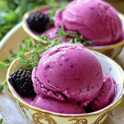 - 2 cups fresh blackberries - 2 tablespoons fresh thyme leaves (plus extra for garnish) - 1 cup water - 3/4 cup granulated sugar - 1 tablespoon lemon juice - A pinch of salt Gathering fresh ingredients is key for great flavor. The blackberries should be ripe and juicy. They bring sweetness and a lovely color to the sorbet. The fresh thyme adds a unique touch. It complements the blackberries and enhances the overall taste. Now, for the pantry staples, you need water to create the syrup. The sugar helps to balance the tartness of the blackberries. Lemon juice adds brightness, while salt boosts flavor. Each ingredient plays an important role in making this Blackberry Thyme Sorbet a refreshing treat. For the full recipe, see the instructions above. Start by mixing water, sugar, and thyme leaves in a saucepan. Use a medium heat to bring this mix to a gentle boil. Stir occasionally until the sugar dissolves. Then, take it off the heat. Let the thyme steep in the syrup for about 15 minutes. This step gives the syrup a fresh, herbal taste. Next, strain the syrup through a fine mesh sieve into a bowl. Discard the thyme leaves. You want the syrup to cool completely. In a blender, combine the fresh blackberries, the cooled syrup, lemon juice, and a pinch of salt. Blend until the mix is smooth and creamy. The blackberries and thyme create a unique flavor. Pour the blended mix into a shallow container. Cover it and place it in the freezer for about 2 hours. After 2 hours, take it out and stir the mixture with a fork to break any ice crystals. This step helps the sorbet stay smooth. Return it to the freezer and let it freeze for another 2-3 hours, or until firm. When ready to serve, let it sit at room temperature for a few minutes. This makes it easier to scoop into bowls. Garnish with fresh thyme leaves for a lovely touch. For the complete recipe, check out the Full Recipe. To get the best texture for your sorbet, timing is key. You want to freeze the mixture long enough to create a firm and smooth treat. Start checking the sorbet after about four hours in the freezer. If it seems too soft, let it sit longer. Stirring the sorbet during freezing helps break up any ice crystals. This keeps it creamy. After two hours, use a fork to stir the mixture. This simple step improves the final texture. Return it to the freezer and let it freeze for another two to three hours. You can make this sorbet even better by adding more fruits. Try mixing in raspberries or strawberries for a fun twist. They add a new layer of taste and color to your sorbet. Adjusting the sweetness is easy too. If you like it sweeter, add more sugar or honey. Start with a little, then taste. This way, you’ll find the right balance for your palate. For the full recipe, check out the details above. Enjoy crafting your unique blackberry thyme sorbet! {{image_2}} You can add other berries to your sorbet. Raspberries or strawberries mix well with blackberries. They bring a new taste and color to the dish. Blend them in when you make the base. This gives you a fruity twist. You can even try using mixed berries for a fun flavor combination. Looking to change things up? Try using basil or mint instead of thyme. Basil adds a sweet touch, while mint brings a fresh zing. Both herbs can change the taste profile. Just make sure to use fresh herbs for the best flavor. Blend them in as you would with thyme for a new experience. You can swap out granulated sugar for honey or agave syrup. Honey adds a rich, floral sweetness. Agave syrup is smoother and less intense. Adjust the amount based on your taste. Both options can create a unique sorbet experience. Just remember to keep the balance right to maintain the texture. To keep your blackberry thyme sorbet fresh, store it in an airtight container. This prevents freezer burn and keeps flavors intact. Make sure to cover the top with plastic wrap before sealing the lid. If you have a larger batch, consider using smaller containers for easy serving. Blackberry thyme sorbet can stay fresh in your freezer for up to two weeks. After that, it may lose its flavor and texture. To enjoy it at its best, try to eat it within this time frame. If you notice any ice crystals or a change in color, it's best to toss it. If your sorbet is too hard to scoop, let it sit at room temperature for about 5 to 10 minutes. This softens it enough to get a perfect scoop. You can also use a warm ice cream scoop to help. Just dip the scoop in warm water for a second before diving in! For the full recipe, check out the Blackberry Thyme Sorbet recipe. Yes, but adjust the blending time for a smoother texture. Frozen blackberries work well. They save time and reduce prep work. Just remember, they might not blend as easily as fresh ones. Give them a little extra time in the blender. Fresh thyme provides the best flavor; dried may alter taste. Fresh herbs bring a bright taste to the sorbet. Dried thyme can make the flavor less vibrant. If you can, always choose fresh thyme for this recipe. Yes, the method outlined does not require specialized equipment. You can use simple tools like a blender and a shallow container. This makes the sorbet process easy and fun. You can enjoy homemade sorbet without fancy gadgets. Add more sugar or a sweetener of choice to taste. If you prefer a sweeter treat, feel free to add sugar. Start with small amounts and taste as you go. This way, you can find your perfect sweetness level. Consider pairing it with desserts or serving as a palate cleanser. This sorbet can refresh your taste buds between courses. Try it alongside chocolate cake or fresh fruit. It also makes a lovely light dessert on its own. For the full recipe, check out the instructions above. This blog post outlined how to make a refreshing Blackberry Thyme Sorbet. You learned about fresh ingredients and pantry staples, and I provided clear steps for crafting your sorbet. Remember to adjust the freezing time for a great texture and consider flavor mix-ins. I encourage you to experiment with different fruits and herbs. This recipe is simple and fun, even without an ice cream maker. Enjoy your delicious creation, and share it to brighten someone’s day.