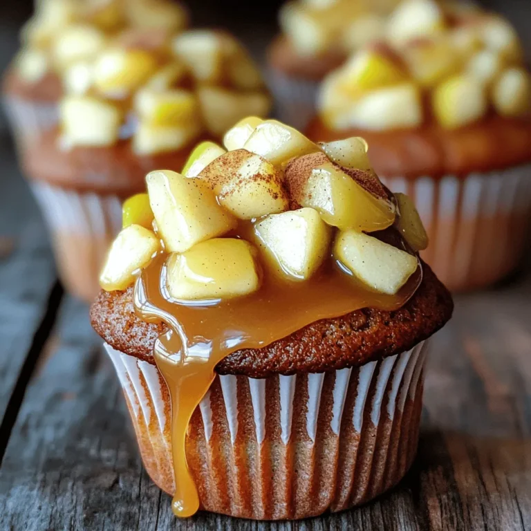 To make these yummy apple cider cupcakes, gather these key ingredients: - 1 ½ cups all-purpose flour - 1 teaspoon baking powder - ½ teaspoon baking soda - ½ teaspoon salt - 1 teaspoon ground cinnamon - ½ teaspoon ground nutmeg - ½ cup unsalted butter, softened - 1 cup granulated sugar - 2 large eggs - 1 teaspoon vanilla extract - 1 cup apple cider - 1 cup diced apples (Granny Smith or Honeycrisp work well) These ingredients create a moist and flavorful cupcake. The apple cider gives it a sweet and tangy taste. The spices add warmth and depth. You can make these cupcakes even better with some fun toppings and add-ins: - Drizzle caramel sauce on top for extra sweetness. - Add chopped nuts for a crunchy texture. - Use cream cheese frosting for a richer flavor. These toppings can change the taste and look of your cupcakes. Feel free to get creative! If you can’t find something, don’t worry! Here are some easy swaps: - Use whole wheat flour instead of all-purpose flour for added health. - Swap unsalted butter with coconut oil for a dairy-free option. - Replace granulated sugar with brown sugar for a richer flavor. These substitutions keep the essence of the recipe while fitting your needs. Enjoy making these apple cider cupcakes your own! For the complete list of steps, check the Full Recipe. First, set your oven to 350°F (175°C). This temperature helps the cupcakes rise well. Next, grab a cupcake tin and line it with paper liners. This step keeps the cupcakes from sticking and makes for easy serving. In a medium bowl, add these dry ingredients: - 1 ½ cups all-purpose flour - 1 teaspoon baking powder - ½ teaspoon baking soda - ½ teaspoon salt - 1 teaspoon ground cinnamon - ½ teaspoon ground nutmeg Whisk them together until they look well mixed. This blend adds flavor and helps the cupcakes rise. Now, take a large mixing bowl. Cream together: - ½ cup unsalted butter, softened - 1 cup granulated sugar Mix them for about 3 to 5 minutes. The mixture should look light and fluffy. Next, add 2 large eggs one at a time. Make sure to mix well after each egg. Then, stir in 1 teaspoon of vanilla extract. Now, slowly add your dry mix to the wet mix, along with 1 cup of apple cider. Start and end with the dry ingredients. Mix until just combined. Finally, gently fold in 1 cup of diced apples. This step gives a fresh crunch to each bite. Using a spoon, fill each cupcake liner about 2/3 full with the batter. Place the tin in the oven and bake for 18 to 20 minutes. To check if they're done, insert a toothpick into the center. If it comes out clean, they are ready! Once baked, let the cupcakes cool in the tin for about 5 minutes. Then, move them to a wire rack to cool completely. If you like, drizzle with caramel sauce for a sweet touch. These cupcakes are a perfect treat for any occasion. For the full recipe, check the details above! To get the best cupcake texture, start with room-temperature ingredients. Use eggs and butter that are not cold. This helps mix them well and creates a fluffy batter. When you mix the butter and sugar, do it slowly at first. This avoids splattering. Cream them until the mix is light and airy. This adds air, helping the cupcakes rise. Be careful not to overmix the batter once you add the dry ingredients. Mix just enough to combine. This keeps your cupcakes tender. Measuring ingredients can make or break your cupcakes. For dry ingredients, use a spoon to scoop flour into a measuring cup. Do not pack it down. Level it off with a straight edge. For liquids, use a clear measuring cup. Fill it to the line while keeping it on a flat surface. This way, you get the right amount every time. Accurate measurements help ensure your cupcakes rise and bake evenly. To help your cupcakes bake evenly, place the tin in the center of the oven. This allows hot air to flow around them. Rotate the cupcake tin halfway through baking. This helps avoid hot spots in the oven. Use a toothpick to check for doneness. Insert it into the center of a cupcake. If it comes out clean, they are done. Let them cool in the tin for a few minutes before transferring them. This helps them set and keeps them from collapsing. Using these tips will help you create delicious and fluffy apple cider cupcakes. For the full recipe, check the section above. {{image_2}} You can add more flavor with spices. Try adding allspice or ginger to the mix. These spices will warm up your cupcakes. They give a nice kick that pairs well with apple cider. Mix in about half a teaspoon of your chosen spice. You can also make a spiced frosting. Use cinnamon or nutmeg in your frosting for extra flavor. Want a gluten-free option? Swap out the all-purpose flour for a gluten-free mix. Make sure it has a good binding agent. Look for a mix that contains xanthan gum. This helps the cupcakes rise and stay moist. The taste will still be great, so no worries there! Frosting can take your cupcakes to the next level. Cream cheese frosting is a classic choice. It adds a tangy taste that balances the sweetness. You can also use a simple vanilla buttercream. For a lighter touch, try a glaze made from powdered sugar and apple cider. Just mix until smooth and drizzle it over the cooled cupcakes. Each variation brings something new to the table. You can explore these ideas with the Full Recipe for Apple Cider Cupcakes. To keep your apple cider cupcakes fresh, store them in an airtight container. Place a piece of parchment paper between layers to avoid sticking. They stay good for up to three days at room temperature. If you want them to last longer, try refrigeration. Just make sure to cover them well. You can freeze these cupcakes if you have leftovers. Allow them to cool completely first. Wrap each cupcake tightly in plastic wrap. Then, put them in a freezer-safe bag. They can stay frozen for up to three months. When you're ready to enjoy them, just take out what you need. Reheating cupcakes is simple. If they are frozen, let them thaw in the fridge overnight. For a quick fix, use the microwave. Heat each cupcake for about 10-15 seconds. This warms them up without drying them out. If you want to refresh them, pop them in the oven at 350°F for a few minutes. Enjoy your delicious treats! Don't forget to check the full recipe for more details. Apple cider cupcakes stand out because they use apple cider in the batter. This adds a warm, fruity flavor that regular cupcakes lack. The spices, like cinnamon and nutmeg, boost the taste. The diced apples add texture and sweetness. Together, these elements create a cozy treat that feels special. Yes, you can use store-bought apple cider. It saves time and still tastes great. Look for cider that is pure and free of additives. Fresh cider gives the best flavor, but any quality cider works well. This makes baking apple cider cupcakes easy and fun. To check if the cupcakes are done, insert a toothpick into the center of one. If it comes out clean, they are ready. The tops should be lightly golden and spring back when touched. Keep an eye on them, as baking times can vary slightly. Absolutely! Apple cider cupcakes fit many occasions, like fall parties or holiday gatherings. Their unique flavor delights guests and adds a festive touch. Plus, they are easy to make in large batches. Drizzling caramel on top makes them even more special. Try these cupcakes for your next event! For the complete recipe, visit Full Recipe. To sum up, we explored how to make apple cider cupcakes. We covered essential ingredients and optional add-ins. The step-by-step instructions made baking easy. Plus, tips helped achieve the right texture. I shared fun variations and storage methods, ensuring your treats stay fresh. These cupcakes offer a tasty twist on a classic dessert. Enjoy them for any occasion, or simply savor them at home. Enjoy your baking journey!