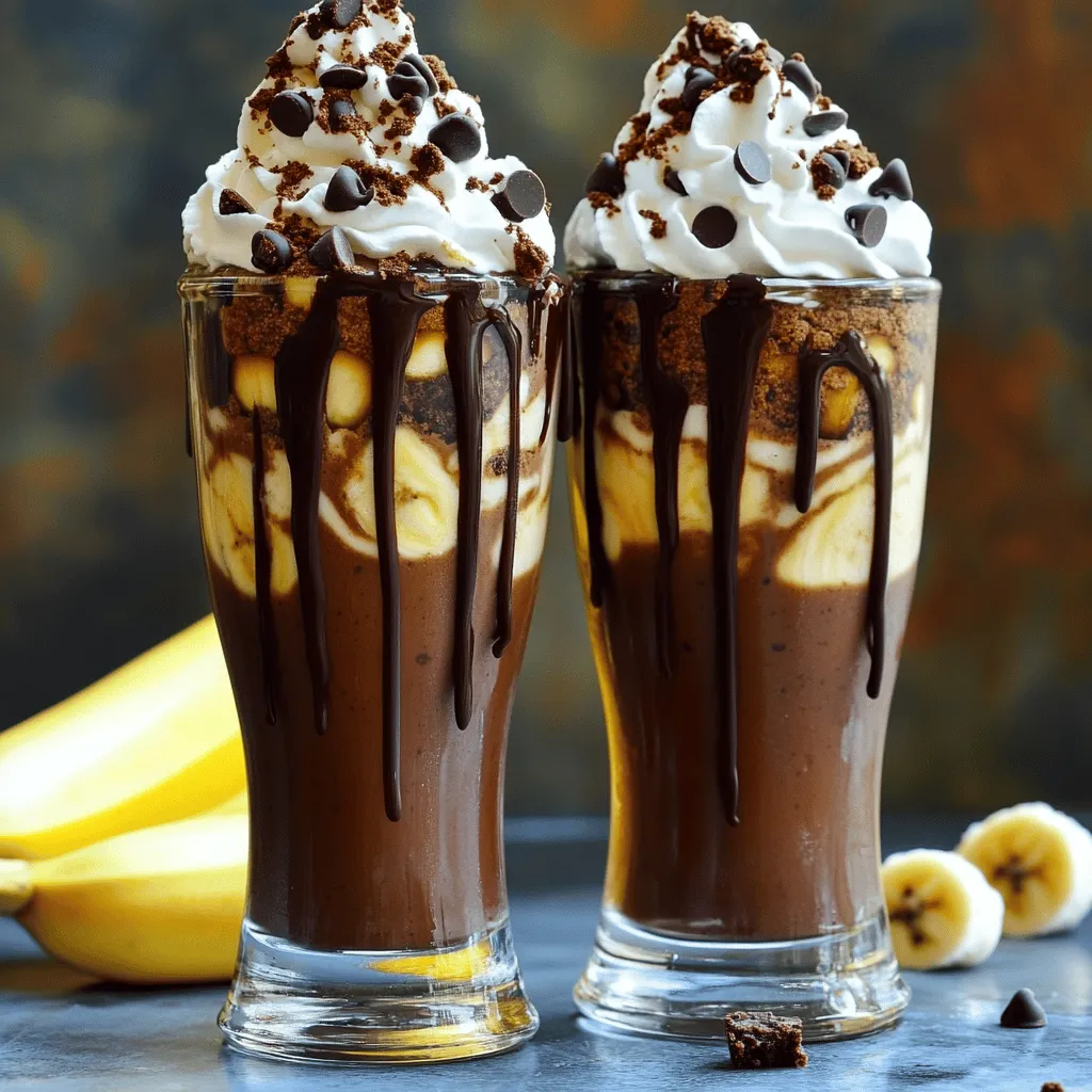 - Milk (dairy or non-dairy) - Ripe banana - Chocolate syrup - Brownie mix - Flour - Brown sugar - Butter - Vanilla extract - Mini chocolate chips - Whipped cream (for topping) To make the Fudge Brownie Cookie Dough Shake, gather these simple ingredients. You can use any milk you prefer, whether it’s dairy or a non-dairy option like almond or oat milk. The ripe banana adds natural sweetness and creaminess. Next, chocolate syrup gives the shake a rich flavor. The brownie mix is the star here, bringing that fudgy taste. Flour and brown sugar help create that cookie dough feel. Melted butter adds richness, while vanilla extract enhances the flavor. Don’t forget the mini chocolate chips! They bring texture and extra chocolate goodness. Finally, whipped cream makes it look inviting and adds a light finish. - Additional brownie mix - Extra chocolate syrup If you want to elevate your shake, consider optional toppings. Sprinkling extra brownie mix on top adds a fun touch. A drizzle of chocolate syrup makes it even sweeter and prettier. These small additions can bring your shake to the next level. For the full recipe, check the details and get ready to blend up this creamy delight! To start, grab your blender. Add these ingredients for a smooth shake: - 1 cup milk (dairy or non-dairy) - 1 ripe banana - ¼ cup chocolate syrup - ½ cup brownie mix - ¼ cup flour - ¼ cup brown sugar - 2 tablespoons melted butter - ½ teaspoon vanilla extract Blend these at high speed. Make sure it's creamy and lump-free. If your shake feels too thick, add a splash more milk. Next, stir in 2 tablespoons of mini chocolate chips. This gives the shake extra flavor and texture. You’ll love the little bites of chocolate! Now, it's time to pour the shake into tall glasses. Leave some room at the top for the whipped cream. Top each glass with a generous dollop of whipped cream. For a beautiful finish, sprinkle some additional brownie mix on top. If you want to make it even sweeter, drizzle chocolate syrup over the whipped cream. This adds a nice touch for presentation. Choose tall glasses for serving. It makes the shake look fun and inviting. You can also add colorful straws for a playful vibe. This shake is perfect for parties or a cozy night in. Enjoy your homemade Fudge Brownie Cookie Dough Shake! For the complete recipe, check out the Full Recipe. To make the best Fudge Brownie Cookie Dough Shake, focus on the right consistency. You want your shake to be smooth, not too thick or runny. If it feels thick, just add a splash of milk. Blend again until you reach that creamy texture. Using frozen ingredients can make your shake extra cool. Try freezing your ripe banana before blending. This will give your shake a thick and frosty feel. Plus, it helps keep everything cold and refreshing. If you want a non-dairy shake, use almond, soy, or oat milk instead of regular milk. These options work well and keep the shake creamy. For those needing gluten-free choices, look for gluten-free brownie mix. Many brands offer this, and it tastes great in the shake. This way, everyone can enjoy this delicious treat! Check out the Full Recipe for more details on how to create this delightful shake. {{image_2}} You can change the taste of your shake with a few fun tweaks. - Adding peanut butter for a nutty taste: Just stir in two tablespoons of creamy peanut butter. This adds a rich, nutty flavor that blends nicely with chocolate. Peanut butter gives your shake a new twist! - Incorporating different types of chocolate chips: Use dark chocolate, white chocolate, or even butterscotch chips. Each will change the shake’s taste. Mix and match to find your favorite combo! Want to enjoy this shake with fewer calories? Here are some ideas. - Using Greek yogurt instead of ice cream: Swap ice cream for one cup of Greek yogurt. This makes your shake creamy while adding protein and cutting fat. You’ll still get that smooth texture! - Reducing sugar for a low-calorie shake: Cut down the sugar by using less brown sugar or a sugar substitute. This helps lower the calories while keeping it sweet and tasty. You can still enjoy a rich shake without the guilt. Try these variations to make the Fudge Brownie Cookie Dough Shake fit your mood and taste! For the full recipe, check above! If you have leftover shake, store it in the fridge. Use an airtight container to keep it fresh. Make sure to drink it within two days for the best taste. Before you drink it, shake or stir it again. The ingredients may separate, but that’s normal. Want to save your shake for later? You can freeze it! Pour the shake into freezer-safe containers. Leave some space at the top, as it will expand. When you're ready to enjoy it, take it out of the freezer. Let it sit in the fridge for a few hours to thaw. If it’s too thick, blend it again with a splash of milk. This way, you can enjoy your fudge brownie cookie dough shake later! For the full recipe, check out the complete guide. To make this shake vegan, swap the milk for a non-dairy option. You can use almond, soy, or oat milk. Replace the butter with coconut oil or vegan butter. Choose a vegan brownie mix and ensure your chocolate syrup is dairy-free. These changes keep the shake tasty and cruelty-free. Yes, you can prepare the shake ahead of time. Blend the shake and store it in an airtight container in the fridge. When you’re ready to enjoy it, give it a good shake or stir. It may thicken, so add a splash of milk to thin it out if needed. This shake is rich and indulgent. A serving has about 400 calories. It contains around 10 grams of protein, 15 grams of fat, and 60 grams of carbs. It also has fiber from the banana and brownie mix. Remember to check your specific ingredients for exact values. You can find similar shakes at local cafes or dessert spots. Look for places that offer milkshakes or specialty drinks. Some ice cream shops also have brownie shakes on their menu. Search online for reviews or ask friends for their favorite spots to get this sweet treat. This blog post showed you how to make a Fudge Brownie Cookie Dough Shake. We discussed all the key ingredients, easy preparation steps, and tips for perfection. You learned about fun variations and how to store leftovers. You can customize the shake to fit your taste and dietary needs. Whether you enjoy it fresh or frozen, this treat promises to delight. So, grab your ingredients and enjoy making this delicious shake for yourself or share it with friends. Happy shaking!