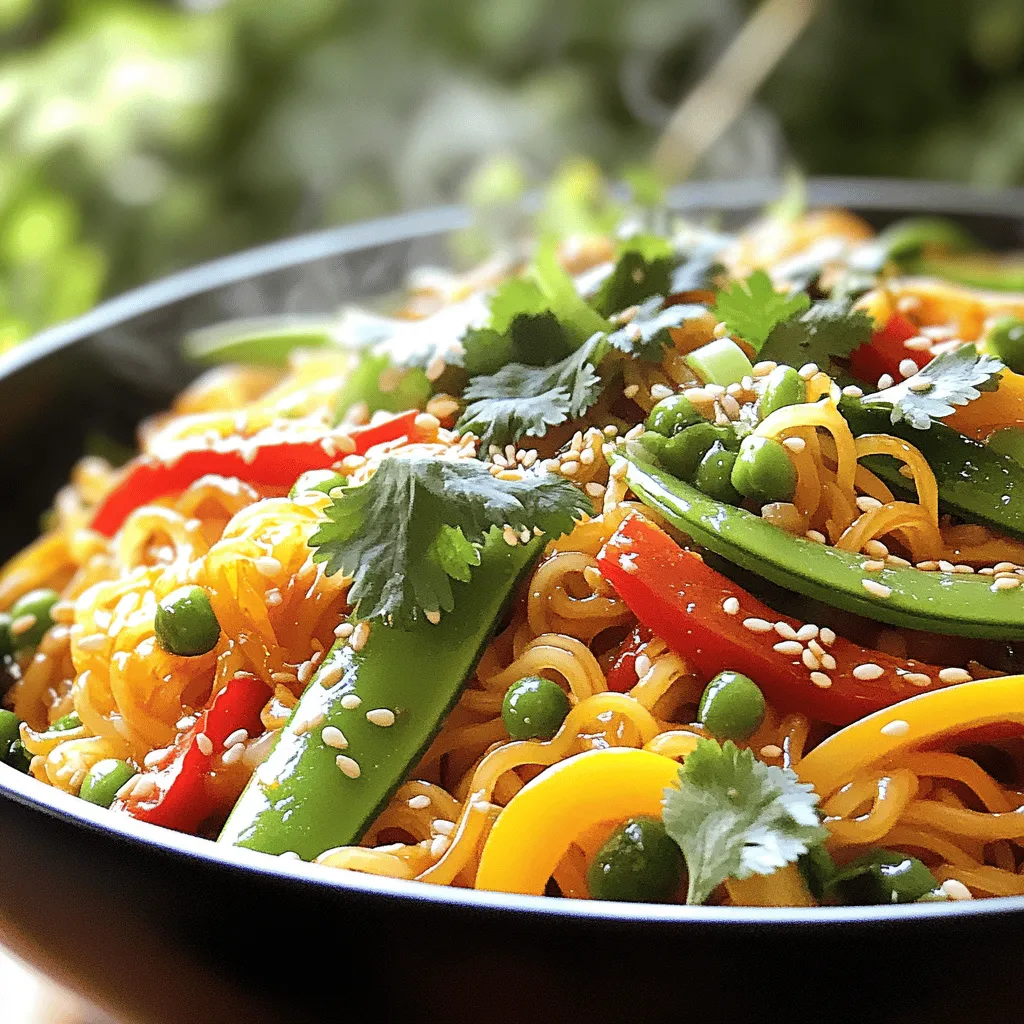 - 8 oz spaghetti or rice noodles - 2 tablespoons vegetable oil - 3 garlic cloves, minced - 1 thumb-sized piece of ginger, grated - 2 tablespoons Szechuan peppercorns, toasted and crushed - 2 tablespoons chili paste (adjust for spiciness) - 2 tablespoons soy sauce (low sodium recommended) - 1 tablespoon rice vinegar - 1 tablespoon sugar - 1 cup bell peppers, julienned (red, yellow, or green) - 1 cup snow peas, trimmed - 3 green onions, chopped - Sesame seeds for garnish - Fresh cilantro for garnish To make the Spicy Szechuan Noodles, gather these ingredients first. You need fresh items for the best taste. The noodles can be spaghetti or rice noodles based on your choice. I love using rice noodles for a more authentic flavor. Next, you need a mix of aromatics. Garlic and ginger make the dish pop. Szechuan peppercorns are unique and give a special zing. They add a gentle numbing heat. Chili paste is key to the spice level. You can adjust it to fit your heat preference. Low sodium soy sauce keeps the dish balanced without too much salt. Rice vinegar adds a nice tang, while sugar helps to balance the heat. Finally, colorful veggies like bell peppers and snow peas add crunch. Green onions, sesame seeds, and cilantro make great garnishes. They give the dish a fresh look and taste. For the complete cooking process, check the Full Recipe. Keep these ingredients handy, and you will create a dish that impresses everyone! Start by bringing a large pot of salted water to a boil. This salt adds flavor to the noodles. Once the water is boiling, add 8 oz of spaghetti or rice noodles. Cook them according to the package instructions. Drain the noodles when done, and save some pasta water. This water can help if the sauce needs adjusting later. In a bowl, mix together 2 tablespoons of soy sauce, 1 tablespoon of rice vinegar, 1 tablespoon of sugar, and 2 tablespoons of chili paste. You can adjust the heat by adding more chili paste if you want. This sauce gives the noodles their bold flavor. Heat 2 tablespoons of vegetable oil in a large skillet over medium heat. Add 3 minced garlic cloves, 1 thumb-sized piece of grated ginger, and 2 tablespoons of crushed Szechuan peppercorns. Sauté these for 1-2 minutes until they smell great. Be careful not to burn them. Next, add 1 cup of julienned bell peppers and 1 cup of trimmed snow peas to the skillet. Stir-fry for about 3-4 minutes, until the vegetables are bright and still crisp. Now, it’s time to bring everything together. Add the cooked noodles to the skillet with the sautéed vegetables. Pour the sauce over the noodles and vegetables. Toss everything gently to combine. If the mixture seems dry, add a bit of the reserved pasta water. This helps achieve the right consistency. Once everything is heated through, remove the skillet from the heat. Finish the dish with chopped green onions, sesame seeds, and fresh cilantro for extra flavor and color. Serve the spicy Szechuan noodles while hot. Enjoy the bold and flavorful taste that brings Szechuan cuisine right to your table! For more details, check out the Full Recipe. To make your Szechuan noodles stand out, you must balance flavors well. First, adjust the spiciness with chili paste. Start with two tablespoons, then taste. If you like it hotter, add more chili paste a little at a time. This way, you control the heat without overpowering the dish. Next, balance sweetness with sugar. The sugar helps tone down the spice a bit. Try one tablespoon first, and taste again. If the dish feels too spicy, a pinch more sugar can help. This balance makes the noodles delicious. Choosing the right noodle is key for great texture. I recommend using spaghetti or rice noodles. Spaghetti gives a nice chew, while rice noodles absorb flavors well. Whichever you choose, cook according to package instructions for the best results. When it comes to vegetables, keep them crunchy. I use bell peppers and snow peas for color and crunch. Stir-fry them for just a few minutes. You want them vibrant and slightly tender, not mushy. This way, they add a nice bite to your dish. To make your Szechuan noodles look restaurant-worthy, focus on garnishing. After plating, sprinkle some chopped green onions on top. They add color and a fresh taste. Next, add a dash of sesame seeds for crunch. Lastly, a few sprigs of fresh cilantro enhance the look and flavor. This simple touch makes your meal pop. For the full recipe, be sure to check out the detailed steps. {{image_2}} You can easily make this dish vegetarian. Swap the meat for tofu or mushrooms. Tofu adds protein and absorbs flavors well. Use firm tofu for a nice texture. Sauté it until golden for extra taste. Mushrooms give a rich, umami flavor. Shiitake or portobello work wonderfully here. Both options keep the dish bold and satisfying. For a gluten-free version, choose rice noodles and tamari. Rice noodles are light and cook quickly. They absorb the spicy sauce well. Tamari is a great substitute for soy sauce. It has a similar flavor but is gluten-free. This option keeps the dish tasty for those avoiding gluten. Want to add more protein? Chicken, beef, or shrimp are excellent choices. Thinly slice the chicken or beef for quick cooking. Cook meat until browned and add it to the stir-fry. Shrimp cooks fast and adds a sweet flavor. This variation makes the noodles even heartier. Each protein option brings its own unique taste. Check out the Full Recipe for all the details! To keep your spicy Szechuan noodles fresh, place them in an airtight container. This helps prevent drying out. Refrigerate the noodles within two hours of cooking. They will stay good for up to three days. When ready to eat, check for any signs of spoilage. If they look or smell off, it’s best to discard them. When you’re ready to enjoy leftovers, there are a few good ways to reheat them. The best method is using a skillet. Heat a bit of oil over medium heat. Add the noodles and stir them well until hot. This method helps keep the flavors strong and the texture nice. You can also use the microwave. Place the noodles in a bowl, cover with a damp paper towel, and heat for one to two minutes. Stir halfway through for even heating. If you want to save some noodles for later, freezing is a great choice. First, let the noodles cool completely. Then, transfer them to a freezer-safe bag. Remove as much air as possible before sealing. They can last up to three months in the freezer. When you’re ready to eat, thaw them overnight in the fridge. Reheat them using the methods mentioned above for the best taste and texture. For the full recipe, check out the complete guide to making these delicious noodles. Szechuan noodles are a spicy dish from China. They feature bold flavors and a mix of textures. You usually find them stir-fried with colorful veggies and a spicy sauce. The unique taste comes from Szechuan peppercorns, which give a numbing heat. You can use spaghetti or rice noodles for a great bite. Yes, you can prepare Szechuan noodles ahead of time! Cook the noodles and veggies, then store them separately. Keep the sauce in a jar for easy access. When you are ready, heat everything in a pan. This method saves time on busy days. If you don't have Szechuan peppercorns, you can use alternatives. Crushed red pepper flakes add heat but lack the unique flavor. You can also try black pepper or allspice for different tastes. Just remember, these substitutes will change the dish's character a bit. Adjusting the spice level is easy! Start with less chili paste in the sauce. Taste and add more if you want more heat. You can also add sugar to balance the spice. If it gets too hot, add a splash of vinegar to cut the heat. Enjoy the heat just the way you like it! For the full recipe, check out the section above. This recipe for Szechuan noodles combines flavorful ingredients and simple steps. You can cook the noodles, prepare a tasty sauce, and sauté fresh veggies in no time. Adjust the spice and sweetness to suit your taste. Consider the variations for vegetarian or gluten-free options. Proper storage ensures your leftovers stay delicious. Enjoy these noodles as a quick weeknight meal or a fun dish for friends. Happy cooking!