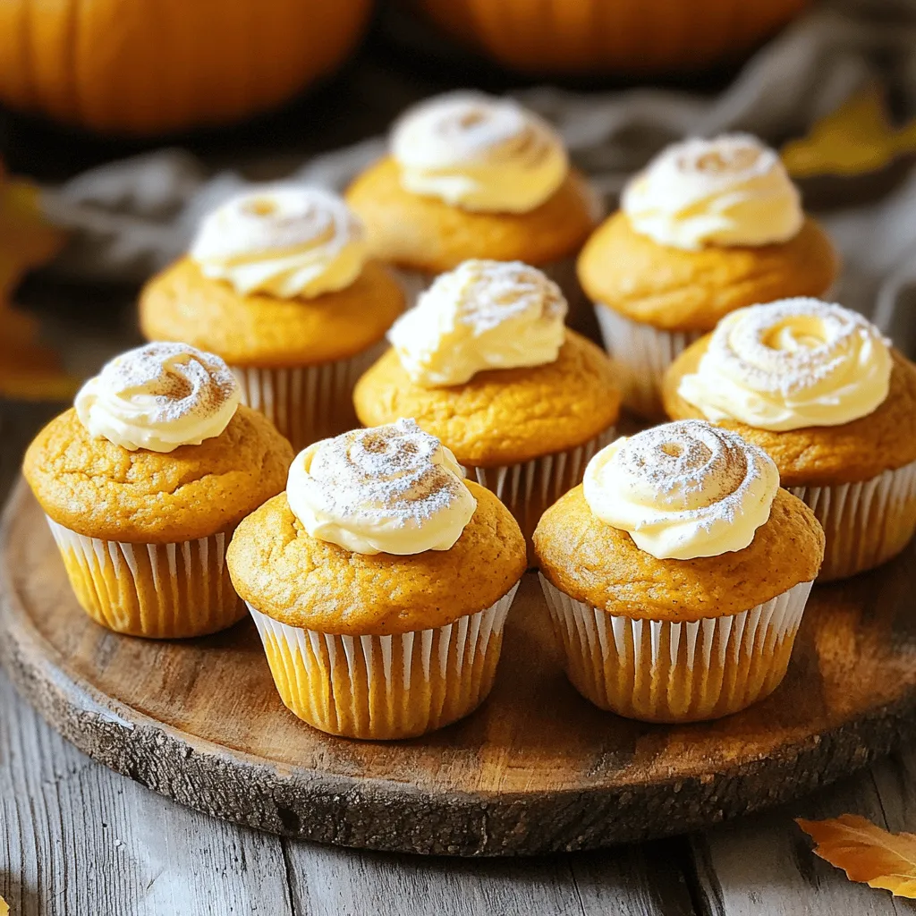 To make delicious Pumpkin Cream Cheese Muffins, gather these simple ingredients: - 1 cup canned pumpkin puree - 1/2 cup cream cheese, softened - 1/2 cup unsalted butter, softened - 1 cup sugar - 2 large eggs - 1 1/2 cups all-purpose flour - 1 teaspoon baking powder - 1 teaspoon baking soda - 1 teaspoon ground cinnamon - 1/2 teaspoon ground nutmeg - 1/4 teaspoon ground ginger - 1/2 teaspoon salt - 1 teaspoon vanilla extract - 1/4 cup chopped walnuts or pecans (optional) - Cream cheese frosting (optional, for topping) Each muffin has about 200 calories. Here’s a quick breakdown: - Calories: 200 - Total Fat: 10g - Saturated Fat: 5g - Carbohydrates: 26g - Fiber: 1g - Sugar: 10g - Protein: 3g These muffins provide a balance of sweetness and flavor, making them a delightful treat. You can make a few swaps in this recipe. Here are some ideas: - Use Greek yogurt instead of cream cheese for a lower-fat option. - Replace all-purpose flour with whole wheat flour for more fiber. - Swap sugar for honey or maple syrup for a natural sweetener. - Omit nuts if there are allergies or if you prefer a nut-free version. Feel free to get creative and customize these muffins to match your taste! You can find the full recipe above for detailed steps. First, gather your ingredients. You will need: - 1 cup canned pumpkin puree - 1/2 cup cream cheese, softened - 1/2 cup unsalted butter, softened - 1 cup sugar - 2 large eggs - 1 1/2 cups all-purpose flour - 1 teaspoon baking powder - 1 teaspoon baking soda - 1 teaspoon ground cinnamon - 1/2 teaspoon ground nutmeg - 1/4 teaspoon ground ginger - 1/2 teaspoon salt - 1 teaspoon vanilla extract - 1/4 cup chopped walnuts or pecans (optional) - Cream cheese frosting (optional, for topping) 1. Preheat your oven to 350°F (175°C). Line your muffin tin with paper liners or grease it well. 2. In a large bowl, cream together the softened butter and sugar until light and fluffy. 3. Add the softened cream cheese to the mix and beat until smooth. 4. Beat in the eggs, one at a time. Then add the pumpkin puree and vanilla. Mix until smooth. 5. In a second bowl, whisk together the flour, baking powder, baking soda, spices, and salt. 6. Gradually add the dry mix to the wet mix. Stir gently until just combined. Be careful not to overmix. 7. If you want some crunch, fold in the chopped walnuts or pecans. 8. Spoon the muffin batter into your tin, filling each cup about 2/3 full. 9. Bake in the preheated oven for 18-20 minutes. Use a toothpick to check if they are done. It should come out clean. 10. Allow the muffins to cool in the pan for 5 minutes. Then, transfer them to a wire rack to cool completely. 11. If you like, top each muffin with cream cheese frosting for an extra touch of sweetness. For a lovely presentation, serve the muffins on a rustic wooden platter. Dust them lightly with powdered sugar and add a sprinkle of cinnamon for a delightful finish. Enjoy your baking! To bake the best pumpkin cream cheese muffins, follow these tips: - Use Room Temperature Ingredients: Make sure your butter, cream cheese, and eggs are at room temperature. This helps them blend better. - Measure Flour Correctly: Spoon the flour into the measuring cup, then level it off. This avoids adding too much flour, which can make muffins dense. - Don’t Overmix: Mix the batter until just combined. Overmixing can lead to tough muffins. Here are some common pitfalls to watch for: - Skipping the Preheat: Always preheat your oven. This ensures the muffins bake evenly. - Not Using Paper Liners: They help muffins release easily from the pan. Greasing alone may not be enough. - Ignoring the Toothpick Test: Insert a toothpick into the center. If it comes out clean, your muffins are done. For muffins with the ideal texture, keep these points in mind: - Cream the Butter and Sugar Well: This adds air and helps your muffins rise. - Incorporate Moisture: Pumpkin puree adds moisture, so don’t skip it. - Add Nuts for Crunch: Walnuts or pecans give a delightful crunch to each bite. These tips can help you create soft, moist, and flavorful pumpkin cream cheese muffins. For the full recipe, check the main section. {{image_2}} You can easily change the flavors of your muffins. Try adding chocolate chips for a sweet twist. A half cup of mini chocolate chips works great! You can also add spices like allspice or cloves. These spices add warmth and depth to the muffins. If you want a nutty crunch, mix in chopped nuts like walnuts or pecans. Each addition gives a new taste and texture. If you have dietary needs, you can still enjoy these muffins. To make them gluten-free, swap all-purpose flour for a gluten-free blend. Many blends work well and keep the muffins fluffy. For a vegan version, use flax eggs instead of regular eggs. Mix one tablespoon of ground flaxseed with three tablespoons of water to replace one egg. You can also use dairy-free cream cheese for a vegan option. These swaps let everyone enjoy the goodness. Pumpkin cream cheese muffins are perfect for any season. For fall, add chopped apples or cranberries for a fruity kick. Around the holidays, sprinkle in some peppermint extract for a festive touch. You can also top them with a maple glaze for a sweet finish. These twists make the muffins fun for gatherings or special occasions. Explore flavors and find your favorite combination! To keep your pumpkin cream cheese muffins fresh, store them in an airtight container. Place parchment paper between layers to prevent sticking. They stay good at room temperature for about three days. If you want to keep them longer, consider refrigerating them. Just note that refrigeration may make them a bit dry. Freezing muffins is a great option for later enjoyment. First, let them cool completely. Then, wrap each muffin tightly in plastic wrap. Place the wrapped muffins in a freezer-safe bag or container. They can last up to three months in the freezer. When you're ready to enjoy them, just thaw them in the fridge overnight. Reheating muffins is easy and quick. You can use a microwave or an oven. For the microwave, heat each muffin for about 20-30 seconds. If you prefer the oven, preheat it to 350°F (175°C). Place the muffins on a baking sheet and heat for about 10 minutes. This makes them warm and soft again. Enjoy your muffins fresh and delicious! Yes, you can use fresh pumpkin. Start by roasting a fresh pumpkin until it's soft. Then, scoop out the flesh and blend it until smooth. This gives a great taste. Fresh pumpkin may have more moisture, so adjust the flour if needed. These muffins stay fresh for about 3 to 5 days at room temperature. Keep them in an airtight container. For longer storage, you can freeze them. They last about 2 to 3 months in the freezer. Just thaw them when you're ready to enjoy. If you need a cream cheese substitute, try using Greek yogurt. It gives a creamy texture and adds protein. You can also use mascarpone cheese or a dairy-free cream cheese if you prefer. Each option will change the flavor slightly, but they work well. For a lighter option, cottage cheese blended until smooth is great too. For the full recipe, check out the details above. This blog post covered everything you need to know about muffins. We explored the key ingredients, discussed baking steps, and shared useful tips. I highlighted flavor variations to make your muffins special. We also talked about the best ways to store and reheat them. Muffins are fun to bake and easy to customize. With these insights, you can create delicious treats every time! Happy baking!