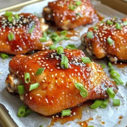 - 2 lbs chicken thighs, boneless and skinless - 3 tablespoons Sriracha sauce - 4 tablespoons honey The heart of the dish is the chicken thighs. They have great flavor and stay juicy. Sriracha sauce brings heat and depth. Honey adds a sweet touch that balances the spice. - 2 tablespoons soy sauce - 1 tablespoon garlic, minced - 1 tablespoon ginger, finely grated - 1 tablespoon rice vinegar - 1 teaspoon sesame oil The marinade makes the chicken shine. Soy sauce gives it umami. Garlic and ginger add a fresh kick. Rice vinegar brings brightness, while sesame oil adds richness. - 2 green onions, chopped (for garnish) - Sesame seeds (for garnish) - 2 tablespoons olive oil - Salt and pepper to taste Garnishes are key for presentation. Green onions add color and flavor. Sesame seeds provide crunch. Olive oil, salt, and pepper enhance the dish’s overall taste. For the full recipe, check out the details above! To start, you need to make the marinade. Grab a medium bowl. Add the Sriracha sauce, honey, soy sauce, minced garlic, grated ginger, rice vinegar, sesame oil, salt, and pepper. Use a whisk to mix everything well. This step is key to ensure all flavors blend nicely. Next, let’s marinate the chicken. Take the chicken thighs and place them into a large resealable plastic bag or a shallow dish. Pour the marinade over the chicken, making sure each piece is covered. Seal the bag or cover the dish. Refrigerate for at least 30 minutes. For even better taste, let it marinate for up to 4 hours. Now, it’s time to bake. Preheat your oven to 400°F (200°C). Line a baking sheet with parchment paper or grease it lightly with olive oil. Take the chicken out of the marinade and let the extra drip off. Place the thighs on the baking sheet, leaving space between them. Bake for 25-30 minutes. Check that the chicken reaches an internal temperature of 165°F (74°C). If you like a charred finish, broil the chicken for an extra 2-3 minutes. Just watch it closely to avoid burning. After baking, let the chicken rest for 5 minutes before slicing. This makes it juicy. Garnish with chopped green onions and sprinkle sesame seeds on top for added flair and crunch. For the full recipe, refer back to the main section. To get the best flavor, marinate the chicken well. I recommend marinating for at least 30 minutes. If you have time, let it sit for up to 4 hours. This allows the chicken to soak up all the tasty goodness. - Use a resealable bag for easy mixing and coating. - Make sure all pieces are covered in the marinade. This helps every bite burst with flavor. You can cook Spicy Honey Sriracha Chicken in different ways. Baking is easy and effective, but grilling gives a nice char. - Grilling: Preheat your grill to medium-high. Cook each side for about 6-7 minutes. - Broiling: After baking, turn on the broiler for 2-3 minutes for a crispy finish. Just keep a close eye on it to avoid burning. Pair this chicken with great sides for a complete meal. Here are some ideas: - Rice or quinoa: These grains soak up the sauce well. - Steamed veggies: Broccoli or green beans add color and crunch. - Salad: A fresh salad balances the spicy chicken. For a fun presentation, slice the chicken and arrange it on a platter. Add chopped green onions and sesame seeds for a pop of color. This makes your dish look as good as it tastes! For the full recipe, check out the previous sections. {{image_2}} You can easily change the heat in Spicy Honey Sriracha Chicken. To make it hotter, add more Sriracha. You can also use red pepper flakes or chili paste. If you want it milder, reduce the Sriracha. You can replace it with a sweet chili sauce or even barbecue sauce. These changes let you find the perfect spice level for your taste. Feel free to swap ingredients to suit your needs. If you're out of soy sauce, use tamari or coconut aminos. For honey, maple syrup or agave nectar works well. You can also try using chicken breasts or even shrimp instead of chicken thighs. Each protein brings its own flavor and texture to the dish. You can serve this dish in many fun ways. Try making wraps with tortillas and fresh veggies. Toss the chicken into a salad for a light meal. You can also create rice or grain bowls loaded with your favorite toppings. Each style makes the dish unique and exciting! For the full recipe, check out the complete guide. Store your Spicy Honey Sriracha Chicken in an airtight container. This keeps moisture in and prevents odors from mixing. If you want to freeze it, let the chicken cool first. Place it in a freezer-safe bag. Squeeze out the air and seal it tightly. You can freeze it for up to three months. To reheat your chicken, use an oven for the best results. Preheat the oven to 350°F (175°C). Place the chicken on a baking sheet. Cover it with foil to keep it moist. Heat for about 15-20 minutes until warmed through. You can also use a microwave, but the oven keeps the texture nice. Leftovers are safe to eat for about three to four days in the refrigerator. If you freeze the chicken, it stays good for up to three months. Always check for any off smell or odd texture before eating. Enjoy your flavorful meal again! For the full recipe, check out the earlier sections. You can serve this chicken with many great sides. Think about fluffy white rice or fragrant jasmine rice to soak up the sauce. Steamed broccoli or green beans add a nice crunch. You could also try a simple salad with fresh greens, cherry tomatoes, and a light dressing. For something heartier, roasted sweet potatoes or crispy potatoes would be excellent. All of these sides work well with the spicy and sweet flavors of the chicken. Yes, you can prepare this dish ahead of time. Just marinate the chicken and store it in the fridge. Doing this helps the flavors soak in well. You can marinate it for 30 minutes or up to 4 hours. If you want to save time, you can also cook the chicken and keep it in the fridge. Just let it cool, then store it in an airtight container. It stays fresh for about 3 days. Absolutely! This recipe is great for meal prep. You can portion the chicken into separate containers with your chosen sides. It reheats well in the microwave. Just make sure to keep the chicken in an airtight container to maintain its flavor. The spicy honey Sriracha chicken can last in the fridge for up to 4 days. You can also freeze it for longer storage. When you’re ready to eat, just thaw and reheat. Enjoy your meals without the fuss! For more detailed instructions, check out the Full Recipe. This blog post covered a simple and tasty recipe for Spicy Honey Sriracha Chicken. You learned about the key ingredients, marinade tips, and baking instructions. I shared useful suggestions for flavor and alternative cooking methods. We also discussed how to store leftovers and answered common questions. Enjoy trying this dish with your favorite sides. It’s not just food; it’s an experience. Get creative with variations and explore how this recipe can fit your meals. A great meal awaits you!