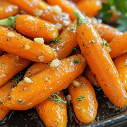 - 1 pound baby carrots (or regular carrots cut into sticks) - 3 tablespoons honey - 3 tablespoons olive oil - 4 cloves garlic, minced To make honey garlic roasted carrots, you need simple, fresh ingredients. Baby carrots work best, but you can use regular carrots sliced into sticks. Honey adds the sweet touch, while olive oil helps the carrots roast nicely. Garlic gives the dish a bold flavor. - 1 teaspoon fresh thyme leaves (or ½ teaspoon dried thyme) - Salt and pepper to taste - Fresh parsley, chopped (for garnish) Along with the main ingredients, seasonings make a big difference. Fresh thyme adds a lovely herb taste. Salt and pepper enhance the overall flavor. When you finish roasting, sprinkle fresh parsley on top. It brings a pop of color and freshness. 1. Preheat the oven: Set your oven to 400°F (200°C). This step is key for even cooking. A hot oven helps the carrots caramelize nicely. 2. Mix the marinade: In a large bowl, combine three tablespoons of honey, three tablespoons of olive oil, and four cloves of minced garlic. Add one teaspoon of fresh thyme leaves, or use half a teaspoon of dried thyme. Season with salt and pepper to taste. Stir until everything is well mixed. This blend gives the carrots their sweet and savory flavor. 1. Coat carrots and spread on baking sheet: Take one pound of baby carrots. If you don’t have baby carrots, you can cut regular carrots into sticks. Add the carrots to your marinade. Toss them well to coat them evenly. Next, place the carrots in a single layer on a baking sheet lined with parchment paper. This helps prevent sticking. 2. Roast in the oven: Place the baking sheet in the oven. Roast the carrots for 20 to 25 minutes. Halfway through, stir the carrots for even cooking. You want them tender and slightly caramelized. The edges should look golden and sweet. 1. Transfer and garnish: Once the carrots are done, take them out of the oven. Let them cool for a couple of minutes. Then, transfer the roasted carrots to a serving dish. For a fresh touch, sprinkle chopped parsley on top. This adds color and flavor. Now, your honey garlic roasted carrots are ready to enjoy! To get the best results with your honey garlic roasted carrots, focus on timing. Roast them for 20 to 25 minutes. This will give them a tender texture and a nice caramelized look. Keep an eye on them, as ovens can vary. Stir the carrots halfway through cooking. This helps them roast evenly. It also adds a lovely golden color all around. Use a spatula to turn them gently. You can easily boost the taste of your carrots. Try adding more herbs or spices. Rosemary or dill can add nice notes. A sprinkle of chili flakes gives a warm kick. You can also swap honey for other sweeteners. Maple syrup brings a unique flavor. Agave nectar works well for a different twist. Adjust the amount based on your taste. {{image_2}} You can use different kinds of carrots in this recipe. Baby carrots are cute and easy. They cook quickly and have a sweet taste. You can also use regular carrots. Just cut them into sticks for even cooking. If you want to get creative, try other veggies too. Sweet potatoes or parsnips work well. They add a nice twist to the dish. Just remember to adjust cooking times as needed. To make these carrots pop, think about adding citrus zest. Lemon or orange zest gives a bright taste. Just a little goes a long way. You can also add nuts or seeds for a crunch. Chopped almonds or sunflower seeds work great. Sprinkle them on top after roasting for a fun texture. These small changes can really enhance the flavor and make your dish unique. To keep your honey garlic roasted carrots fresh, store them in the fridge. Place them in an airtight container. They can last for about three to five days. If you notice any signs of spoilage, like an off smell or slimy texture, discard them. You can also freeze these carrots. Let them cool completely first. Then, pack them in a freezer-safe bag. Remove as much air as possible before sealing. They will stay good in the freezer for up to three months. When you're ready to eat them, thaw in the fridge overnight. You can reheat your carrots in either the oven or the microwave. For the oven, preheat it to 350°F (175°C). Spread the carrots on a baking sheet and heat for about 10 to 15 minutes. This method keeps them crispy. For the microwave, place the carrots in a bowl. Cover with a damp paper towel to keep moisture in. Heat them on high for 1 to 2 minutes. Check and stir halfway to ensure even heating. This method is fast but may make them a bit softer. Roasted carrots can last in the fridge for about 3 to 5 days. Make sure to store them in an airtight container. This keeps them fresh and tasty. If you notice any changes in color or smell, it's best to toss them out. Yes, you can easily make this recipe vegan. Just replace honey with maple syrup or agave nectar. Both options add sweetness without using animal products. The flavor will still shine, and you'll enjoy those yummy roasted carrots! These carrots pair well with many dishes. They go great with grilled chicken, beef, or fish. You can also serve them alongside rice or quinoa for a complete meal. For a fun twist, add them to salads or grain bowls for extra flavor. Can I use frozen carrots? Using frozen carrots is not the best choice. They may not roast well and can become mushy. Fresh carrots give the best taste and texture. How can I make these carrots spicier? If you love heat, add a pinch of red pepper flakes to the marinade. This will give your carrots a nice kick. Can I add other vegetables? Yes! You can mix in other veggies like bell peppers or zucchini. Just cut them to a similar size for even cooking. Roasting carrots is simple and rewarding. We explored key ingredients like carrots, honey, and garlic. I shared step-by-step cooking instructions and tips for perfect results. You can try different carrot types and flavor additions to make it your own. Remember to store leftovers properly to enjoy them later. With a few tweaks, you can make this recipe suit any meal. Roasted carrots can be a highlight on your table. Enjoy your cooking journey!