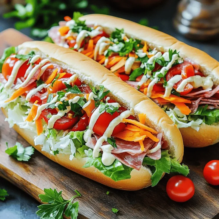- 1 cup shredded iceberg lettuce - 1/2 cup shredded carrots - 1/4 cup red onion, finely chopped - 1/4 cup roasted red bell peppers, diced - 1/2 cup cherry tomatoes, halved - 1/2 cup deli meats (turkey, salami, or your choice), sliced - 1/2 cup provolone cheese, sliced - 1/4 cup mayonnaise - 1 tablespoon red wine vinegar (or apple cider vinegar) - 1 tablespoon Italian seasoning - Salt and pepper to taste - 2 hoagie buns or sub rolls - Optional: sliced jalapeños for a spicy kick The TikTok Viral Grinder Salad Sandwich shines with fresh and colorful ingredients. You start with 1 cup of shredded iceberg lettuce. It gives a nice crunch to your bite. Next, add 1/2 cup of shredded carrots. They bring a sweet touch and vibrant color. Chop 1/4 cup of red onion finely. It adds a punchy flavor that blends well. Then, grab 1/4 cup of roasted red bell peppers, diced. They offer a smoky sweetness that elevates the taste. Don’t forget 1/2 cup of halved cherry tomatoes. They add juiciness and freshness. For protein, choose 1/2 cup of deli meats like turkey or salami. This choice makes the sandwich hearty. Then, layer in 1/2 cup of provolone cheese, sliced. It melts beautifully and ties the flavors together. To create a creamy dressing, mix 1/4 cup of mayonnaise with 1 tablespoon of red wine vinegar. You can use apple cider vinegar too. Add 1 tablespoon of Italian seasoning. Season with salt and pepper to taste. Finally, get 2 hoagie buns or sub rolls. These are the perfect vessels for all your fillings. If you like heat, add sliced jalapeños for a spicy kick. With this list, you have all you need for a tasty sandwich. 1. In a large bowl, combine: - 1 cup shredded iceberg lettuce - 1/2 cup shredded carrots - 1/4 cup diced red bell peppers - 1/4 cup finely chopped red onion - 1/2 cup halved cherry tomatoes Toss these ingredients well until mixed. 2. In a small bowl, whisk together: - 1/4 cup mayonnaise - 1 tablespoon red wine vinegar (or apple cider vinegar) - 1 tablespoon Italian seasoning - Salt and pepper to taste This makes a creamy dressing. 3. Pour the dressing over the mixed veggies. Toss gently until all ingredients are coated. 4. Cut 2 hoagie buns in half lengthwise. Be careful not to slice all the way through. 5. Layer the deli meats on the bottom half of each bun. You can use 1/2 cup of turkey, salami, or your choice. 6. Add a generous scoop of the salad mixture on top of the meats. 7. Top the salad with 1/2 cup sliced provolone cheese. If you like heat, add sliced jalapeños. 8. Press the sandwich down gently to combine all the layers. 1. Place the filled hoagies in a skillet set to medium heat. 2. Press down with a spatula and cook for about 2-3 minutes on each side. Cook until golden brown. 3. Remove from heat and let them cool for one minute. 4. Slice the sandwiches in half diagonally to serve. Now you have a delicious TikTok viral grinder salad sandwich ready to enjoy! To make your TikTok viral grinder salad sandwich look great, try these tips: - Garnish: Add extra cherry tomatoes and a sprinkle of chopped parsley. It brings color and freshness. - Serving Style: Place the sandwiches on a wooden board. Cut them in half to showcase the layers. This makes it more appealing. You can swap ingredients to fit your taste: - Deli Meats: Use turkey, salami, or any other favorite. If you want a lighter touch, try cooked chicken or ham. - Cheese Alternatives: Provolone is popular, but you can use mozzarella or pepper jack for a kick. - Vegetarian Options: Replace deli meats with grilled veggies or tofu. For a vegan twist, use vegan cheese and mayo. This keeps the flavor while catering to different diets. {{image_2}} You can mix up the meats in the grinder salad sandwich. Start with turkey or salami. Both add great taste! You can also try ham, roast beef, or even a mix. Each meat brings its own flavor. Want a spicy kick? Use pepperoni or spicy turkey! Feel free to get creative. The more you experiment, the more fun your sandwiches will be! The salad part is very flexible. You can add or swap veggies based on what you like. Try cucumbers for crunch or avocados for creaminess. Bell peppers add sweetness, while spinach gives a nice green boost. You can also change things with the seasons. In summer, add fresh basil or corn. In fall, think about roasted squash or apples. Each season offers its own tastes. This way, your grinder salad sandwich stays fresh and exciting all year long! To keep your grinder salad sandwich fresh, follow these tips: - Wrap it up: Use plastic wrap or foil to seal the sandwich tightly. This helps keep moisture in and prevents it from drying out. - Use an airtight container: If you want to save more than one sandwich, place them in an airtight container. Make sure to layer parchment paper between sandwiches to avoid sticking. - Refrigerate promptly: Place the sandwich in the fridge within two hours of making it. This keeps it safe to eat and maintains its taste. If you want to enjoy your grinder salad sandwich warm, reheating is easy: - Skillet method: Heat a skillet over medium heat. Place the sandwich in the skillet and press down gently. Heat for about 2-3 minutes on each side until golden brown. - Microwave option: For a quick reheat, place the sandwich on a microwave-safe plate. Cover it with a damp paper towel and microwave for 20-30 seconds. Check if it’s warm enough, and repeat if needed. - Avoid sogginess: If you microwaved it, let it sit for a minute before eating. This helps the bread stay firm. The TikTok Viral Grinder Salad Sandwich stands out for its fresh flavors and colorful ingredients. It combines crunchy veggies, savory meats, and creamy dressing. This mix creates a fun and tasty bite in every mouthful. Its rise to fame on TikTok shows how much people enjoy quick, vibrant meals. The sandwich is easy to make and looks great in photos. Many love to share their versions online, making it a trending dish. Yes, you can make this sandwich ahead of time! Prepare the salad mixture and dressing a day before. Keep them in separate containers in the fridge. This keeps the veggies fresh and crunchy. When you're ready to eat, layer the meats and cheese on the hoagie buns. Just add the salad mix and enjoy! This method saves time and makes lunch or dinner a breeze. Pairing sides with the TikTok Viral Grinder Salad Sandwich can enhance your meal. Here are some great options: - Chips for crunch - Pickles for tang - Potato salad for creaminess - Fresh fruit for sweetness - Coleslaw for extra crunch These sides offer different textures and flavors, making your meal more enjoyable! We covered the essential ingredients and steps to make the TikTok Viral Grinder Salad Sandwich. We also shared tips for serving, storing, and customizing your sandwich to fit your style. Remember, whether you pick deli meats, veggies, or cheese, you can make it your own. This sandwich not only tastes great but also brings joy to any meal. Try it today, and enjoy the fun of creating your perfect sandwich!