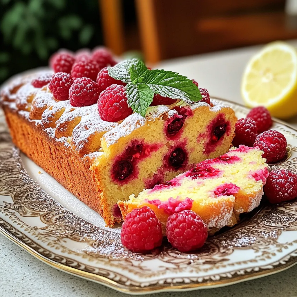To make this delightful lemon raspberry yogurt loaf, you'll need: - 1 ½ cups all-purpose flour - 1 teaspoon baking powder - ½ teaspoon baking soda - ¼ teaspoon salt - ½ cup plain yogurt (Greek or regular) - ¾ cup granulated sugar - 2 large eggs - ⅓ cup vegetable oil - Zest of 1 lemon - 2 tablespoons fresh lemon juice - 1 cup fresh raspberries (or frozen, thawed) - 1 teaspoon vanilla extract If you need to make some changes, here are some ideas: - For yogurt, you can use sour cream. It adds creaminess. - Instead of granulated sugar, try coconut sugar for a different flavor. - You can swap vegetable oil with melted coconut oil for a hint of sweetness. - If you lack fresh raspberries, frozen ones work fine. Just thaw them first. The quality of your ingredients really matters. Using fresh raspberries gives the loaf a vibrant taste. Opt for good yogurt, too; it keeps the loaf moist. Fresh lemon zest adds brightness and flavor depth. Cheap ingredients may lead to a bland loaf. Always aim for the best you can find to make your lemon raspberry yogurt loaf shine. Start by preheating your oven to 350°F (175°C). This heat is perfect for baking. While the oven warms up, you can prepare your loaf pan. Grease a 9x5-inch loaf pan with cooking spray. Alternatively, use parchment paper to make removal easier later. This step helps your loaf come out without sticking. Next, gather your dry ingredients. In a medium bowl, whisk together 1 ½ cups of all-purpose flour, 1 teaspoon of baking powder, ½ teaspoon of baking soda, and ¼ teaspoon of salt. Mix them well. This blend gives your loaf rise and flavor. Set the bowl aside for now. In a large mixing bowl, combine ½ cup of plain yogurt and ¾ cup of granulated sugar. Use a hand mixer or a whisk to blend these together until smooth. This creamy mixture adds moisture and sweetness. Now, crack in 2 large eggs and pour in ⅓ cup of vegetable oil. Add the zest of 1 lemon, 2 tablespoons of fresh lemon juice, and 1 teaspoon of vanilla extract. Mix everything until it is well combined. Take your dry mixture and gradually add it to the wet ingredients. Stir gently until just combined. It’s fine if there are a few lumps. Be careful not to overmix. Now, gently fold in 1 cup of fresh raspberries. If you use frozen raspberries, make sure to thaw them first. Be cautious while folding. You want to keep the raspberries whole for nice bursts of flavor. Once your batter is ready, pour it into the prepared loaf pan. Smooth the top with a spatula for an even bake. Place the pan in the oven and bake for about 50-60 minutes. Check for doneness by inserting a toothpick into the center. If it comes out clean, your loaf is ready. After baking, let the loaf cool in the pan for about 10 minutes. Then, transfer it to a wire rack to cool completely. This cooling step helps the loaf set perfectly. To keep your loaf moist, use yogurt in the batter. Yogurt adds creaminess and moisture. You can also add a little extra lemon juice, which helps keep it soft. Make sure you don’t overmix the batter. Stir until just combined to avoid a dry loaf. When you add raspberries, be gentle. Use a spatula or a wooden spoon. This way, you won’t crush them too much. If you crush the raspberries, the color will bleed into the batter. This can change the look of your loaf. Aim for whole or half raspberries for pretty slices. Ovens can vary in temperature. If your oven runs hot, check your loaf a bit early. Start checking at 50 minutes. If the toothpick comes out wet, give it more time. If it’s golden brown on top, it may be done. Always trust your oven and your instincts. Serve your Lemon Raspberry Yogurt Loaf warm or at room temperature. I love to add a dusting of powdered sugar on top. This gives it a sweet touch. You can also garnish with fresh raspberries and mint leaves. For a fun twist, try pairing it with a scoop of vanilla ice cream. It adds a creamy contrast to the tartness of the lemon and raspberries. {{image_2}} If you want to change up the flavor, you can swap the raspberries. Blueberries are a great choice. They add a sweet burst to each bite. Strawberries work well too, giving a nice tartness. For a tropical twist, try diced mango or pineapple. Each fruit brings its own unique taste! To make this loaf gluten-free, use a gluten-free flour blend. Look for a blend that has xanthan gum for better texture. You can also try almond flour or oat flour. These options give a different taste and texture, but they work nicely. Just remember to check the measurements on the package. Adding spices can elevate the loaf's flavor. A pinch of cinnamon or nutmeg adds warmth. You can also try a teaspoon of almond extract for a nutty taste. If you like a floral note, a drop of rose water works wonders. These simple additions can make your loaf truly special! To keep your Lemon Raspberry Yogurt Loaf fresh, wrap it tightly. Use plastic wrap or aluminum foil. Place it in an airtight container. Store it at room temperature for up to three days. If you want to keep it longer, the fridge is a good option. In the fridge, it can last about a week. For long-term storage, freezing is perfect. First, let the loaf cool completely. Then, wrap it tightly in plastic wrap. After that, place it in a freezer-safe bag or container. Label the bag with the date. The loaf can stay in the freezer for up to three months. When you’re ready to eat it, just thaw it in the fridge overnight. To reheat the loaf, preheat your oven to 350°F (175°C). Unwrap the loaf and place it in the oven for about 10-15 minutes. This warms it up nicely without drying it out. If you prefer the microwave, slice the loaf and heat it for about 15-20 seconds. Be careful not to overheat, or it may become tough. Enjoy your warm, flavorful slice! Yes, you can use frozen raspberries! Just make sure to thaw them first. This way, they mix well into the batter without adding too much moisture. Frozen raspberries work great in this recipe. They hold their shape and flavor, making your loaf just as tasty. To make the loaf healthier, consider these options: - Use whole wheat flour instead of all-purpose flour. - Substitute Greek yogurt for regular yogurt. - Reduce the sugar by a quarter cup. - Add nuts or seeds for extra fiber and protein. These changes will still give you a delicious loaf while making it a bit better for you. Lemon Raspberry Yogurt Loaf is best served sliced. Here are some fun ideas: - Serve it on a decorative plate. - Add a few whole raspberries on top. - Garnish with a sprig of mint. - Dust with powdered sugar for a sweet touch. These simple additions make the loaf look and taste even better! A dense loaf can happen if you overmix the batter. Mixing too much can make the loaf tough. Another reason can be using too much flour. Make sure to spoon the flour into your measuring cup, then level it off. This step helps keep your loaf light and fluffy. In this blog post, we covered key ingredients, step-by-step instructions, and tips for baking a Lemon Raspberry Yogurt Loaf. We explored ingredient quality, substitutions, and variations to suit your taste. Remember, fresh ingredients lead to a better loaf. Don’t forget to adjust baking times based on your oven. Enjoy experimenting with this recipe and make it your own. Happy baking!