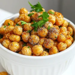- 1 can (15 oz) chickpeas: Drain and rinse for best texture - 1 tablespoon olive oil: For added flavor and crispiness - 2 tablespoons everything bagel seasoning: Key flavor component - 1 teaspoon garlic powder: Enhances the overall taste - 1 teaspoon onion powder: Adds depth to the flavor - Salt, to taste: Important for seasoning balance - Fresh parsley: Adding color and freshness - Chives: A subtle onion flavor to complement Gather all your ingredients before you start cooking. It makes the process smooth and fun. The chickpeas are the star here. Rinse them well and dry them to get that crunch. Olive oil is key for a crispy texture. Everything bagel seasoning brings that unique taste that makes these chickpeas pop. Adding garlic powder and onion powder takes the flavor to another level. Don't forget salt; it helps bring out the best in all the flavors. For a nice finish, you can sprinkle fresh parsley or chives on top. They add a burst of color and flavor. This simple step makes your snack look even better! - Set temperature to 400°F (200°C) - Allow 5 minutes for preheating First, you need to preheat your air fryer. This step is key to getting crispy chickpeas. Set the temperature to 400°F (200°C) and let it warm up for about 5 minutes. Preheating helps the chickpeas cook evenly and get that perfect crunch. - Drain and rinse chickpeas thoroughly - Pat dry with a paper towel to remove moisture While the air fryer heats, prepare your chickpeas. Drain a 15 oz can of chickpeas and rinse them well under cold water. This step is important for removing excess salt and preserving texture. After rinsing, pat them dry with a paper towel. Removing moisture is crucial for achieving crispiness. - Combine chickpeas with olive oil and spices in a mixing bowl - Toss until evenly coated Next, it’s time to flavor the chickpeas. In a mixing bowl, add the dried chickpeas, 1 tablespoon of olive oil, 2 tablespoons of everything bagel seasoning, 1 teaspoon of garlic powder, and 1 teaspoon of onion powder. Add a pinch of salt to taste. Toss everything together until the chickpeas are evenly coated. This seasoning mix gives the chickpeas their delicious taste. - Arrange seasoned chickpeas in a single layer in the basket - Cook for 12-15 minutes, shaking halfway through Now, place the seasoned chickpeas in the air fryer basket. Make sure they are in a single layer for even cooking. Cook them for 12 to 15 minutes. Halfway through, shake the basket gently to ensure they crisp up nicely. Keep an eye on them. You want them golden brown and crunchy, not burnt. - Remove and let cool for 2 minutes - Garnish with parsley or chives if desired Once the cooking time is up, carefully remove the chickpeas from the air fryer. Let them cool for about 2 minutes. This cooling time helps them firm up. If you want, you can garnish them with fresh parsley or chives for a pop of color and flavor. Enjoy your crispy snack! To get crispy chickpeas, start by drying them well. Wet chickpeas won’t crisp up. Use a paper towel to pat them dry. This step is key for crunch. Next, spread the chickpeas in a single layer in the air fryer. This allows hot air to circulate, cooking them evenly. Overcrowding the basket can lead to soggy snacks. Keep an eye on your chickpeas as they cook. Look for a golden brown color; this means they are done. Cooking times may vary based on your air fryer brand. Check them around the 12-minute mark. If they aren't crispy yet, give them a few more minutes. Just don’t leave them too long, or they might burn. Once your chickpeas are ready, think about how to serve them. They pair great with dips like hummus or tzatziki. You can also use them to top salads for extra crunch. Adding these chickpeas gives your meal a fun twist. Enjoy experimenting with different ways to include them in your meals! {{image_2}} You can easily change the flavors of these chickpeas. For a spicy twist, add cayenne or paprika to the mix. This adds heat and a nice kick. If you prefer sweet snacks, swap the seasoning for cinnamon and sugar. The sweet version tastes great with coffee or tea. You can also experiment with different herbs and spices. For a Mediterranean vibe, try using Italian herbs like oregano, basil, and thyme. This mix brings a fresh taste to the chickpeas. If you want a unique flavor, use South Asian spices such as garam masala and turmeric. These spices add warmth and a lovely color. Do not worry if you do not have an air fryer. You can make these chickpeas in the oven. Set the oven to 400°F (200°C) and adjust the cooking time to 20-25 minutes. Remember to stir them halfway through. If you prefer stovetop cooking, use a skillet. Heat a little oil over medium heat and cook the seasoned chickpeas for about 10-12 minutes. Stir them often to avoid burning. Store your Air Fryer Everything Bagel Chickpeas in an airtight container. This keeps them crispy longer. For short-term use, keep them at room temperature. Avoid moisture, as it can ruin their crunch. These tasty snacks are best eaten within a week. After that, they may lose their flavor and texture. Signs of staleness include a soft exterior and lack of crunch. If they feel chewy, it's time to toss them. To reheat, use the air fryer for a few minutes. This method helps restore their crunch. Avoid the microwave; it can make them soft and soggy. Enjoy your chickpeas warm and crispy! Yes, but pre-cooking is necessary. You must soak and cook dried chickpeas before using them. This process helps them soften and become tender. After cooking, drain and rinse them well. Then, follow the same steps for seasoning and air frying. This ensures you get that perfect crispy texture. All ingredients listed are already vegan. Chickpeas are plant-based, and olive oil is also vegan. Everything bagel seasoning contains no animal products. Thus, you can enjoy this snack without worrying about animal ingredients. It’s a tasty choice for anyone following a vegan diet. Absolutely, customize to suit your taste preferences. You can add more garlic or onion powder for a stronger flavor. If you like spice, sprinkle in some cayenne pepper. For a sweeter twist, try adding cinnamon. The beauty of this recipe lies in its flexibility. So don’t hesitate to experiment! This blog covers how to make crispy chickpeas using an air fryer. We discussed key ingredients like chickpeas, olive oil, and everything bagel seasoning. You learned the step-by-step cooking process and tips for perfect crispiness. These chickpeas can be enjoyed as snacks or toppings. Don’t hesitate to experiment with flavors or cooking methods. You can make this dish your own. Enjoy your tasty, healthy treat!