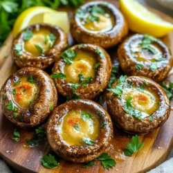 For this dish, you will need: - 500g mushrooms (button or cremini), cleaned and halved - 4 tablespoons unsalted butter, melted - 4 cloves garlic, minced - 1 tablespoon fresh parsley, chopped - 1 teaspoon dried thyme - ½ teaspoon smoked paprika - Salt and pepper to taste - Lemon wedges for serving (optional) These ingredients create a rich and flavorful base. The garlic and butter add a tasty punch to the mushrooms. You can customize this recipe in many ways. Try adding: - 1 tablespoon of grated Parmesan cheese for a cheesy touch. - A pinch of red pepper flakes for some heat. - Different herbs like basil or oregano for a fresh twist. Feel free to experiment with these options based on your taste. If you have allergies, here are some swaps: - Use olive oil instead of butter for a dairy-free option. - Replace mushrooms with zucchini or eggplant for a different flavor. - Use gluten-free seasoning if you need to avoid gluten. These substitutions help you enjoy the dish while keeping your dietary needs in mind. Start by grabbing a mixing bowl. Add 4 tablespoons of melted butter to the bowl. Then, add 4 cloves of minced garlic. Next, toss in 1 tablespoon of chopped parsley and 1 teaspoon of dried thyme. Add ½ teaspoon of smoked paprika. Finally, season with salt and pepper to taste. Mix all these ingredients well until they blend together. This garlic butter marinade will give the mushrooms a rich flavor. Now, take 500 grams of cleaned and halved mushrooms. Place them in the bowl with the garlic butter marinade. Gently toss the mushrooms. Make sure each piece gets coated evenly. This step enhances the taste of the mushrooms. It also helps them cook well in the air fryer. Next, preheat your air fryer to 180°C (350°F). This should take about 5 minutes. After preheating, place the coated mushrooms in the basket. Arrange them in a single layer. This allows them to cook evenly. You may need to work in batches if your air fryer is small. Air fry the mushrooms for 10 to 12 minutes. Shake the basket halfway through to ensure they cook evenly. When done, the mushrooms should be golden and tender. Remove them and drizzle any extra garlic butter on top. Enjoy your flavorful mushrooms! To make your mushrooms tasty, use fresh ingredients. Fresh garlic gives a strong taste. Fresh parsley adds a bright touch. Smoked paprika brings warmth and depth. Mix these well with melted butter. This garlic butter marinade is where the magic happens. Let the mushrooms soak in it for a few minutes. This helps them absorb all the flavors. For even cooking, spread the mushrooms in a single layer. Avoid stacking them. If your air fryer is small, cook in batches. Shake the basket halfway through. This helps the mushrooms cook evenly. You want them to be golden brown and tender. Overcrowding the basket can lead to soggy mushrooms. Serve the mushrooms hot, right from the air fryer. Drizzle any leftover garlic butter on top. It adds a rich flavor. Garnish with more chopped parsley for color. Lemon wedges are a great addition. A squeeze of lemon brightens the dish. You can pair these mushrooms with steak or pasta. They also work well as a side dish for grilled chicken. Enjoy your delicious creation! {{image_2}} You can make your Air Fryer Garlic Butter Mushrooms unique. Try adding fresh herbs like basil or rosemary. A pinch of oregano can also bring a nice flavor. For a kick, add some red pepper flakes. Experiment with spices like cumin or coriander to change the taste. Each new herb or spice can create a different dish. Mushrooms are great, but you can add more veggies. Bell peppers or zucchini work well. Cut them into similar sizes as the mushrooms. Toss them in the garlic butter mix. You can even add halved cherry tomatoes for freshness. More veggies can give you a colorful and tasty meal. You can easily make this dish vegan. Swap the butter for plant-based butter or coconut oil. Use nutritional yeast instead of cheese for a cheesy flavor. Always check the labels to ensure your ingredients are dairy-free. This way, everyone can enjoy these tasty mushrooms! To store leftover mushrooms, let them cool first. Place them in an airtight container. Use parchment paper between layers to keep them fresh. Store the container in the fridge. They will last for about 3-4 days. Always check for any signs of spoilage before using them again. To reheat your mushrooms, use the air fryer again for the best taste. Set the air fryer to 160°C (320°F). Heat them for about 5-6 minutes. This will keep them crispy and tasty. You can also use a microwave, but they may turn soft. If using a microwave, heat them in short bursts of 30 seconds. You can freeze mushrooms for later use, but they need some prep. Clean and slice them first. Then, blanch them in boiling water for 2-3 minutes. Quickly cool them in ice water to stop the cooking. Drain and dry them well. Place them in a freezer bag, removing air. They can last up to 3 months in the freezer. When ready to use, no need to thaw; just cook straight from frozen! Yes, you can use dried mushrooms. However, they need soaking. Soak them in warm water for 20-30 minutes. This helps them soften. After soaking, drain and pat them dry. Then, toss them in the garlic butter marinade. The flavor will be rich and tasty. The best temperature for mushrooms is 180°C (350°F). This heat cooks them evenly without burning. It allows them to become tender and juicy. Preheating the air fryer for about 5 minutes helps, too. This ensures perfect cooking from the start. Cook mushrooms for 10-12 minutes in the air fryer. They should become golden and tender. Shake the basket halfway through cooking. This helps them cook evenly and prevents sticking. Keep an eye on them to avoid overcooking. You can serve these mushrooms with many dishes. They pair well with steak, chicken, or fish. They also taste great on pasta or rice. For a light meal, serve them over a salad. Add lemon wedges on the side for a fresh touch. In this article, we explored how to make Air Fryer Garlic Butter Mushrooms. We covered the key ingredients, step-by-step instructions, and helpful tips for the best flavor. You learned how to try new variations and store leftovers safely. Remember, the air fryer makes cooking simple and fun. With a few basic steps and ingredients, you can enjoy this tasty dish. I hope you feel ready to create your own version soon!