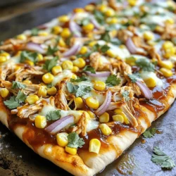- Flatbread options: You can use store-bought flatbread for a quick meal. If you want to make it from scratch, use simple dough with flour and water. Either way, flatbread serves as a great base. - Chicken preparation details: I like to use cooked, shredded chicken. This saves time. You can use rotisserie chicken or cook chicken breasts at home. Just ensure it’s tender and easy to shred. - BBQ sauce suggestions: Choose your favorite BBQ sauce. A sweet or smoky flavor works best. Brands like Sweet Baby Ray’s or Stubb’s offer great options. You can even make your own if you’re feeling adventurous! 1. Preheating the oven: Start by turning your oven to 400°F (200°C). This heat will help make the crust crispy. 2. Mixing chicken with BBQ sauce: In a bowl, take your cooked, shredded chicken. Pour in 1/2 cup of BBQ sauce. Mix well until the chicken gets coated. Add smoked paprika, salt, and pepper to taste. This adds great flavor. 3. Preparing the flatbread: Grab your flatbread. If you bought it, make sure it's ready. Place it on a baking sheet lined with parchment paper. Brush each flatbread lightly with olive oil. This will help it crisp up. 1. Spreading the chicken mixture: Take the BBQ chicken you mixed earlier. Spread it evenly over the flatbreads. Make sure every corner gets some chicken. 2. Layering cheese and toppings: Now, sprinkle 1 cup of shredded mozzarella cheese over the chicken. Next, add the thinly sliced red onions and 1/2 cup of corn kernels. Spread them out so every bite is full of flavor. 3. Baking and checking doneness: Place the flatbreads in the hot oven. Bake for 12-15 minutes. Keep an eye on them. You want the cheese to melt and bubble, and the edges should turn golden brown. After baking, let the flatbreads cool for a couple of minutes. This makes them easier to slice. Enjoy your BBQ Chicken Flatbread Pizza! - Choosing the right BBQ sauce: Pick a BBQ sauce that you love. A sweet sauce makes the pizza rich. A tangy sauce adds a nice kick. Try different brands to find your favorite. - Suggested spices and seasonings: Add smoked paprika for a deeper flavor. A sprinkle of garlic powder gives extra taste. You can also use black pepper for some heat. - How to achieve a crispy flatbread: Brush olive oil on the flatbread before baking. Bake it until the edges are golden brown. Use a pizza stone for even better crispiness. - Ideal pairings and side dishes: Serve with a simple salad for freshness. Coleslaw adds a nice crunch. Pair with a light drink like lemonade to balance flavors. - Presentation ideas: Cut the pizza into wedges and arrange on a large platter. Garnish with cilantro for a pop of color. Use a drizzle of extra BBQ sauce on top for flair. - Best practices for leftovers: Store leftover pizza in an airtight container. Place parchment paper between slices to prevent sticking. Reheat in the oven for the best taste. {{image_2}} You can change this recipe to fit your taste. For proteins, try using shredded jackfruit for a vegan option. It gives a similar texture to chicken. You can also use pulled pork or turkey for a different flavor. If you need cheese alternatives, consider vegan cheese. It melts nicely and works well with BBQ flavors. You can also try goat cheese for a tangy twist. Want to get creative? Add sliced jalapeños for some heat. Pineapple chunks can add a sweet touch. You can also use bell peppers or spinach for extra veggies. In summer, fresh toppings shine. Try adding diced tomatoes or avocado. Fresh arugula gives a nice peppery taste too. These toppings make it light and refreshing. For winter, think comfort. Add roasted sweet potatoes for warmth. You can also sprinkle some feta cheese on top for a rich flavor. These additions will keep you cozy during colder months. To keep your BBQ chicken flatbread pizza fresh, follow these steps: - Cool Down: Allow the pizza to cool for about 10 minutes after baking. This helps to avoid sogginess. - Wrap It Up: Use plastic wrap or aluminum foil for wrapping. This keeps moisture in and flavors strong. - Fridge Storage: Place the wrapped pizza in the fridge. It stays good for 3-4 days. - Freezer Storage: For longer storage, put the pizza in an airtight container. It can last up to 2 months in the freezer. When it's time to enjoy your leftovers, reheating correctly is key: - Oven Method: Preheat your oven to 350°F (175°C). Place the pizza on a baking sheet. Heat for about 10 minutes. This keeps the flatbread crispy. - Microwave Method: If you're short on time, you can use the microwave. Place the pizza on a microwave-safe plate. Heat for about 30-60 seconds. The flatbread may be softer, but it’s quick and easy. For the best taste, I recommend the oven method. It brings back the original texture and flavor. Enjoy every bite! Can I use a different type of flatbread? Yes, you can use any flatbread you like. Pita bread or naan works well too. Just ensure it can hold the toppings without getting soggy. What can I substitute for mozzarella cheese? You can use cheddar, gouda, or even dairy-free cheese if needed. Each type will give a different taste and texture. How long does this dish take to prepare and cook? This dish takes about 25 minutes total: 10 minutes to prep and 15 minutes to bake. Is this recipe suitable for meal prep? Yes, this recipe is great for meal prep. You can prepare the chicken mix and store it in the fridge. Can I make BBQ Chicken Flatbread Pizza ahead of time? You can make it ahead. Just store the cooked flatbreads in the fridge. Reheat them when ready to serve. Where can I find good BBQ Chicken Flatbread Pizza at restaurants? Many casual dining spots offer BBQ chicken flatbreads. Look for places that focus on American or Italian cuisine. This blog post guides you through making BBQ Chicken Flatbread Pizza. We covered ingredients, steps for preparation and baking, plus tips for serving. Remember, you can customize with different proteins or toppings. Storage and reheating tips ensure you enjoy leftovers too. With practice and creativity, you’ll master this dish. Experiment with flavors and make it your own. Enjoy sharing this tasty meal with family and friends. Your homemade flatbread pizza journey starts now!