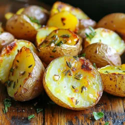 - 1.5 pounds baby potatoes, halved - 3 tablespoons olive oil - 4 cloves garlic, minced Baby potatoes are the star here. Their small size makes them perfect for air frying. They cook quickly and get crispy on the outside. I recommend using fresh baby potatoes for the best flavor. Olive oil adds richness and helps the herbs stick. Minced garlic gives a strong, savory taste. Together, these ingredients make a great base for your dish. - 1 teaspoon dried rosemary - 1 teaspoon dried thyme - 1 teaspoon smoked paprika I love using dried rosemary and thyme. They add a lovely herbal note to the potatoes. Smoked paprika gives a touch of warmth and depth. Together, these herbs create a balanced flavor profile. You can adjust the amounts based on your taste. If you want a stronger flavor, feel free to add more. - Fresh parsley - Salt and pepper Fresh parsley brightens the dish. It adds a pop of color and freshness. Salt and pepper are essential for taste. They enhance all the flavors in the potatoes. Make sure to add salt and pepper to your liking. This simple garnish makes your dish look even more appealing. First, we need to preheat the air fryer. Set it to 400°F (200°C) and let it run for about 5 minutes. This step warms the fryer and helps cook the potatoes evenly. It also makes them crispier! Next, ensure you have the right temperature. A hot air fryer cooks food faster and gives a nice crunch. If the fryer is not hot enough, your potatoes may end up soft instead of crispy. Now, let’s mix the potatoes! Take a large bowl and add 1.5 pounds of halved baby potatoes. Pour in 3 tablespoons of olive oil. The oil helps the seasonings stick. Add 4 cloves of minced garlic, 1 teaspoon of dried rosemary, 1 teaspoon of dried thyme, and 1 teaspoon of smoked paprika. Don’t forget salt and pepper to taste! Toss all the ingredients together. Make sure the potatoes are well coated. This step is key for great flavor! Once your air fryer is ready, it’s time to arrange the potatoes. Place them in the fryer basket in a single layer. This helps them cook evenly and get crispy all around. Now, cook the potatoes at 400°F (200°C) for 15 to 20 minutes. Halfway through, shake the basket gently. This ensures all sides get a nice golden color. Keep an eye on them! When they are crispy and brown, they are ready to come out. Carefully remove the potatoes from the fryer. Garnish with freshly chopped parsley before serving. Enjoy your finger-licking garlic herb baby potatoes! To get your baby potatoes perfectly crispy, adjust the cooking time. Start with 15 minutes, then check for doneness. If they need more time, add 2-3 minutes. This way, you avoid undercooking or burning them. Cooking in a single layer is crucial. It allows hot air to circulate evenly, giving you that golden crunch. You can boost the flavor with extra herbs. Consider adding oregano or basil for a fresh touch. Fresh garlic packs a bigger punch than minced. If you choose fresh, use about 1-2 cloves, finely chopped. This choice makes a big difference in taste and aroma. These potatoes pair well with grilled meats or roasted veggies. They also work great as a snack on their own. For presentation, serve them in a nice bowl and sprinkle extra parsley on top. This adds a pop of color and makes your dish look inviting. Enjoy the flavors and impress your guests! {{image_2}} You can change the taste of your garlic herb baby potatoes easily. Adding cheese brings a creamy touch. Try shredded parmesan or cheddar for a rich flavor. Just sprinkle it on top after cooking. This will melt in and add a nice bite. If you love some heat, try a spicy version. Add chili flakes to the mix before air frying. Start with a pinch and adjust to your liking. This will give your potatoes a nice kick. You can make this dish fit your diet too. For a vegan option, simply skip the cheese. The potatoes still taste great without it. You can also use nutritional yeast for a cheesy flavor. This keeps it plant-based and tasty. If you're gluten-free, rest easy! This recipe is already gluten-free. Just ensure that your spices do not contain any gluten. This way, you can enjoy your potatoes without worry. Using seasonal herbs can change the dish. In spring, add fresh dill or chives for a bright flavor. In the fall, try sage for a warm feel. You can switch herbs based on what you find fresh at the market. Also, feel free to adapt to the vegetables you have. Instead of baby potatoes, use sweet potatoes or carrots. Just adjust the cooking time for different veggies. This keeps the dish fresh and exciting every time you make it. To keep your garlic herb baby potatoes fresh, follow best practices. First, let them cool to room temperature before storing. This helps prevent moisture buildup. Next, place the leftovers in airtight containers. These containers help keep out air and moisture, keeping your potatoes tasty. If you have a lot, divide them into smaller containers. This way, you only open what you need. Reheating these potatoes is easy, and the air fryer works best. Preheat your air fryer to 350°F (175°C). Place the potatoes in the basket in a single layer. Heat them for about 5-7 minutes. This method keeps them crispy. If you want, shake the basket halfway through. This helps them heat evenly and stay crunchy. You can freeze cooked garlic herb baby potatoes if you have extras. Let them cool completely. Then, place them in freezer-safe bags. Squeeze out as much air as possible before sealing. They will stay good for up to three months. When you want to eat them, thaw them in the fridge overnight. For best results, reheat them in the air fryer after thawing. This way, they regain their crispiness and taste. You can use many types of baby potatoes. Here are some favorites: - Yukon Gold: These have a buttery flavor and creamy texture. - Red Potatoes: These are slightly sweet and great for roasting. - Fingerling Potatoes: Their unique shape adds fun to the dish. All these potatoes work well in this recipe. They soak up the garlic and herbs nicely, making them more tasty. You can tell the potatoes are done by looking for a few signs: - Color: They should be golden brown. - Crispiness: The outside should feel crunchy. - Fork Test: Use a fork to poke them. They should feel soft inside. If you see these signs, your potatoes are ready to enjoy! Yes, you can cook these garlic herb baby potatoes using other methods. Here are some options: - Oven: Bake them at 425°F (220°C) for about 25-30 minutes. Toss them halfway through for even cooking. - Stovetop: Boil the potatoes first, then sauté them in a pan with oil and herbs until they are crispy. These methods still give you that tasty garlic and herb flavor. This blog post covered how to make garlic herb baby potatoes in an air fryer. We discussed the main ingredients like baby potatoes, olive oil, and garlic. I shared tips for achieving crispiness and enhancing flavor with herbs. You can also try fun variations and dietary swaps. Remember to store leftovers properly and reheat them for the best taste. With these steps and tips, you’ll master a tasty side dish that everyone will love. Enjoy creating this simple yet delicious recipe!