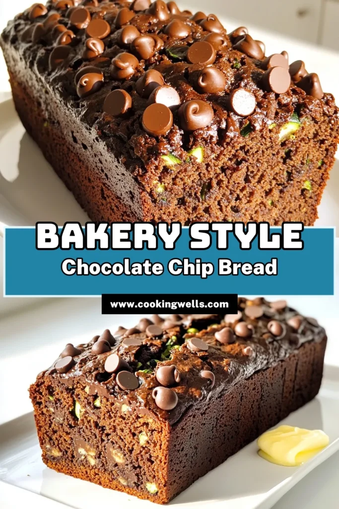 Indulge in the ultimate Chocolate Chip Zucchini Bread Bakery-Style that combines wholesome ingredients with sweet chocolate goodness! This easy-to-follow recipe features grated zucchini, rich cocoa, and plenty of semi-sweet chocolate chips for a delicious twist. Perfect for breakfast or a snack, this bread is sure to impress. Click through to discover the full recipe and elevate your baking game today! #ChocolateChipBread #ZucchiniRecipes #BakeryStyle #BakingFun