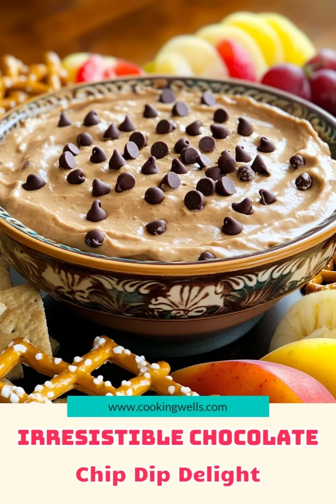 Indulge in the creamy goodness of Chocolate Chip Cookie Dough Dip! This delightful treat combines softened cream cheese, butter, brown sugar, and mini chocolate chips for a sweet snack that's perfect for any gathering. In just 10 minutes of prep, you can whip up a delicious dip served with graham crackers, pretzels, or fresh fruit. Click to explore the full recipe and savor every bite! #ChocolateChipDip #SweetTreats #PartySnacks #DessertRecipes