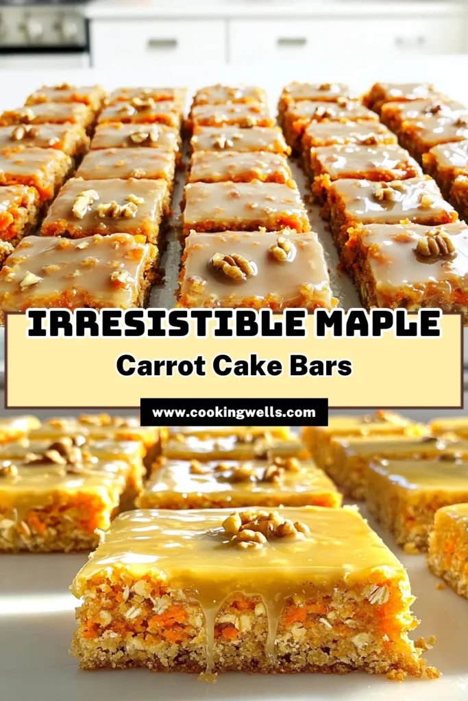 Indulge in the deliciousness of Maple Glazed Carrot Cake Bars! These moist and flavorful bars combine grated carrots, oats, and a sweet maple glaze for the perfect dessert or snack. With simple ingredients and easy instructions, you'll have these tasty treats ready in no time. Click to explore the full recipe and elevate your baking game today! #CarrotCake #BakingRecipes #MapleDesserts #SweetTreats
