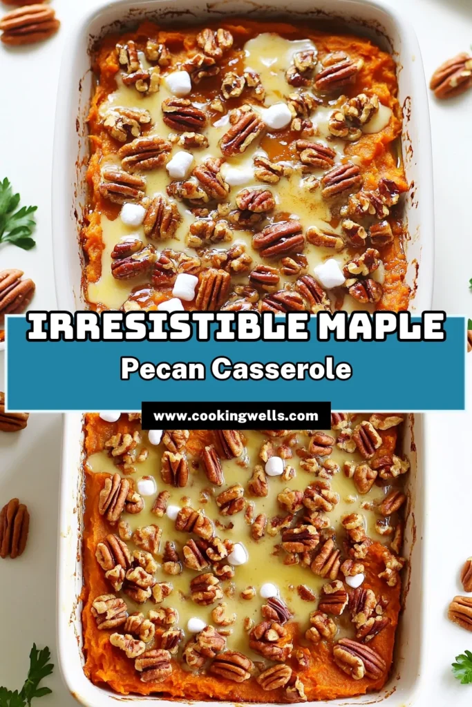 Indulge in this delicious Maple Pecan Sweet Potato Casserole that's perfect for your next gathering! This creamy, sweet, and nutty dish combines the goodness of sweet potatoes with the rich flavors of maple syrup and crunchy pecans. It’s easy to make and sure to impress. Click through for the full recipe and learn how to create this mouthwatering side dish that will be the star of your table! #SweetPotatoCasserole #MaplePecan #FallFlavors #ComfortFood