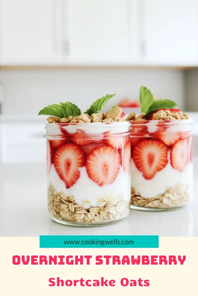 Start your day off right with these delicious Strawberry Shortcake Overnight Oats! With creamy Greek yogurt, fresh strawberries, and a hint of sweetness, this easy recipe is a healthy breakfast option you’ll love. Perfect for meal prep, you can enjoy a delightful breakfast in minutes. Click to discover how to make this tasty treat and impress your mornings! #OvernightOats #HealthyBreakfast #StrawberryShortcake #MealPrepIdeas