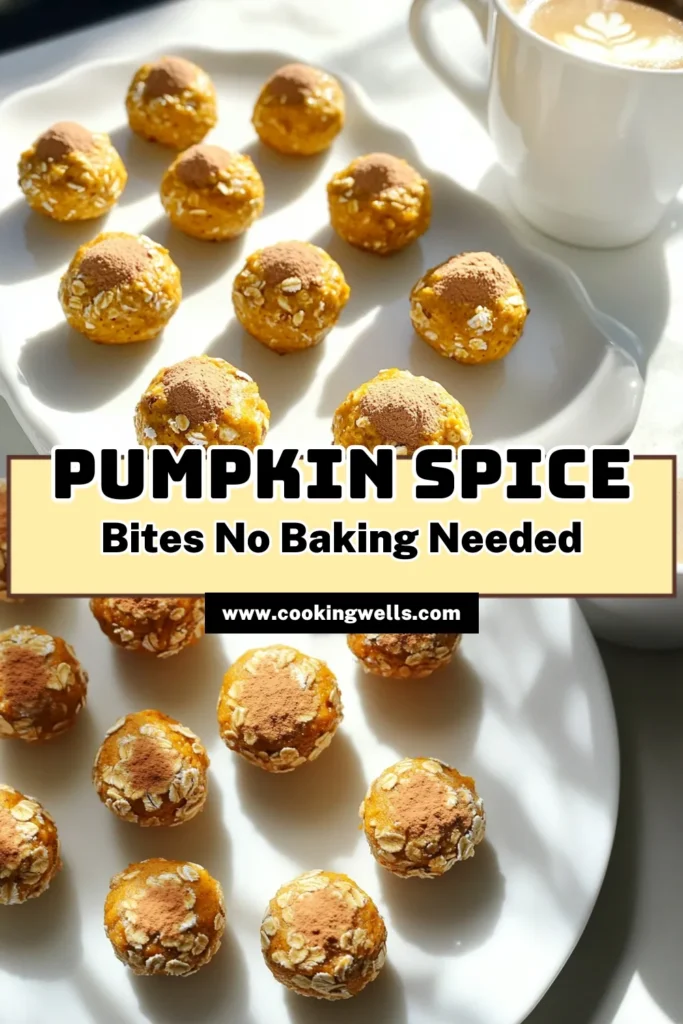 Indulge in the flavors of fall with these easy No-Bake Pumpkin Spice Latte Bites! Perfect for a quick treat, these bites combine rolled oats, almond butter, pumpkin puree, and a hint of coffee for a delicious snack that's ready in no time. Whip up a batch in just 10 minutes and delight your taste buds. Click through to explore this simple recipe and make your autumn gatherings extra special! #PumpkinSpice #NoBakeTreats #FallRecipes #HealthySnacks