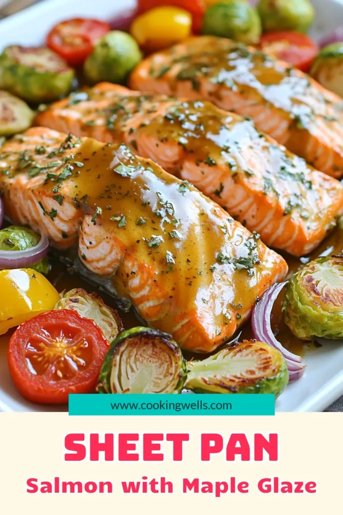 Savor the delicious flavors of Sheet-Pan Maple Dijon Salmon and Veggies with this easy recipe! Perfect for busy weeknights, this dish combines tender salmon with vibrant veggies, all roasted to perfection in just 30 minutes. You'll love the sweet and savory maple Dijon glaze that ties it all together. Click through for the full recipe and make your next meal a breeze! #SalmonRecipe #EasyDinner #HealthyEating #SheetPanMeals