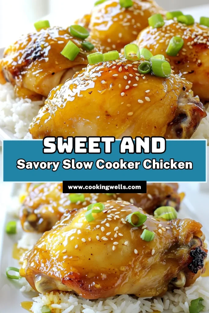 Savor the delicious flavors of Slow Cooker Honey Garlic Chicken Thighs! This easy recipe combines tender chicken with a sweet and savory honey garlic sauce, perfect for busy weeknights. Just a few simple ingredients and your slow cooker do all the work! Ready in hours, this dish is a family favorite that pairs wonderfully with rice or veggies. Click through for the full recipe and impress your loved ones! #SlowCookerRecipes #ChickenThighs #HoneyGarlic #EasyDinnerIdeas