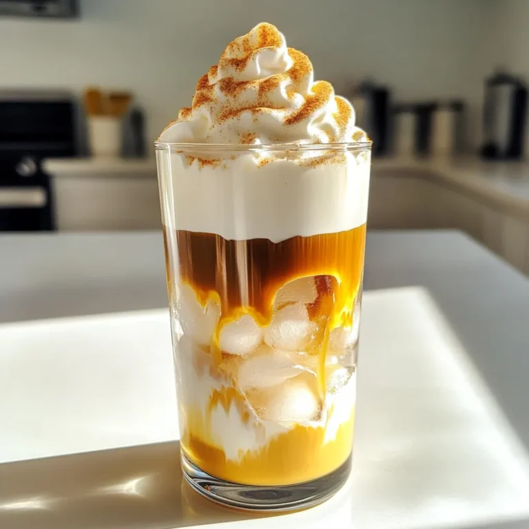 To make a delicious Pumpkin Spice Cold Foam Brew, you need the following key ingredients: - 1 cup cold brewed coffee - 1/2 cup milk (or non-dairy alternative) - 1 tablespoon pumpkin puree - 1 tablespoon maple syrup (adjust for sweetness) - 1/2 teaspoon vanilla extract - 1/2 teaspoon pumpkin spice mix (plus extra for garnish) - Ice cubes These ingredients come together to create a rich and creamy drink that feels like a warm hug. You can add a few optional ingredients to make your brew even better: - Whipped cream: This adds a sweet, creamy touch. - Extra pumpkin spice: A sprinkle on top gives a nice aroma. Feel free to mix and match to find your perfect flavor! To create this tasty drink, you will need some handy tools: - Blender: This is key for making the cold foam. - Tall glass: Perfect for serving your brew. - Measuring spoons: For accurate ingredient amounts. With these tools, you'll whip up your Pumpkin Spice Cold Foam Brew in no time. Enjoy making it! To make the pumpkin spice cold foam, gather your ingredients. You need milk, pumpkin puree, maple syrup, vanilla extract, pumpkin spice mix, and ice cubes. 1. Combine Ingredients: In a blender, add 1/2 cup of milk, 1 tablespoon of pumpkin puree, 1 tablespoon of maple syrup, 1/2 teaspoon of vanilla extract, and 1/2 teaspoon of pumpkin spice mix. Toss in a handful of ice cubes. 2. Blend: Blend on high speed for about 30 seconds. You want the mixture to be frothy and well combined. This foam is the star of your drink. Now it’s time to put your drink together. 1. Fill the Glass: Take a tall glass and fill half of it with cold brewed coffee. Make sure to add some ice cubes for a chill. 2. Pour the Foam: Slowly pour your pumpkin spice foam over the cold brew. Watch it layer beautifully. 3. Top It Off: If you like, add whipped cream on top. Sprinkle some extra pumpkin spice for a nice touch. To get the best foam, here are some easy tips: - Use Cold Ingredients: Cold milk and coffee make the foam frothier. - Don't Overblend: Blend just until frothy. Overblending can make it too runny. - Adjust Sweetness: If you want it sweeter, add more maple syrup. Start with a small amount and taste. With these steps and tips, your pumpkin spice cold foam brew will be a tasty treat! To create a rich, frothy foam, use a high-speed blender. This helps blend air into the milk mixture. Start with cold milk. Cold milk froths better than warm milk. Use a mix of milk and pumpkin puree for a creamy texture. Blend for about 30 seconds for the best results. If you find your foam too thin, add a bit more pumpkin puree. The key to a great drink is balance. I recommend starting with one tablespoon of maple syrup. Taste it. If you want more sweetness, add a little more. You can also adjust the pumpkin spice mix. If you love spice, add a pinch more for a stronger flavor. Use pure vanilla extract for a rich taste. You can prep your foam in advance. Blend the milk, pumpkin puree, and spices the night before. Store it in the fridge. When morning comes, just give it a quick blend again. If you plan to make several servings, double the recipe. This way, you save time on busy mornings. Enjoy your coffee treat without the rush! {{image_2}} You can easily make this drink vegan. Just swap the milk for a non-dairy milk. Almond, oat, or coconut milk work well. Each choice adds a unique flavor. For a creamier texture, try using oat milk. It blends nicely with the pumpkin. Want to mix it up? Add flavor to the foam! A tablespoon of caramel syrup gives a sweet kick. Or try vanilla extract for a smooth taste. You can also use hazelnut syrup for a nutty twist. Be creative! Each flavor makes the drink special. Make this drink festive for the holidays. Add a pinch of nutmeg or ginger to the foam. These spices give it extra warmth. You can also mix in a bit of cocoa powder for a chocolatey touch. This drink can fit any season and mood! Store leftover cold brew in an airtight container. Use a glass jar or a bottle with a lid. Keep it in the fridge for up to two weeks. This way, you can enjoy it later. Just remember, the taste might change after a few days. If it gets too strong, add some water or milk to lighten it. Pumpkin spice foam stays fresh for a short time. Store it in a sealed container in the fridge. Use it within three days for the best taste. If it separates, just give it a quick stir. You can also freeze it in ice cube trays. This way, you can pop out a cube when you want some foam. Just thaw and blend it again for freshness. Cold brew is best cold, so don't reheat it. If you want warmth, mix it with hot water or milk. For the pumpkin spice foam, do not heat it either. Instead, blend it again to bring back the froth. This keeps the texture smooth and creamy. Pour it over your cold brew, and enjoy your drink! Pumpkin Spice Cold Foam Brew is a tasty coffee drink. It mixes cold-brewed coffee with a creamy pumpkin spice foam. You start with cold coffee, then blend milk, pumpkin puree, maple syrup, and spices. This drink looks pretty and tastes like fall. It’s perfect for anyone who loves pumpkin spice flavors. Yes, you can use regular coffee. Just brew your coffee strong and let it cool down. Cold brew has a smooth taste, but hot coffee works too. Make sure you chill it before you add the foam. The cold foam will still taste great on hot coffee. To make your Pumpkin Spice Cold Foam Brew vegan, use a non-dairy milk. Almond milk, oat milk, or coconut milk all work well. You can also check the maple syrup to ensure it’s pure and vegan. This way, you enjoy the same tasty drink without any dairy. This blog post explored how to make a delicious Pumpkin Spice Cold Foam Brew. You learned about the key ingredients and the right tools. I shared step-by-step instructions to prepare this tasty drink at home. We discussed tips for a creamy foam and ways to tweak its flavor. If you're busy, I provided ways to make it ahead. Making this drink can be fun and easy. Enjoy experimenting with flavors and variations. Happy brewing!
