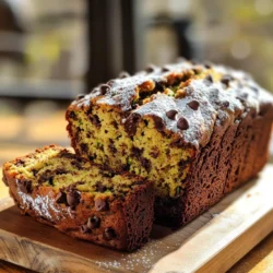 - Grated Zucchini Use about 1 medium zucchini to get 1 cup. Grating it adds moisture. - All-Purpose Flour One cup of this flour gives a nice texture to the bread. - Whole Wheat Flour Half a cup adds fiber and a nutty flavor. - Sugars (Granulated & Brown) Combine 3/4 cup of granulated sugar and 1/2 cup of brown sugar. This mix sweetens the bread and gives it depth. - Oils (Vegetable or Coconut) Use 1/2 cup of vegetable oil or melted coconut oil. This keeps the bread moist. - Eggs and Vanilla Extract Two large eggs and 1 teaspoon of vanilla extract bind the mix and add flavor. - Baking Agents (Baking Soda & Baking Powder) One teaspoon of baking soda and half a teaspoon of baking powder help the bread rise well. - Seasoning (Salt & Cinnamon) A half teaspoon of salt and 1 teaspoon of ground cinnamon enhance the flavors nicely. - Chocolate Chips and Optional Walnuts Stir in 1/2 cup of semi-sweet chocolate chips. You can add 1/4 cup of chopped walnuts for extra crunch. These ingredients blend together to create a moist and flavorful treat. Each one plays a key role in making the chocolate chip zucchini bread a hit! - Preheating the Oven Start by preheating your oven to 350°F (175°C). This ensures an even bake for your bread. - Preparing the Loaf Pan Grease a 9x5 inch loaf pan with non-stick spray. You can also line it with parchment paper. This makes removing the bread easy. - Mixing Wet Ingredients In a large bowl, combine 1 cup of grated zucchini, 1/2 cup of vegetable oil, 3/4 cup of granulated sugar, and 1/2 cup of brown sugar. Add 2 large eggs and 1 teaspoon of vanilla extract. Whisk until smooth. - Mixing Flour and Baking Agents In another bowl, mix 1 cup of all-purpose flour, 1/2 cup of whole wheat flour, 1 teaspoon of baking soda, 1/2 teaspoon of baking powder, 1/2 teaspoon of salt, and 1 teaspoon of ground cinnamon. Ensure all dry ingredients are well blended. - Incorporating Dry Into Wet Gradually add the dry mix into the wet mixture. Fold gently until just combined. Be careful not to over mix, as this can make the bread tough. - Pouring the Batter Pour the batter into the prepared loaf pan. Smooth the top with a spatula for an even bake. - Baking Time and Doneness Check Bake for 50-60 minutes. To check doneness, insert a toothpick into the center. It should come out clean or with a few moist crumbs. If you see wet batter, it needs more time. Once done, let it cool for 15 minutes in the pan before transferring it to a wire rack. - Avoiding Overmixing: When you mix the wet and dry ingredients, do it gently. Overmixing can make your bread tough. You want to keep a light and airy texture. Fold the ingredients just until combined. It’s okay if there are a few lumps. - Achieving the Perfect Texture: The key to moist bread is the zucchini. Grate it finely, but do not press out all the moisture. This keeps your bread soft. If your batter seems too thick, add a splash of milk to loosen it. - Serving Suggestions: Serve your chocolate chip zucchini bread warm. A dusting of powdered sugar adds a nice touch. For a treat, top with a scoop of vanilla ice cream. This makes it a dessert everyone will love. - Storing & Gift-Wrapping Ideas: To store, wrap the bread in plastic wrap. Keep it at room temperature for a few days. For gifts, slice the bread and wrap it in parchment paper. Tie it with twine for a rustic look. - Why Use Zucchini?: Zucchini adds moisture without extra fat. It’s low in calories and high in fiber. This makes your bread healthier. You get great taste without guilt. - Nutritional Information: Each slice of chocolate chip zucchini bread is packed with nutrients. It contains vitamins A and C, plus potassium. The zucchini helps keep your digestion smooth, too. Enjoy this treat knowing it's good for you! {{image_2}} Additional Chocolate Variants You can boost the chocolate flavor by adding different types of chocolate. Use dark chocolate chips or even white chocolate chips for a fun twist. You could also melt chocolate and mix it into the batter for extra richness. This enhances the sweet taste and makes each slice even more delightful. Other Nut Options While walnuts add a nice crunch, you can try other nuts too. Pecans or hazelnuts work well and give a unique flavor. Chop them finely and fold them into the batter. This adds texture and a different taste to your zucchini bread. Gluten-Free Options If you need a gluten-free version, swap the all-purpose flour with a gluten-free blend. Make sure it contains xanthan gum for a good texture. This allows everyone to enjoy the bread without worry. Sugar Substitutes For a healthier option, use natural sweeteners like honey or maple syrup. You can also try coconut sugar as a substitute for brown sugar. These swaps can lower the overall sugar content while keeping the bread sweet and tasty. Adding Spices or Flavorings In the fall, add spices like nutmeg or pumpkin spice for a festive touch. You can also mix in some orange zest for a bright flavor. This keeps your zucchini bread fun and fresh, no matter the season. Holiday Versions For the holidays, consider adding dried fruits like cranberries or raisins. This gives a festive look and taste. You can also drizzle a simple icing on top for a special treat that looks great on any holiday table. Room Temperature You can store chocolate chip zucchini bread at room temperature for up to three days. Keep it in an airtight container or wrap it tightly in plastic wrap. This keeps it moist and tasty. Refrigeration If you want it to last longer, place the bread in the fridge. It will stay fresh for about a week. Use a container or wrap it well to prevent drying out. How to Freeze Properly Freezing is a great option if you have extra bread. First, slice the bread or leave it whole. Wrap it in plastic wrap, then place it in a freezer bag. Remove as much air as you can before sealing. This keeps the bread fresh. Thawing Instructions When you are ready to enjoy it, take it out of the freezer. Leave it in the fridge overnight to thaw. You can also leave it at room temperature for a few hours. It will taste just as good! Best Before Dates Chocolate chip zucchini bread is best eaten within a week. If properly stored, it can last up to three months in the freezer. Always check for the best taste. Signs of Spoilage Look for signs like mold, an off smell, or a dry texture. If you see any of these, it’s time to toss the bread. Eating spoiled food is never a good idea! Can I substitute zucchini for other vegetables? Yes, you can use carrots or squash. Both add moisture and flavor. How long can I store Chocolate Chip Zucchini Bread? You can store it at room temperature for about three days. For longer storage, refrigerate it for up to a week. Can this recipe be made as muffins? Absolutely! Just fill muffin tins with the batter. Bake for 20-25 minutes. What can I use instead of eggs for a vegan version? Try using flaxseed meal or unsweetened applesauce. Both work well in this recipe. How do I know when the zucchini bread is done baking? Insert a toothpick into the center. If it comes out clean or with a few crumbs, it's done. In this article, we explored how to make delicious Chocolate Chip Zucchini Bread. We covered the key ingredients, step-by-step instructions, useful baking tips, and creative variations. You learned about storage tips to keep your bread fresh and answers to common questions. Zucchini bread is easy, tasty, and versatile. Enjoy your baking journey and experiment with flavors! It’s a fun way to use zucchini while creating a treat everyone loves.