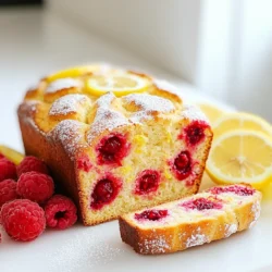To make this delightful raspberry lemon bread, gather these fresh ingredients: - 1 cup fresh raspberries - 1 tablespoon lemon zest - 2 tablespoons fresh lemon juice These ingredients add bright flavors and a burst of color to your bread. The raspberries bring sweetness, while the lemon zest and juice add a tangy kick. You will also need some key baking essentials to create the perfect loaf: - 1 cup all-purpose flour - 1/2 cup sugar - 1/2 teaspoon baking powder - 1/4 teaspoon baking soda - 1/4 teaspoon salt - 1/2 cup unsalted butter, softened - 2 large eggs - 1/2 cup Greek yogurt - 1 teaspoon vanilla extract These ingredients work together to give the bread its structure and flavor. Make sure to use fresh baking powder and baking soda for the best rise. For an extra touch, consider these optional toppings and garnishes: - Powdered sugar for dusting Dusting with powdered sugar adds sweetness and makes the bread look pretty. You can also garnish with extra raspberries or lemon slices for a lovely presentation. 1. Start by preheating your oven to 350°F (175°C). Grease a 9x5-inch loaf pan with butter or non-stick spray. 2. In a small bowl, toss the fresh raspberries with a teaspoon of flour. This helps keep them from sinking in the batter. Set them aside. 3. In a large bowl, whisk together the all-purpose flour, sugar, baking powder, baking soda, and salt. Mix well to combine. 4. In another bowl, cream the softened butter until it is light and fluffy. Add the eggs one at a time, mixing well after each addition. 5. Next, add the Greek yogurt, lemon zest, vanilla extract, and fresh lemon juice to the butter mixture. Stir until everything is well combined. 6. Gradually add the dry ingredients to the wet mixture. Stir gently until just combined. Be sure not to overmix. 7. Carefully fold in the floured raspberries. Distribute them evenly throughout the batter. 8. Pour the batter into your prepared loaf pan. Smooth the top with a spatula for an even bake. 9. Bake in the preheated oven for 50-60 minutes. Check for doneness by inserting a toothpick into the center. It should come out clean. 10. When done, take the bread out of the oven. Let it cool in the pan for about 10 minutes. Then, transfer it to a wire rack to cool completely. 11. For serving, dust the top of the loaf with powdered sugar if you like. This adds a sweet touch. Slice and serve on a decorative platter. Garnish with fresh raspberries and lemon slices for a lovely look. To get that soft and moist texture, use room temperature ingredients. This helps the butter mix well. Cream the butter until it is light and fluffy. This adds air, making the bread rise better. Avoid overmixing the batter. Stir just until the dry and wet ingredients blend. If you mix too much, the bread can turn out dense. Raspberries are a joy in this bread, but they can sink. To keep them floating, toss them in a bit of flour before adding them to the batter. This light coating helps them stay suspended. Gently fold the floured raspberries into the batter. Be careful not to break them apart. This way, each slice will have sweet bursts of raspberry. To keep your Raspberry Lemon Bread fresh, wrap it tightly in plastic wrap. This prevents air from drying it out. Store it at room temperature for up to three days. If you want to keep it longer, freeze it. Slice the bread before freezing for easy thawing. When ready to eat, let it thaw in the fridge overnight. You can also warm it in the oven for a few minutes. This brings back its fresh-baked feel. {{image_2}} To make gluten-free raspberry lemon bread, swap the all-purpose flour for a gluten-free blend. Look for a mix that contains xanthan gum. This helps mimic the texture of regular flour. Follow the same steps in the recipe. The end result will be just as tasty and fluffy. For a crunchy twist, add nuts or seeds to your batter. Chopped walnuts or sliced almonds work well. You can also try sunflower seeds or chia seeds. Mix in about half a cup to the batter. This not only adds flavor but also boosts nutrition. If you want to switch things up, try using other fruits. Blueberries or diced strawberries can replace raspberries. Each fruit brings a unique taste. You can also mix fruits for a fun flavor combo. Adjust the lemon zest based on the fruit you choose. This keeps the lemon flavor bright and fresh. To keep your Raspberry Lemon Bread fresh, place it in an airtight container. You can also wrap it tightly in plastic wrap. This will help lock in moisture and flavor. Store it at room temperature for up to three days. If you live in a warm area, store it in the fridge. This will help prevent mold. If you want to save your bread for longer, freezing is a great option. First, let the bread cool completely. Then, wrap it tightly in plastic wrap. After that, place it in a freezer bag. Be sure to squeeze out any air before sealing. This will help prevent freezer burn. You can freeze it for up to three months. To reheat your Raspberry Lemon Bread, remove it from the fridge or freezer. If it's frozen, let it thaw in the fridge overnight. For best results, preheat your oven to 350°F (175°C). Place the bread on a baking sheet and cover it loosely with foil. Heat for about 10-15 minutes. If you want, you can also slice and microwave it for 20-30 seconds. Enjoy your warm and delightful bread! Yes, you can use frozen raspberries. They work well in this recipe. Just remember to thaw them first. Drain any extra liquid before adding them to the batter. This helps keep your bread from getting soggy. If you don't have Greek yogurt, try using sour cream or plain yogurt. You can also use applesauce for a lighter option. These substitutes keep the bread moist and tasty. Check your bread after 50 minutes. Insert a toothpick into the center. If it comes out clean, your bread is ready. If not, bake for another 5-10 minutes. The top should be golden brown. Yes, you can make this bread vegan. Replace the eggs with flaxseed meal mixed with water. Use a plant-based yogurt instead of Greek yogurt. Substitute the butter with coconut oil or a vegan butter. Serve this bread warm or at room temperature. Dust the top with powdered sugar for a sweet touch. You can slice it and serve with whipped cream or a scoop of vanilla ice cream. Pair it with tea or lemonade for a perfect afternoon snack. This blog post covered all you need for delicious raspberry lemon bread. We explored fresh ingredients, essential baking supplies, and tips for amazing results. I shared steps from prep to serving and suggested variations to try. Remember, you can store and freeze your bread for later. If you have questions, our FAQ section has answers. Enjoy making your bread and experimenting with flavors. Your kitchen will smell fantastic, and your taste buds will thank you!