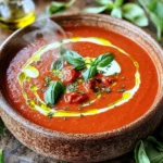 To make this one-pot creamy roasted tomato soup, you need: - 2 lbs ripe tomatoes - 1 medium onion - 4 cloves garlic - 2 tablespoons olive oil These main ingredients set the base for a rich and flavorful soup. The ripe tomatoes bring sweetness, while the onion adds depth. Garlic gives it a nice kick. For herbs and seasoning, gather: - 1 teaspoon dried oregano - 1 teaspoon dried basil - Salt and pepper These herbs enhance the soup's taste. Oregano and basil add warmth and earthiness. Adjust salt and pepper to match your taste. For the broth and cream, you will need: - 4 cups vegetable broth - 1 cup heavy cream (or coconut milk for a dairy-free option) - Fresh basil for garnish The vegetable broth creates a savory base. Heavy cream or coconut milk makes it creamy and smooth. Fresh basil on top adds a pop of color and flavor. This soup is not just simple; it is a comforting dish that warms your heart. Enjoy making this delightful recipe! 1. First, preheat your oven to 400°F (200°C). This step warms up the oven, so your soup roasts evenly. 2. Next, take 2 lbs of ripe tomatoes and cut them in half. Then, chop 1 medium onion. Add 4 cloves of minced garlic to the mix. 1. On a large baking sheet, arrange the halved tomatoes, chopped onion, and minced garlic. Make sure they are spread out well. 2. Drizzle 2 tablespoons of olive oil over the mixture. Sprinkle 1 teaspoon of dried oregano, 1 teaspoon of dried basil, salt, and pepper on top. Toss everything to coat nicely. 3. Roast the mixture in the oven for about 25-30 minutes. You want the tomatoes to be caramelized and soft. 1. After roasting, transfer the mixture to a large pot. 2. Pour in 4 cups of vegetable broth and bring it to a boil over medium heat. Reduce the heat and let it simmer for about 10 minutes. This helps the flavors mix well. 3. Remove the pot from the heat. Blend the mixture using an immersion blender until it's smooth. If you don’t have one, carefully pour the mixture into a countertop blender in batches. 4. Once blended, stir in 1 cup of heavy cream or coconut milk. Return the pot to low heat until it warms through. Taste and adjust seasoning with more salt and pepper if needed. Choosing ripe tomatoes is key. Use fresh, in-season tomatoes for the best taste. They should be firm and red. If you can’t find fresh ones, canned whole tomatoes work too. Adjusting the seasoning is also important. Start with salt and pepper, then taste. Add more until it's just right for you. I prefer using an immersion blender for this soup. It’s easy and safe. Just blend right in the pot. If you use a countertop blender, let the soup cool a bit. Hot liquids can splatter, so only fill the blender halfway. Hold the lid down securely while blending. Pair your soup with crusty bread or a grilled cheese sandwich. These add a nice crunch. For garnishing, sprinkle fresh basil on top. You can also drizzle a little olive oil or add croutons for extra flavor. Making it look pretty makes it taste better! {{image_2}} You can easily make this soup dairy-free. Just swap the heavy cream for coconut milk. Coconut milk adds a rich, creamy texture. It also brings a hint of sweetness. This change keeps the soup smooth and delicious without dairy. You can boost the soup with more veggies. Try adding chopped carrots or bell peppers. They add color and nutrition. You can also stir in some cooked grains, like quinoa or rice, for extra heartiness. For a fun twist, make grilled cheese croutons. Just toast bread with cheese until golden. Cut them into small squares and float them on top of the soup. They add crunch and extra flavor. Want some heat? Add red pepper flakes or cayenne pepper. Start with a small amount and taste. You can always add more if you want it spicier. Herbs can also change the flavor. Try adding fresh thyme or rosemary. These herbs can bring new life to your soup. Experiment with what you like best! To store leftover soup, let it cool first. Then, pour it into airtight containers. Make sure to leave some space at the top for expansion. It stays fresh for about 3 to 5 days in the fridge. I recommend using glass or BPA-free plastic containers. They keep flavors in and are easy to clean. For proper freezing, let the soup cool completely. Then, use freezer-safe containers or bags. Squeeze out any air before sealing them. This soup can last for about 3 months in the freezer. Just remember, the longer it stays, the more it may lose flavor. To reheat without losing flavor, use low heat on the stovetop. Stir often to keep it smooth. If you want to use a microwave, heat in short bursts. Stir in between to ensure even heating. This way, you can enjoy a warm and tasty bowl every time. Yes, you can make this soup ahead of time. After cooking, let it cool. Transfer it to a container and store it in the fridge. It stays fresh for up to three days. To reheat, warm it on the stove over low heat. Stir gently and add water if it gets too thick. If you want a lighter option, use milk instead of heavy cream. You can also try nut creams like cashew or almond cream. These alternatives give a nice flavor while making the soup dairy-free. Coconut milk is great too, adding a sweet twist. Leftover soup lasts about three days in the fridge. For longer storage, freeze it. In the freezer, it keeps for up to three months. Make sure to use airtight containers or freezer bags. Label them for easy access later. This recipe is not vegan because it uses heavy cream. To make it vegan, swap the heavy cream for coconut milk or any nut cream. Ensure that the vegetable broth is also vegan. With these changes, you can enjoy a creamy, plant-based soup. This soup blends ripe tomatoes, onion, and garlic with herbs for a tasty treat. Roasting the ingredients boosts flavor, while cream adds richness. You can adjust to fit your taste with dairy-free or spicy options. Proper storage helps keep leftovers fresh. I encourage you to try this simple recipe and enjoy unique variations. Making this soup not only warms your belly but also sparks creativity in the kitchen. Dive in and savor the deliciousness you create.