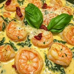 To make creamy sun-dried tomato shrimp, you need: - 1 pound large shrimp, peeled and deveined - 1 cup sun-dried tomatoes, chopped (in oil for richer flavor) - 1 cup heavy cream - 2 cloves garlic, minced - 1 small onion, diced - 1 cup fresh spinach - 1 teaspoon Italian seasoning - 1 tablespoon olive oil - Salt and pepper to taste - Fresh basil leaves for garnish - Grated Parmesan cheese (optional) You can swap ingredients based on what you have. Use fresh tomatoes if you can't find sun-dried ones. For a lighter sauce, use half-and-half instead of heavy cream. If you're out of shrimp, try chicken or tofu. You can also skip the cheese for a dairy-free option. Choose large shrimp for a nice bite. Fresh shrimp taste best, but frozen works fine too. Look for sun-dried tomatoes packed in oil for added flavor. Fresh spinach should be bright green and crisp. Good quality olive oil enhances the dish. Always check your spices for freshness to ensure great taste. To make creamy sun-dried tomato shrimp, gather your ingredients first. You will need shrimp, sun-dried tomatoes, heavy cream, garlic, onion, spinach, and seasonings. Prepare your workspace by chopping and measuring everything. This will help you cook smoothly and quickly. 1. Heat a large skillet over medium heat. Add one tablespoon of olive oil. 2. Once the oil is hot, add the diced onion. Sauté for 3-4 minutes until it looks clear. 3. Next, add two cloves of minced garlic. Cook for one minute until it smells great. 4. Toss in one cup of chopped sun-dried tomatoes and one teaspoon of Italian seasoning. Stir well and cook for 2-3 minutes. This lets the flavors mix nicely. 5. Now, add one pound of shrimp to the skillet. Cook for 3-4 minutes until the shrimp turn pink and opaque. 6. Pour in one cup of heavy cream. Stir it all together. Bring this to a gentle simmer for about 5 minutes. It should thicken a bit. 7. Add one cup of fresh spinach. Cook until the spinach wilts, which takes about 2 minutes. Season with salt and pepper to make it taste just right. 8. You can serve this dish over pasta or rice if you like. Garnish with fresh basil leaves and grated Parmesan cheese if desired. - Use fresh or thawed shrimp. Frozen shrimp can be watery and less flavorful. - Do not overcook shrimp. They cook fast and should be pink and firm when ready. - If you are unsure, take one shrimp out to test. It should be opaque throughout. - Always add shrimp last to keep them tender and juicy. - Keep an eye on the heat. Too high can make shrimp rubbery. To make this dish pop, use sun-dried tomatoes packed in oil. The oil adds a rich taste. You can also add a splash of white wine before the cream. This brings depth to the sauce. Fresh herbs like thyme or oregano can boost flavor too. For a creamier sauce, use full-fat cream. You can also mix in some cream cheese for extra richness. If you want a lighter version, try half-and-half instead. Adding a bit of grated Parmesan cheese at the end makes it even more indulgent. Don’t overcook the shrimp. They should be pink and opaque, about 3-4 minutes max. If you cook them too long, they will get rubbery. Also, don’t skip the garlic. It adds a lovely aroma. Lastly, taste your dish before serving. Adjust salt and pepper to your liking. {{image_2}} You can boost the flavor and nutrition of your creamy sun-dried tomato shrimp by adding vegetables. Here are some great options: - Bell Peppers: Dice red or yellow bell peppers for sweetness. - Zucchini: Chop zucchini into small pieces for a light crunch. - Mushrooms: Sautéed mushrooms add a rich, earthy flavor. - Broccoli: Florets can give a nice bite and color. Add these veggies when you cook the onion, letting them soften before adding garlic. This gives a nice blend of taste and texture. If shrimp isn’t your favorite, try other proteins. Here are some tasty swaps: - Chicken: Use diced chicken breast for a heartier dish. - Scallops: These add a sweet, delicate flavor. - Tofu: For a plant-based option, use firm tofu, cubed and sautéed. Adjust cooking time based on the protein. For chicken, cook until it reaches 165°F for safety. You can enjoy this dish gluten-free with a few simple changes: - Pasta: Use gluten-free pasta made from rice or corn. - Rice: Serve over white, brown, or cauliflower rice for a healthy option. - Zoodles: Spiralized zucchini makes a great low-carb base. Always check labels on pre-made products to ensure they are gluten-free. Enjoy your meal without worry! To keep your creamy sun-dried tomato shrimp fresh, let it cool first. Place it in an airtight container. Store it in the fridge for up to three days. Make sure to label the container with the date. This helps you remember when you made it. When you're ready to enjoy your leftovers, reheat gently. Place the shrimp mixture in a skillet over low heat. Stir often to avoid burning. You can also microwave it in a bowl. Heat it in short bursts of 30 seconds, stirring in between. This way, you keep the cream smooth and tasty. You can freeze creamy sun-dried tomato shrimp for later. Use a freezer-safe container or a zip-top bag. Remove as much air as possible to prevent freezer burn. It will keep well for up to three months. To thaw, place it in the fridge overnight before reheating. Yes, you can use frozen shrimp. Just ensure they are peeled and deveined. Thaw the shrimp first. You can do this overnight in the fridge or in cold water for about 30 minutes. Cooking times may vary slightly. Cook until the shrimp turn pink and opaque. You can serve this dish with various sides. Here are some great options: - Pasta: Choose spaghetti or fettuccine for a classic pairing. - Rice: White or brown rice soaks up the creamy sauce well. - Quinoa: A healthy alternative that adds a nice texture. - Crusty bread: Perfect for dipping in the sauce. To make this dish dairy-free, swap heavy cream for coconut cream or a dairy-free cream alternative. You can also use cashew cream for a rich taste. Be sure to check the labels to avoid dairy. Adjust the seasoning as needed to enhance the flavor. This blog post covered key elements to cook creamy sun-dried tomato shrimp. We explored the best ingredients and possible substitutions. I shared step-by-step cooking methods and tips for perfect shrimp. We also looked at how to enhance flavors and avoid common mistakes. Variations let you add veggies or change proteins based on your needs. Finally, we reviewed storage tips for leftovers. With this knowledge, you can create a delightful meal with confidence. Enjoy cooking and make it your own!