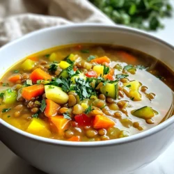 Mediterranean Lentil Soup Wholesome and Hearty Dish