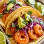 - 1 lb large shrimp, peeled and deveined - 8 small corn tortillas - 1 tablespoon olive oil - 1/4 cup sweet chili sauce - 1 teaspoon lime zest - 2 tablespoons fresh lime juice - 1 teaspoon garlic powder - 1/2 teaspoon ground cumin - 1 cup shredded red cabbage - 1 avocado, sliced - Fresh cilantro leaves for garnish - Lime wedges for serving For these sweet chili shrimp tacos, you need a few key ingredients. First, use large shrimp. They give you a nice bite. Next, grab some corn tortillas. They add texture and flavor. The marinade makes the shrimp shine. You’ll need olive oil to help blend flavors. Sweet chili sauce brings a kick of sweetness. Lime zest and juice add brightness. Garlic powder gives depth, while ground cumin adds warmth. Toppings are where you can get creative. Shredded red cabbage adds crunch. Avocado gives creaminess. Fresh cilantro brightens each bite. Don't forget lime wedges. They add a tangy punch when squeezed on top. Gather these ingredients, and you're ready to start cooking! First, gather your marinade ingredients. In a bowl, mix the sweet chili sauce, lime zest, lime juice, garlic powder, and ground cumin. This mix will give your shrimp a tasty kick. Next, add the shrimp to the bowl. Stir well to coat each shrimp evenly. Let the shrimp marinate for 15 to 20 minutes. This time allows the shrimp to soak up all those great flavors. Now it’s time to cook the shrimp. Heat the olive oil in a skillet over medium-high heat. Once the oil is hot, add the marinated shrimp. Cook the shrimp for about 2-3 minutes on each side. You want them to turn pink and opaque. Keep an eye on them to avoid overcooking, as this can make them tough. While the shrimp cook, warm your corn tortillas. Use a separate skillet on low heat. Flip them until they’re soft and pliable. Once the shrimp are done, it’s time to assemble your tacos. Place a few shrimp in the center of each tortilla. Top with shredded cabbage, avocado slices, and finish with fresh cilantro. Enjoy your flavorful sweet chili shrimp tacos! To get the best flavor and texture, do not overcook the shrimp. When shrimp cook, they turn pink and opaque. If you cook them too long, they become tough. Cook the shrimp for about 2-3 minutes on each side. Keep an eye on them and remove them from the heat as soon as they are done. This way, they will remain juicy and tender. Warming corn tortillas is simple and adds great taste to your tacos. The best way is to use a skillet on low heat. Place the tortillas in the skillet for about 30 seconds on each side. Flip them carefully to avoid tearing. You can also wrap them in a damp paper towel and microwave for about 20 seconds. This method keeps them soft and pliable. Making your tacos look good can make them taste better. Start with a clean plate. Stack the shrimp nicely in the center of each tortilla. Add a generous amount of shredded red cabbage for color. Place a few avocado slices on top for a creamy touch. Finish with fresh cilantro leaves for a pop of green. Serve with lime wedges on the side for an extra zing. This makes for a beautiful taco platter that will impress anyone! {{image_2}} You can switch up the flavor by using different sauces. If you want a spicy kick, try sriracha or chipotle sauce. For a tangy twist, use a mango salsa. You can also mix in some soy sauce for an Asian flair. Each sauce brings its own unique taste to the shrimp. Experimenting with these options can create fun meals. While avocado and cabbage are great, don’t stop there! You can add fresh diced tomatoes for a juicy burst. Crumbled queso fresco gives a creamy texture. Pickled red onions add a nice zing. You might also enjoy some sliced jalapeños for heat. These toppings can help you make a taco that suits your taste. If you want a gluten-free meal, try lettuce wraps instead of corn tortillas. Butter lettuce or romaine works well. They give a nice crunch and hold the shrimp well. Simply place the shrimp and toppings inside the leaves. This option is light and fresh, perfect for those avoiding gluten. To store leftover shrimp, first cool them down. Place the shrimp in an airtight container. You can keep them in the fridge for up to three days. If you want to store them longer, freeze the shrimp. Just put them in a freezer-safe bag. Make sure to remove as much air as possible to prevent freezer burn. When you reheat shrimp, do it gently. You can use a skillet on low heat. This keeps the shrimp moist. Stir them often to heat evenly. If you have leftover tortillas, warm them in a skillet too. This makes them soft and tasty again. You can also use the microwave, but be careful. Heat in short bursts to avoid overcooking. For meal prep, you can marinate shrimp in advance. Just store the shrimp in the marinade in the fridge for a few hours. This adds flavor and saves time. You can also chop veggies like cabbage and avocado ahead of time. Store them in separate containers. This way, you can assemble tacos quickly during the week. You can use several healthy swaps. Choose whole grain tortillas instead of corn. They add fiber and nutrients. Use less sweet chili sauce. You can mix in a little Greek yogurt for creaminess. Add more veggies like bell peppers or radishes. They boost the nutrition and crunch. Using grilled shrimp instead of pan-fried can also cut down on oil. Yes, you can use frozen shrimp. Just make sure to thaw them first. Place them in cold water for about 15 minutes. This keeps them juicy. Frozen shrimp can save time, but fresh shrimp often taste better. If you use frozen, check the package for cooking times. They may need a bit longer to cook. A few tasty sides go well with these tacos. Try a fresh mango salsa. It adds sweetness and brightness. A side of black beans is another great choice. They provide protein and fiber. You can also serve a simple green salad with lime vinaigrette. It complements the flavors of the tacos well. Sweet chili shrimp tacos are easy to make and full of flavor. You can marinate fresh shrimp and cook it quickly. Warm corn tortillas hold all the tasty toppings well. Remember to avoid overcooking shrimp for the best taste. Feel free to explore different sauces and toppings. Store leftovers correctly to enjoy later. With meal prep tips, you can make this dish fast. Enjoy your delicious tacos and share them with friends!