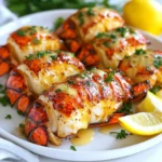 For garlic butter lobster tails, gather these items: - 4 lobster tails - 1/2 cup unsalted butter - 5 cloves garlic, minced - 2 tablespoons fresh parsley, chopped - 1 tablespoon lemon juice - 1 teaspoon paprika - Salt and pepper to taste - Lemon wedges for serving - Lobster Tails: Fresh is best, but frozen works too. Just thaw them first. - Unsalted Butter: This lets you control the salt levels. Use salted butter if you prefer. - Garlic: Fresh garlic gives the best flavor. You can use garlic powder in a pinch, but the taste will be different. - Parsley: Fresh parsley brightens the dish. Dried parsley can substitute, but use less. - Lemon Juice: Fresh juice adds a zing. Bottled juice is okay if fresh isn't available. - Paprika: This adds color and a mild spice. You can swap it for smoked paprika for a deeper flavor. - Salt and Pepper: Always adjust to your taste. Each serving of garlic butter lobster tails contains: - Calories: 350 - Protein: 30g - Fat: 23g - Carbohydrates: 2g - Fiber: 0g - Sugar: 0g This dish is rich in protein and healthy fats. It’s perfect for a special meal. Enjoy it with fresh veggies or a light salad for balance. {{ingredient_image_1}} To start, preheat your oven to 425°F (220°C). This step is key for cooking. Next, grab some kitchen scissors. Carefully cut the top shell of each lobster tail. Start from the wider end and cut down the middle. Be careful not to cut through the meat. Once you finish, gently pull apart the shell. Loosen the meat and lift it slightly. This helps the meat cook evenly. Now, let’s make the garlic butter sauce. In a small saucepan, melt 1/2 cup of unsalted butter over medium-low heat. Once the butter melts, add 5 cloves of minced garlic. Sauté for 1-2 minutes. You want the garlic to smell good but not burn. After that, stir in 2 tablespoons of chopped parsley, 1 tablespoon of lemon juice, 1 teaspoon of paprika, and some salt and pepper. Mix it all well. It’s time to cook the lobster tails. Brush the garlic butter mixture over each tail. Make sure to get some in the crevices. Place the tails on a baking sheet. Drizzle any leftover butter on top. Bake in the oven for about 12-15 minutes. The lobster meat should turn opaque, and the internal temperature should be 145°F (63°C). For a nice brown finish, switch to broil for the last 2-3 minutes. Keep a close eye to avoid burning. After cooking, let the tails rest for a few minutes before serving. To cut lobster tails, use kitchen scissors. Start at the wider end. Cut through the shell, but don’t cut the meat. Pull the shell apart gently. This helps the meat sit on top. It cooks better this way and looks nice. Cook lobster tails until they turn opaque. The meat should feel firm. Use a meat thermometer for best results. Aim for 145°F (63°C) inside. If you want a nice brown finish, switch to broil. Keep a close eye to avoid burning. Serve lobster tails on a big platter. Drizzle the remaining garlic butter on top. Add lemon wedges for a fresh look. You can also sprinkle more parsley for color. This makes the dish pop and looks inviting on the table. Pro Tips Choosing Fresh Lobster: Select lobster tails that are firm to the touch and have a pleasant ocean scent. Freshness makes a significant difference in flavor. Butter Temperature: Melt the butter over low heat to avoid burning the garlic. Cooking it too quickly can result in a bitter taste. Broiling Technique: When broiling, keep a close eye on the lobster tails. They can go from perfectly browned to burnt in seconds. Resting Time: Allow the lobster tails to rest for a few minutes after baking. This helps the juices redistribute for a more succulent bite. {{image_2}} You can mix up your garlic butter with fun flavors. Try adding herbs, like thyme or dill. A touch of chili flakes gives it heat. For a zesty twist, mix in lime juice instead of lemon. You can even add a splash of white wine for depth. Each option can change your dish in a tasty way. While baking works well, grilling adds a smoky flavor. Preheat your grill to medium-high heat. Place the lobster tails shell-side down for a few minutes. Turn them over and brush with garlic butter. Steaming is another great option. It keeps the meat tender and juicy. Just ensure you season well to let the flavors shine. Garlic butter lobster tails pair well with many sides. A fresh salad adds crunch and balance. Creamy mashed potatoes complement the rich lobster. For a light touch, serve with grilled asparagus or corn on the cob. The sides you choose can enhance the whole meal, making it even more special. After enjoying your garlic butter lobster tails, store any leftovers in a safe way. Let the lobster tails cool to room temperature. Then, wrap them tightly in plastic wrap or foil. Place the wrapped tails in an airtight container. Store them in the fridge for up to two days. This keeps the lobster fresh and tasty. When you are ready to enjoy your leftover lobster, reheating is key. Preheat your oven to 350°F (175°C). Place the lobster tails on a baking sheet. Cover them with foil to keep moisture in. Heat for about 10 minutes, or until they are warm. You can also use the microwave, but this may dry out the meat. Heat in short bursts, checking often. You can freeze lobster tails for later use. Start by removing the meat from the shells. Cut the tails in half and store the meat in a freezer bag. Press out as much air as you can before sealing. Label the bag with the date. Frozen lobster tails can last up to three months. Thaw them in the fridge overnight before cooking. Lobster tails are fully cooked when the meat turns opaque and white. The internal temperature should reach 145°F (63°C). You can check this with a meat thermometer. If the meat is still translucent or feels soft, it needs more time. Yes, frozen lobster tails work great! They are often more affordable and can be just as tasty as fresh ones. Just make sure to thaw them before cooking for best results. The best way to thaw frozen lobster tails is in the refrigerator. Place them in a bowl overnight for safe thawing. If you need them faster, you can run them under cold water for about 30 minutes. You can customize the garlic butter sauce by adding herbs, spices, or even cheese. Try adding fresh herbs like thyme or dill for extra flavor. You can also mix in some red pepper flakes for heat. It is not safe to eat undercooked lobster tail meat. Undercooked seafood can harbor harmful bacteria. Always ensure that lobster tails are cooked to the proper temperature for safety. You learned how to prepare and cook lobster tails in this blog post. We covered the ingredients, step-by-step instructions, and tips for great results. Now you have ideas for variations and how to store leftovers. Remember, cooking lobster is easy with the right methods. Try different flavors and methods to make it your own. You can impress everyone with your cooking skills. Enjoy your delicious lobster tails!
