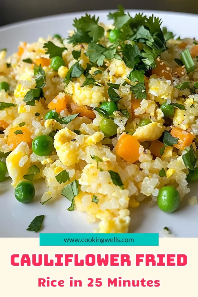 Looking for a delicious and nutritious dish? Try this easy cauliflower fried rice recipe! Packed with veggies, it's a healthy cauliflower rice option that's low carb and perfect for any meal. With just a few simple ingredients, you can enjoy a delightful vegetable fried rice recipe that satisfies your cravings without the guilt. Save this recipe for your next dinner! #CauliflowerFriedRice #LowCarbFriedRice #HealthyRecipes #EasyCauliflowerRecipes