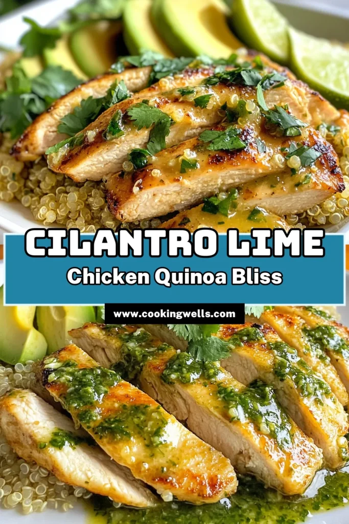 Discover a delicious and healthy chicken quinoa recipe with this easy Cilantro Lime Quinoa Chicken dish. Packed with flavor, this lime chicken quinoa bowl is perfect for quick quinoa meals any night of the week. Enjoy tender chicken breast paired with fluffy quinoa, zesty lime, and fresh cilantro for a nutritious meal. Try this recipe today and elevate your dinner routine! Save this for later! #CilantroLimeQuinoa #QuinoaChickenRecipe #HealthyChickenQuinoa #QuickQuinoaMeals
