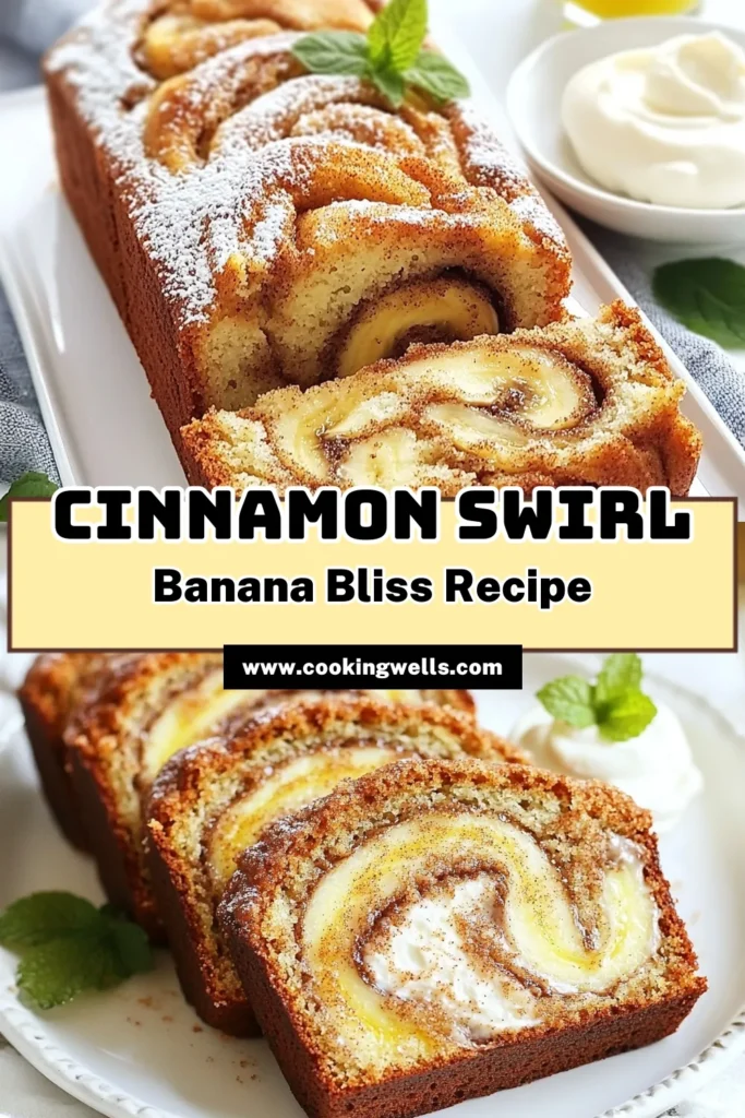 Indulge in the comforting goodness of cinnamon banana bread with this easy banana bread recipe! This homemade banana bread features a delightful cinnamon swirl, making it a perfect treat for breakfast or snack time. With just a few simple ingredients, you can whip up a delicious loaf that everyone will love. Try this cinnamon swirl bread today and savor every bite! Save this recipe for your next baking adventure. #CinnamonBananaBread #HomemadeBananaBread #EasyBananaBread #BakingRecipes