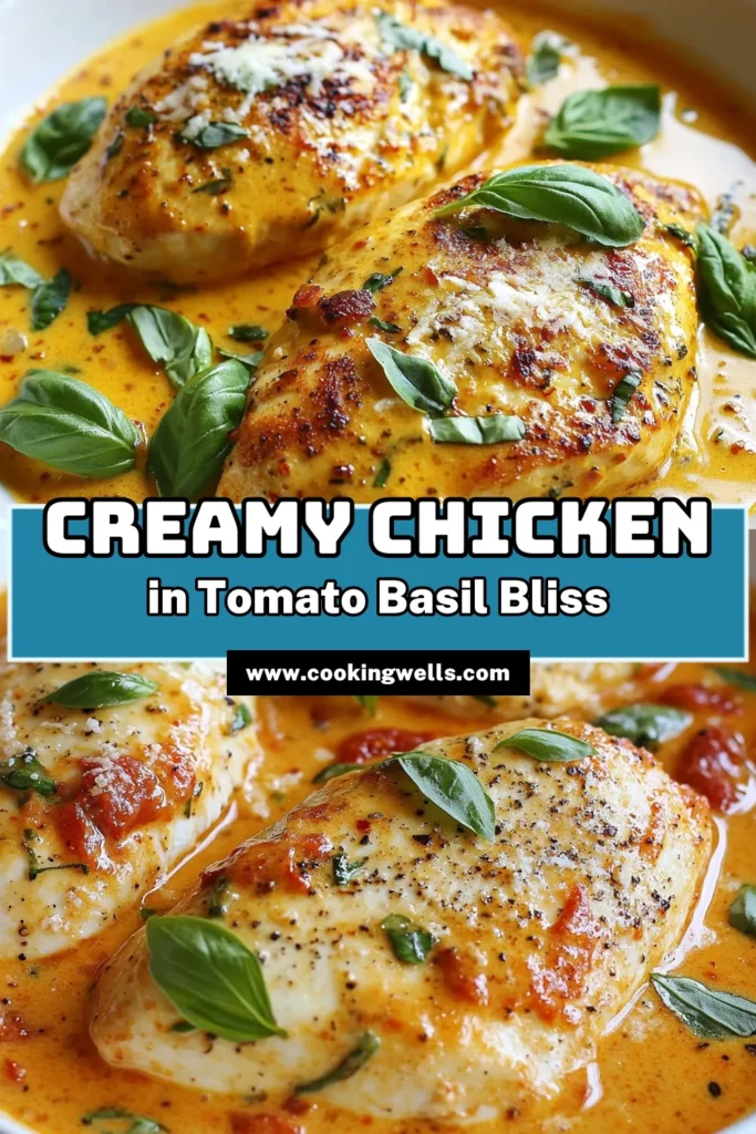 Savor the flavors of this Creamy Tomato Basil Chicken Skillet, the ultimate one-pan chicken recipe perfect for an easy chicken dinner. Ready in just 30 minutes, this Italian chicken skillet features tender chicken breasts in a rich, creamy tomato sauce, infused with fresh basil. Make weeknight meals effortless and delicious with this skillet chicken recipe. Don't forget to save for later! #CreamyTomatoBasilChicken #EasyChickenDinner #OnePanChickenRecipe #ItalianChickenSkillet