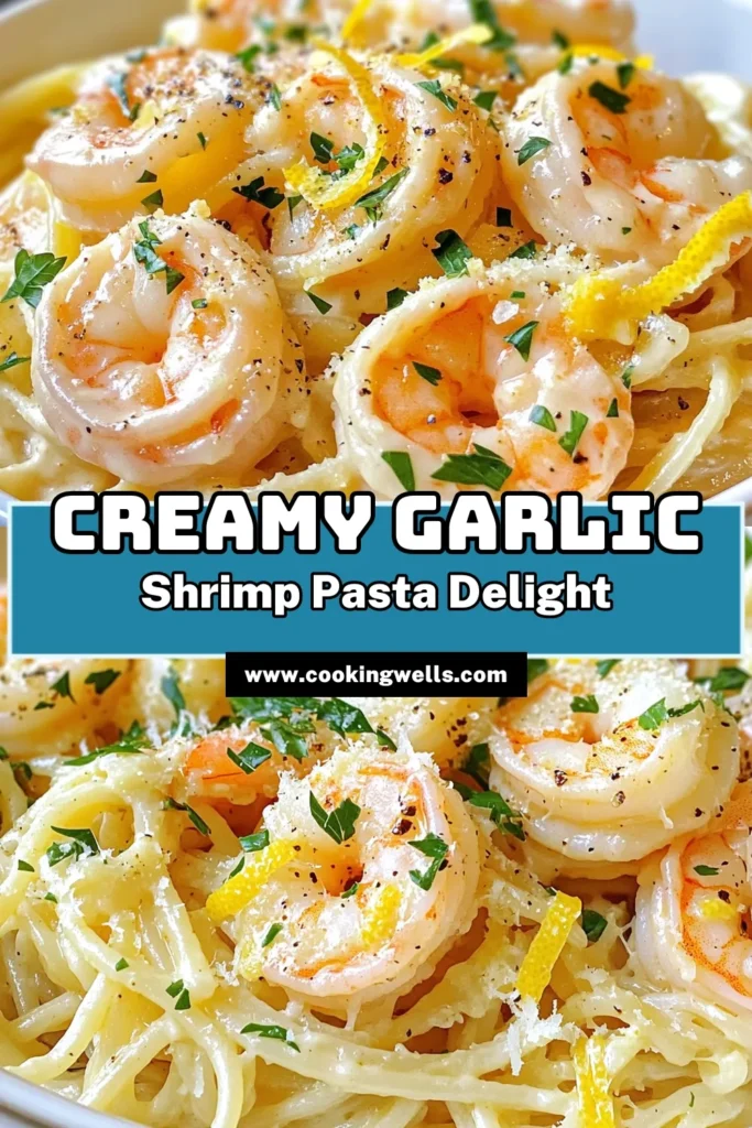 Indulge in this irresistible Garlic Parmesan Shrimp Pasta, a perfect blend of flavors for seafood lovers! This easy shrimp pasta recipe features creamy garlic pasta tossed with tender shrimp and linguine for a quick dinner idea that’s ready in just 25 minutes. Enjoy a comforting Shrimp Linguine recipe that's sure to impress your family and friends. Try this delicious dish today and save for later! #GarlicParmesanShrimpPasta #ShrimpPasta #CreamyGarlicPasta #QuickDinnerIdeas