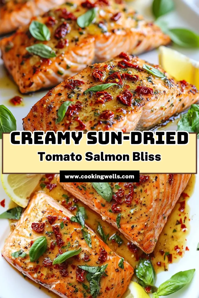 Indulge in this Creamy Sun-Dried Tomato Salmon that's both easy and healthy! Perfect for a quick seafood dinner, this recipe features salmon fillets bathed in a rich sun-dried tomato sauce with cream, garlic, and basil. In just 25 minutes, you can create a delightful meal your family will love. Don’t forget to save this for your next kitchen adventure! #CreamySalmon #EasySalmonRecipes #HealthyDinner #QuickSeafoodRecipes
