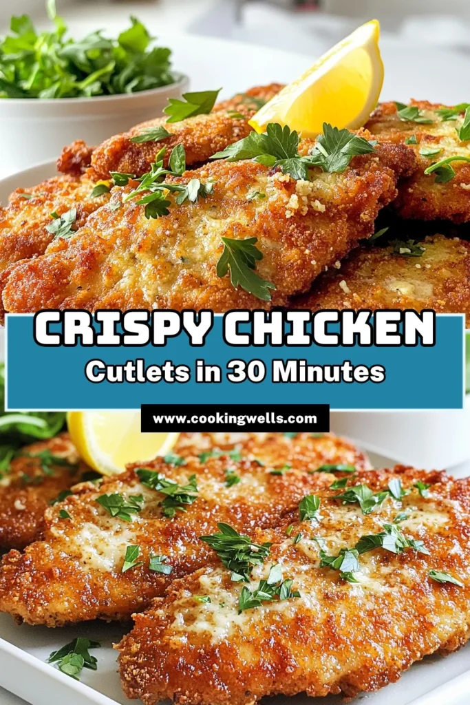 Indulge in the perfect Crispy Parmesan Chicken Cutlets with this easy recipe! With a crunchy coating and juicy chicken, it’s a meal the whole family will love. Discover how to create this delicious dish in just 30 minutes, perfect for weeknight dinners or special occasions. Click through for step-by-step instructions and tips for an amazing presentation. Enjoy a flavorful feast tonight! #CrispyChicken #ParmesanCutlets #EasyDinner #ComfortFood