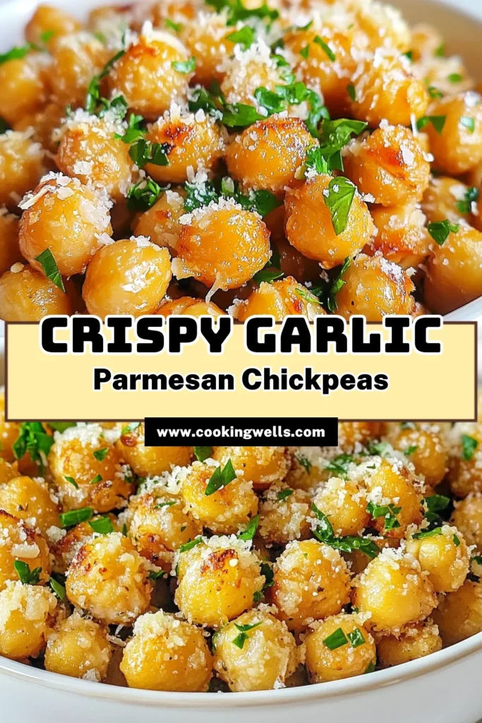 Looking for a delicious and healthy snack? Try these crispy garlic parmesan chickpeas! This roasted chickpea recipe is packed with flavor and makes a perfect vegan chickpea snack. With simple ingredients and easy steps, oven-roasted chickpeas become extra crunchy and satisfying. Your snack cravings will thank you! Save this healthy snack idea and give it a try today! #HealthySnacks #VeganSnacks #Chickpeas #SnackIdeas