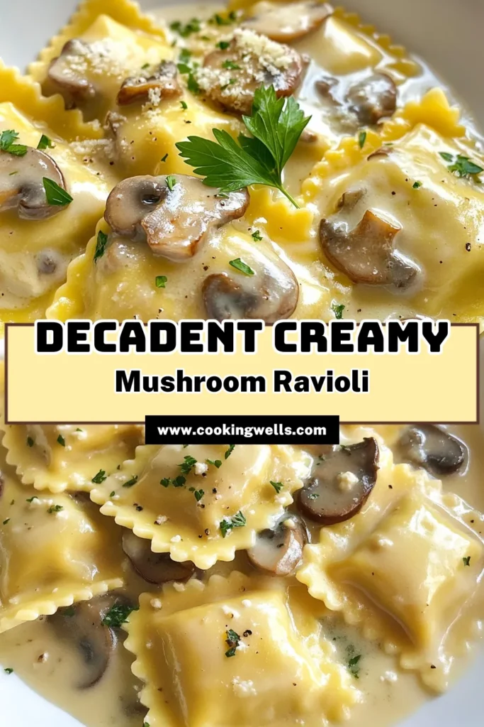 Indulge in this creamy mushroom ravioli recipe, featuring homemade ravioli dough and a delicious ricotta and mushroom filling. This easy pasta recipe pairs perfectly with a rich creamy pasta sauce that elevates your meal. Perfect for a cozy dinner at home! Try making these delightful pockets of flavor today, and don't forget to save this recipe for later! #CreamyMushroomRavioli #HomemadePasta #EasyDinner #PastaLove